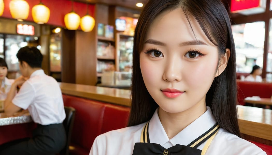 Tags: 21872187, SDXL
{"3": {"inputs": {"seed": 629963050106797, "steps": 32, "cfg": 7.47, "sampler_name": "dpmpp_2m", "scheduler": "karras", "denoise": 1.0, "model": ["27", 0], "positive": ["6", 0], "negative": ["7", 0], "latent_image": ["5", 0]}, "class_type": "KSampler"}, "4": {"inputs": {"ckpt_name": "juggernautXL_v8Rundiffusion.safetensors"}, "class_type": "CheckpointLoaderSimple"}, "5": {"inputs": {"width": 1344, "height": 768, "batch_size": 1}, "class_type": "EmptyLatentImage"}, "6": {"inputs": {"text": "24 year old girl, (taiwanese:1.01), (detailed face:1.12), (sexy lips:1.04), (seductive facial expression:0.97), (idol:1.05), (slim:1.04), (pale skin:1.01), (eyelashes:1.05), (cute:0.99), (beautiful eyes:1.08), (seductive pose:1.01), (temptress:0.97), (blush:1.00), (double eyelids:0.96), (in a seductive pose:0.96), (large perky breasts:1.08), (cleavage:1.11), (thigh gap:1.00), (a waitress in uniform:1.08) working at a restaurant, (candid cinema:1.03), (film:1.00), (soft lighting:1.08), (portra:1.00), (natural looking skin:1.03), (textured skin:1.00), (RAW:1.06), (skin fuzz:1.09), (detailed skin:1.03)", "clip": ["27", 1]}, "class_type": "CLIPTextEncode"}, "7": {"inputs": {"text": "(distorted:1.05), (watermark:1.14), (worst quality:1.14), (twisted:1.05), (bad hands:1.07), (low resolution:1.05), (open mouth:1.14)", "clip": ["27", 1]}, "class_type": "CLIPTextEncode"}, "8": {"inputs": {"samples": ["3", 0], "vae": ["4", 2]}, "class_type": "VAEDecode"}, "25": {"inputs": {"lora_name": "nudify_xl.safetensors", "strength_model": 0.19, "strength_clip": 0.27, "model": ["4", 0], "clip": ["4", 1]}, "class_type": "LoraLoader"}, "26": {"inputs": {"lora_name": "shirtlift_SDXL_v2.safetensors", "strength_model": 0.14, "strength_clip": 0.11, "model": ["25", 0], "clip": ["25", 1]}, "class_type": "LoraLoader"}, "27": {"inputs": {"lora_name": "PerfectEyesXL.safetensors", "strength_model": 0.08, "strength_clip": 0.13, "model": ["26", 0], "clip": ["26", 1]}, "class_type": "LoraLoader"}, "30": {"inputs": {"model_name": "4x_NMKD-Superscale-SP_178000_G.pth"}, "class_type": "UpscaleModelLoader"}, "31": {"inputs": {"upscale_model": ["30", 0], "image": ["8", 0]}, "class_type": "ImageUpscaleWithModel"}, "32": {"inputs": {"upscale_method": "lanczos", "scale_by": 0.5, "image": ["31", 0]}, "class_type": "ImageScaleBy"}, "33": {"inputs": {"pixels": ["32", 0], "vae": ["4", 2]}, "class_type": "VAEEncode"}, "34": {"inputs": {"seed": 629963050106797, "steps": 32, "cfg": 7.47, "sampler_name": "dpmpp_2m", "scheduler": "karras", "denoise": 0.3, "model": ["27", 0], "positive": ["6", 0], "negative": ["7", 0], "latent_image": ["33", 0]}, "class_type": "KSampler"}, "36": {"inputs": {"samples": ["34", 0], "vae": ["4", 2]}, "class_type": "VAEDecode"}, "39": {"inputs": {"filename_prefix": "comfyapi-1707884976395", "images": ["36", 0]}, "class_type": "SaveImage"}}