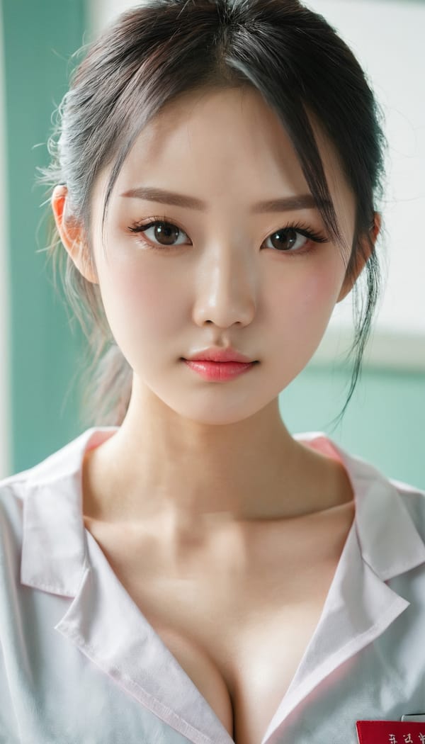 Tags: 21872187, SDXL
{"3": {"inputs": {"seed": 574071696549981, "steps": 32, "cfg": 6.81, "sampler_name": "dpmpp_2m", "scheduler": "karras", "denoise": 1.0, "model": ["27", 0], "positive": ["6", 0], "negative": ["7", 0], "latent_image": ["5", 0]}, "class_type": "KSampler"}, "4": {"inputs": {"ckpt_name": "juggernautxl.safetensors"}, "class_type": "CheckpointLoaderSimple"}, "5": {"inputs": {"width": 768, "height": 1344, "batch_size": 1}, "class_type": "EmptyLatentImage"}, "6": {"inputs": {"text": "22 year old girl, (chinese:0.96), (blush:1.12), (double eyelids:0.97), (eyelashes:1.04), (temptress:0.98), (seductive facial expression:1.01), (sexy lips:1.07), (slim:1.07), (cute:1.04), (detailed face:1.05), (pale skin:1.04), (beautiful eyes:1.00), (in a seductive pose:0.96), (large perky breasts:1.06), (cleavage:1.00), (thigh gap:1.02), (nurse in uniform:1.05) working in a hospital ward, (candid cinema:1.09), (film:1.01), (detailed skin:1.08), (textured skin:1.07), (portra:1.08), (skin fuzz:1.02), (soft lighting:1.04), (RAW:1.03), (natural looking skin:1.04)", "clip": ["27", 1]}, "class_type": "CLIPTextEncode"}, "7": {"inputs": {"text": "(watermark:1.14), (low resolution:1.13), (bad hands:1.06), (open mouth:1.07), (twisted:1.11), (worst quality:1.12), (distorted:1.08)", "clip": ["27", 1]}, "class_type": "CLIPTextEncode"}, "8": {"inputs": {"samples": ["3", 0], "vae": ["4", 2]}, "class_type": "VAEDecode"}, "25": {"inputs": {"lora_name": "nudify_xl.safetensors", "strength_model": 0.02, "strength_clip": 0.25, "model": ["4", 0], "clip": ["4", 1]}, "class_type": "LoraLoader"}, "26": {"inputs": {"lora_name": "shirtlift_SDXL_v2.safetensors", "strength_model": 0.03, "strength_clip": 0.05, "model": ["25", 0], "clip": ["25", 1]}, "class_type": "LoraLoader"}, "27": {"inputs": {"lora_name": "PerfectEyesXL.safetensors", "strength_model": 0.16, "strength_clip": 0.16, "model": ["26", 0], "clip": ["26", 1]}, "class_type": "LoraLoader"}, "30": {"inputs": {"model_name": "4x_NMKD-Superscale-SP_178000_G.pth"}, "class_type": "UpscaleModelLoader"}, "31": {"inputs": {"upscale_model": ["30", 0], "image": ["8", 0]}, "class_type": "ImageUpscaleWithModel"}, "32": {"inputs": {"upscale_method": "lanczos", "scale_by": 0.5, "image": ["31", 0]}, "class_type": "ImageScaleBy"}, "33": {"inputs": {"pixels": ["32", 0], "vae": ["4", 2]}, "class_type": "VAEEncode"}, "34": {"inputs": {"seed": 574071696549981, "steps": 32, "cfg": 6.81, "sampler_name": "dpmpp_2m", "scheduler": "karras", "denoise": 0.3, "model": ["27", 0], "positive": ["6", 0], "negative": ["7", 0], "latent_image": ["33", 0]}, "class_type": "KSampler"}, "36": {"inputs": {"samples": ["34", 0], "vae": ["4", 2]}, "class_type": "VAEDecode"}, "39": {"inputs": {"filename_prefix": "comfyapi-1716463324851", "images": ["36", 0]}, "class_type": "SaveImage"}}