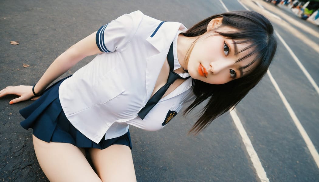 Tags: 21872187, SDXL
{"3": {"inputs": {"seed": 165324682854144, "steps": 64, "cfg": 7.65, "sampler_name": "dpmpp_2m", "scheduler": "karras", "denoise": 1.0, "model": ["27", 0], "positive": ["6", 0], "negative": ["7", 0], "latent_image": ["5", 0]}, "class_type": "KSampler"}, "4": {"inputs": {"ckpt_name": "helloworldxl.safetensors"}, "class_type": "CheckpointLoaderSimple"}, "5": {"inputs": {"width": 1344, "height": 768, "batch_size": 1}, "class_type": "EmptyLatentImage"}, "6": {"inputs": {"text": "25 year old girl, (beautiful eyes:1.11), (cute:1.09), (sexy lips:1.02), (double eyelids:1.10), (seductive facial expression:1.10), (seductive pose:0.98), (idol:1.04), (temptress:1.05), (detailed face:1.13), (eyelashes:1.08), (pale skin:1.10), (slim:1.11), (in a seductive pose:1.02), (large perky breasts:0.95), (cleavage:1.07), (thigh gap:1.14), (school uniform:1.00), choker, busy street, (skin fuzz:1.06), (natural looking skin:1.04), (RAW:1.00), (portra:1.08), (detailed skin:1.00), (film:1.04), (soft lighting:1.03), (candid cinema:1.04), (textured skin:1.03)", "clip": ["27", 1]}, "class_type": "CLIPTextEncode"}, "7": {"inputs": {"text": "(bad hands:1.13), (watermark:1.09), (twisted:1.11), (low resolution:1.05), (open mouth:1.11), (worst quality:1.08), (distorted:1.05)", "clip": ["27", 1]}, "class_type": "CLIPTextEncode"}, "8": {"inputs": {"samples": ["3", 0], "vae": ["4", 2]}, "class_type": "VAEDecode"}, "25": {"inputs": {"lora_name": "nudify_xl.safetensors", "strength_model": 0.32, "strength_clip": 0.22, "model": ["4", 0], "clip": ["4", 1]}, "class_type": "LoraLoader"}, "26": {"inputs": {"lora_name": "shirtlift_SDXL_v2.safetensors", "strength_model": 0.0, "strength_clip": 0.07, "model": ["25", 0], "clip": ["25", 1]}, "class_type": "LoraLoader"}, "27": {"inputs": {"lora_name": "PerfectEyesXL.safetensors", "strength_model": 0.06, "strength_clip": 0.16, "model": ["26", 0], "clip": ["26", 1]}, "class_type": "LoraLoader"}, "30": {"inputs": {"model_name": "4x_NMKD-Superscale-SP_178000_G.pth"}, "class_type": "UpscaleModelLoader"}, "31": {"inputs": {"upscale_model": ["30", 0], "image": ["8", 0]}, "class_type": "ImageUpscaleWithModel"}, "32": {"inputs": {"upscale_method": "lanczos", "scale_by": 0.5, "image": ["31", 0]}, "class_type": "ImageScaleBy"}, "33": {"inputs": {"pixels": ["32", 0], "vae": ["4", 2]}, "class_type": "VAEEncode"}, "34": {"inputs": {"seed": 165324682854144, "steps": 64, "cfg": 7.65, "sampler_name": "dpmpp_2m", "scheduler": "karras", "denoise": 0.3, "model": ["27", 0], "positive": ["6", 0], "negative": ["7", 0], "latent_image": ["33", 0]}, "class_type": "KSampler"}, "36": {"inputs": {"samples": ["34", 0], "vae": ["4", 2]}, "class_type": "VAEDecode"}, "39": {"inputs": {"filename_prefix": "comfyapi-1716492848846", "images": ["36", 0]}, "class_type": "SaveImage"}}