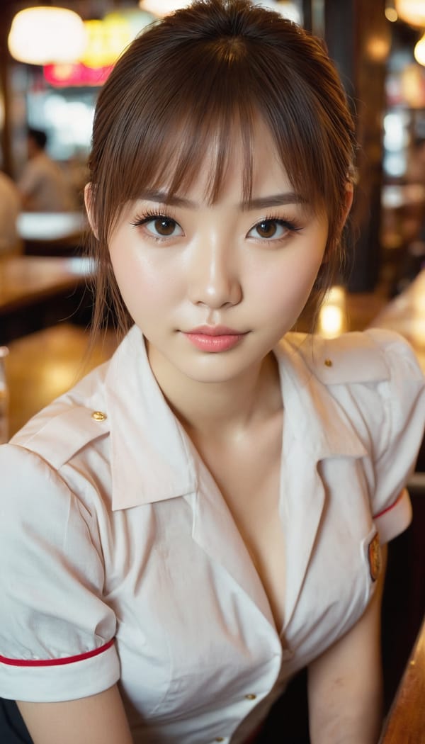 Tags: 21872187, SDXL
{"3": {"inputs": {"seed": 456064330411318, "steps": 32, "cfg": 6.07, "sampler_name": "dpmpp_2m", "scheduler": "karras", "denoise": 1.0, "model": ["27", 0], "positive": ["6", 0], "negative": ["7", 0], "latent_image": ["5", 0]}, "class_type": "KSampler"}, "4": {"inputs": {"ckpt_name": "juggernautxl.safetensors"}, "class_type": "CheckpointLoaderSimple"}, "5": {"inputs": {"width": 768, "height": 1344, "batch_size": 1}, "class_type": "EmptyLatentImage"}, "6": {"inputs": {"text": "26 year old girl, (japanese:1.00), (russian:1.05), (seductive pose:1.10), (beautiful eyes:1.04), (eyelashes:1.10), (seductive facial expression:1.00), (cute:0.98), (detailed face:0.98), (slim:1.05), (blush:0.97), (pale skin:0.95), (sexy lips:1.11), (on all fours:1.12), (spreading ass cheeks:1.01), (from behind:1.14), (backboob:0.99), (a waitress in uniform:1.10) working at a restaurant, (textured skin:1.01), (portra:1.06), (RAW:1.07), (detailed skin:1.06), (film:1.03), (soft lighting:1.03), (natural looking skin:1.04), (skin fuzz:1.09), (candid cinema:1.07)", "clip": ["27", 1]}, "class_type": "CLIPTextEncode"}, "7": {"inputs": {"text": "(twisted:1.14), (worst quality:1.13), (low resolution:1.13), (distorted:1.08), (open mouth:1.06), (bad hands:1.13), (watermark:1.05)", "clip": ["27", 1]}, "class_type": "CLIPTextEncode"}, "8": {"inputs": {"samples": ["3", 0], "vae": ["4", 2]}, "class_type": "VAEDecode"}, "25": {"inputs": {"lora_name": "nudify_xl.safetensors", "strength_model": 0.26, "strength_clip": 0.22, "model": ["4", 0], "clip": ["4", 1]}, "class_type": "LoraLoader"}, "26": {"inputs": {"lora_name": "shirtlift_SDXL_v2.safetensors", "strength_model": 0.18, "strength_clip": 0.06, "model": ["25", 0], "clip": ["25", 1]}, "class_type": "LoraLoader"}, "27": {"inputs": {"lora_name": "PerfectEyesXL.safetensors", "strength_model": 0.04, "strength_clip": 0.16, "model": ["26", 0], "clip": ["26", 1]}, "class_type": "LoraLoader"}, "30": {"inputs": {"model_name": "4x_NMKD-Superscale-SP_178000_G.pth"}, "class_type": "UpscaleModelLoader"}, "31": {"inputs": {"upscale_model": ["30", 0], "image": ["8", 0]}, "class_type": "ImageUpscaleWithModel"}, "32": {"inputs": {"upscale_method": "lanczos", "scale_by": 0.5, "image": ["31", 0]}, "class_type": "ImageScaleBy"}, "33": {"inputs": {"pixels": ["32", 0], "vae": ["4", 2]}, "class_type": "VAEEncode"}, "34": {"inputs": {"seed": 456064330411318, "steps": 32, "cfg": 6.07, "sampler_name": "dpmpp_2m", "scheduler": "karras", "denoise": 0.3, "model": ["27", 0], "positive": ["6", 0], "negative": ["7", 0], "latent_image": ["33", 0]}, "class_type": "KSampler"}, "36": {"inputs": {"samples": ["34", 0], "vae": ["4", 2]}, "class_type": "VAEDecode"}, "39": {"inputs": {"filename_prefix": "comfyapi-1713726487280", "images": ["36", 0]}, "class_type": "SaveImage"}}