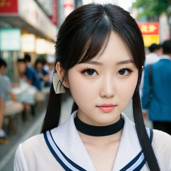 Tags: 21872187, SDXL
{"3": {"inputs": {"seed": 108933219141120, "steps": 32, "cfg": 7.62, "sampler_name": "dpmpp_2m", "scheduler": "karras", "denoise": 1.0, "model": ["27", 0], "positive": ["6", 0], "negative": ["7", 0], "latent_image": ["5", 0]}, "class_type": "KSampler"}, "4": {"inputs": {"ckpt_name": "juggernautXL_v8Rundiffusion.safetensors"}, "class_type": "CheckpointLoaderSimple"}, "5": {"inputs": {"width": 1024, "height": 1024, "batch_size": 1}, "class_type": "EmptyLatentImage"}, "6": {"inputs": {"text": "25 year old girl, (japanese:0.96), (chinese:0.96), (beautiful eyes:1.13), (eyelashes:0.99), (idol:1.11), (seductive facial expression:0.96), (slim:0.96), (pale skin:1.12), (sexy lips:1.00), (double eyelids:1.04), (cute:0.96), (seductive pose:0.99), (temptress:1.12), (blush:1.05), (in a seductive pose:1.05), (large perky breasts:1.12), (cleavage:0.99), (thigh gap:1.05), (school uniform:0.98), choker, busy street, (detailed skin:1.04), (RAW:1.04), (skin fuzz:1.01), (soft lighting:1.02), (film:1.06), (portra:1.09), (textured skin:1.03), (natural looking skin:1.03), (candid cinema:1.00)", "clip": ["27", 1]}, "class_type": "CLIPTextEncode"}, "7": {"inputs": {"text": "(open mouth:1.05), (low resolution:1.06), (worst quality:1.14), (twisted:1.14), (watermark:1.12), (bad hands:1.12), (distorted:1.07)", "clip": ["27", 1]}, "class_type": "CLIPTextEncode"}, "8": {"inputs": {"samples": ["3", 0], "vae": ["4", 2]}, "class_type": "VAEDecode"}, "25": {"inputs": {"lora_name": "nudify_xl.safetensors", "strength_model": 0.06, "strength_clip": 0.21, "model": ["4", 0], "clip": ["4", 1]}, "class_type": "LoraLoader"}, "26": {"inputs": {"lora_name": "shirtlift_SDXL_v2.safetensors", "strength_model": 0.08, "strength_clip": 0.13, "model": ["25", 0], "clip": ["25", 1]}, "class_type": "LoraLoader"}, "27": {"inputs": {"lora_name": "PerfectEyesXL.safetensors", "strength_model": 0.11, "strength_clip": 0.19, "model": ["26", 0], "clip": ["26", 1]}, "class_type": "LoraLoader"}, "30": {"inputs": {"model_name": "4x_NMKD-Superscale-SP_178000_G.pth"}, "class_type": "UpscaleModelLoader"}, "31": {"inputs": {"upscale_model": ["30", 0], "image": ["8", 0]}, "class_type": "ImageUpscaleWithModel"}, "32": {"inputs": {"upscale_method": "lanczos", "scale_by": 0.5, "image": ["31", 0]}, "class_type": "ImageScaleBy"}, "33": {"inputs": {"pixels": ["32", 0], "vae": ["4", 2]}, "class_type": "VAEEncode"}, "34": {"inputs": {"seed": 108933219141120, "steps": 32, "cfg": 7.62, "sampler_name": "dpmpp_2m", "scheduler": "karras", "denoise": 0.3, "model": ["27", 0], "positive": ["6", 0], "negative": ["7", 0], "latent_image": ["33", 0]}, "class_type": "KSampler"}, "36": {"inputs": {"samples": ["34", 0], "vae": ["4", 2]}, "class_type": "VAEDecode"}, "39": {"inputs": {"filename_prefix": "comfyapi-1707934350993", "images": ["36", 0]}, "class_type": "SaveImage"}}