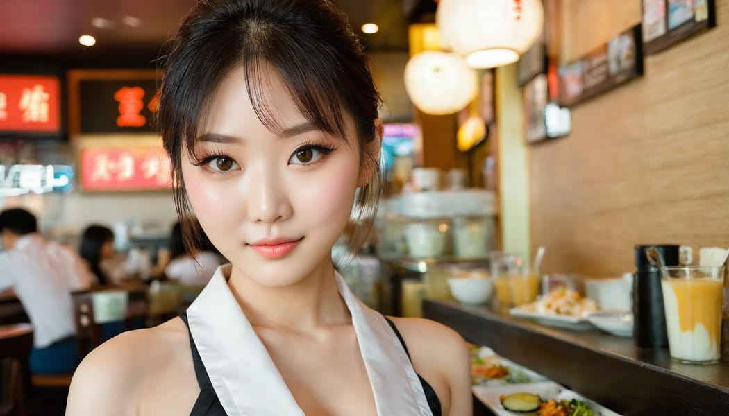 Tags: 21872187, SDXL
{"3": {"inputs": {"seed": 834985407567400, "steps": 64, "cfg": 6.57, "sampler_name": "dpmpp_2m", "scheduler": "karras", "denoise": 1.0, "model": ["27", 0], "positive": ["6", 0], "negative": ["7", 0], "latent_image": ["5", 0]}, "class_type": "KSampler"}, "4": {"inputs": {"ckpt_name": "juggernautxl.safetensors"}, "class_type": "CheckpointLoaderSimple"}, "5": {"inputs": {"width": 1344, "height": 768, "batch_size": 1}, "class_type": "EmptyLatentImage"}, "6": {"inputs": {"text": "25 year old girl, (taiwanese:0.98), (korean:0.95), (irish:1.03), (chinese:0.98), (japanese:1.12), (eyelashes:0.97), (seductive facial expression:1.09), (beautiful eyes:1.10), (idol:1.13), (seductive pose:0.96), (detailed face:1.00), (cute:0.95), (sexy lips:0.97), (temptress:1.07), (blush:1.01), (double eyelids:0.98), (slim:1.05), (pale skin:1.00), (in a seductive pose:1.06), (large perky breasts:1.01), (cleavage:1.07), (thigh gap:0.97), (a waitress in uniform:0.96) working at a restaurant, (portra:1.00), (textured skin:1.05), (RAW:1.00), (natural looking skin:1.04), (detailed skin:1.06), (film:1.00), (candid cinema:1.07), (soft lighting:1.01), (skin fuzz:1.07)", "clip": ["27", 1]}, "class_type": "CLIPTextEncode"}, "7": {"inputs": {"text": "(watermark:1.06), (distorted:1.14), (open mouth:1.12), (low resolution:1.09), (twisted:1.13), (bad hands:1.08), (worst quality:1.11)", "clip": ["27", 1]}, "class_type": "CLIPTextEncode"}, "8": {"inputs": {"samples": ["3", 0], "vae": ["4", 2]}, "class_type": "VAEDecode"}, "25": {"inputs": {"lora_name": "nudify_xl.safetensors", "strength_model": 0.06, "strength_clip": 0.14, "model": ["4", 0], "clip": ["4", 1]}, "class_type": "LoraLoader"}, "26": {"inputs": {"lora_name": "shirtlift_SDXL_v2.safetensors", "strength_model": 0.14, "strength_clip": 0.07, "model": ["25", 0], "clip": ["25", 1]}, "class_type": "LoraLoader"}, "27": {"inputs": {"lora_name": "PerfectEyesXL.safetensors", "strength_model": 0.09, "strength_clip": 0.15, "model": ["26", 0], "clip": ["26", 1]}, "class_type": "LoraLoader"}, "30": {"inputs": {"model_name": "4x_NMKD-Superscale-SP_178000_G.pth"}, "class_type": "UpscaleModelLoader"}, "31": {"inputs": {"upscale_model": ["30", 0], "image": ["8", 0]}, "class_type": "ImageUpscaleWithModel"}, "32": {"inputs": {"upscale_method": "lanczos", "scale_by": 0.5, "image": ["31", 0]}, "class_type": "ImageScaleBy"}, "33": {"inputs": {"pixels": ["32", 0], "vae": ["4", 2]}, "class_type": "VAEEncode"}, "34": {"inputs": {"seed": 834985407567400, "steps": 64, "cfg": 6.57, "sampler_name": "dpmpp_2m", "scheduler": "karras", "denoise": 0.3, "model": ["27", 0], "positive": ["6", 0], "negative": ["7", 0], "latent_image": ["33", 0]}, "class_type": "KSampler"}, "36": {"inputs": {"samples": ["34", 0], "vae": ["4", 2]}, "class_type": "VAEDecode"}, "39": {"inputs": {"filename_prefix": "comfyapi-1726009220054", "images": ["36", 0]}, "class_type": "SaveImage"}}