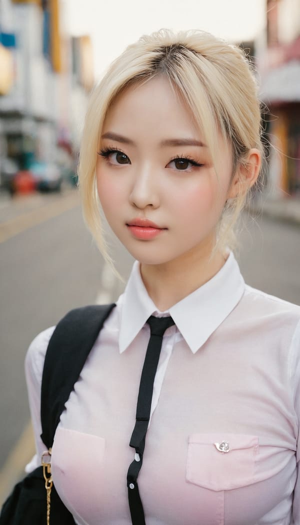 Tags: 21872187, SDXL
{"3": {"inputs": {"seed": 381510673330921, "steps": 32, "cfg": 5.16, "sampler_name": "dpmpp_2m", "scheduler": "karras", "denoise": 1.0, "model": ["27", 0], "positive": ["6", 0], "negative": ["7", 0], "latent_image": ["5", 0]}, "class_type": "KSampler"}, "4": {"inputs": {"ckpt_name": "juggernautxl.safetensors"}, "class_type": "CheckpointLoaderSimple"}, "5": {"inputs": {"width": 768, "height": 1344, "batch_size": 1}, "class_type": "EmptyLatentImage"}, "6": {"inputs": {"text": "26 year old girl, (cute:0.99), (beautiful eyes:1.01), (eyelashes:1.11), (double eyelids:1.04), (seductive facial expression:1.11), (sexy lips:0.99), (slim:1.00), (seductive pose:1.08), (idol:1.04), (blush:1.10), (pale skin:1.02), (temptress:1.11), (in a seductive pose:1.12), (large perky breasts:1.03), (cleavage:1.04), (thigh gap:0.96), (school uniform:1.12), choker, busy street, (detailed skin:1.07), (natural looking skin:1.06), (film:1.06), (candid cinema:1.00), (RAW:1.05), (soft lighting:1.01), (portra:1.03), (skin fuzz:1.04)", "clip": ["27", 1]}, "class_type": "CLIPTextEncode"}, "7": {"inputs": {"text": "(low resolution:1.13), (watermark:1.10), (worst quality:1.13), (bad hands:1.07), (distorted:1.12), (twisted:1.09)", "clip": ["27", 1]}, "class_type": "CLIPTextEncode"}, "8": {"inputs": {"samples": ["3", 0], "vae": ["4", 2]}, "class_type": "VAEDecode"}, "25": {"inputs": {"lora_name": "nudify_xl.safetensors", "strength_model": 0.11, "strength_clip": 0.21, "model": ["4", 0], "clip": ["4", 1]}, "class_type": "LoraLoader"}, "26": {"inputs": {"lora_name": "shirtlift_SDXL_v2.safetensors", "strength_model": 0.03, "strength_clip": 0.14, "model": ["25", 0], "clip": ["25", 1]}, "class_type": "LoraLoader"}, "27": {"inputs": {"lora_name": "PerfectEyesXL.safetensors", "strength_model": 0.16, "strength_clip": 0.0, "model": ["26", 0], "clip": ["26", 1]}, "class_type": "LoraLoader"}, "30": {"inputs": {"model_name": "4x_NMKD-Superscale-SP_178000_G.pth"}, "class_type": "UpscaleModelLoader"}, "31": {"inputs": {"upscale_model": ["30", 0], "image": ["8", 0]}, "class_type": "ImageUpscaleWithModel"}, "32": {"inputs": {"upscale_method": "lanczos", "scale_by": 0.5, "image": ["31", 0]}, "class_type": "ImageScaleBy"}, "33": {"inputs": {"pixels": ["32", 0], "vae": ["4", 2]}, "class_type": "VAEEncode"}, "34": {"inputs": {"seed": 381510673330921, "steps": 32, "cfg": 5.16, "sampler_name": "dpmpp_2m", "scheduler": "karras", "denoise": 0.3, "model": ["27", 0], "positive": ["6", 0], "negative": ["7", 0], "latent_image": ["33", 0]}, "class_type": "KSampler"}, "36": {"inputs": {"samples": ["34", 0], "vae": ["4", 2]}, "class_type": "VAEDecode"}, "39": {"inputs": {"filename_prefix": "comfyapi-1726794917445", "images": ["36", 0]}, "class_type": "SaveImage"}}