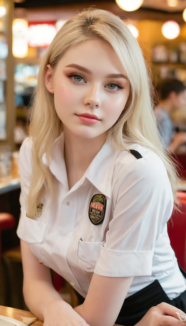 Tags: 21872187, SDXL
{"3": {"inputs": {"seed": 101024501717292, "steps": 64, "cfg": 5.12, "sampler_name": "dpmpp_2m", "scheduler": "karras", "denoise": 1.0, "model": ["27", 0], "positive": ["6", 0], "negative": ["7", 0], "latent_image": ["5", 0]}, "class_type": "KSampler"}, "4": {"inputs": {"ckpt_name": "juggernautxl.safetensors"}, "class_type": "CheckpointLoaderSimple"}, "5": {"inputs": {"width": 768, "height": 1344, "batch_size": 1}, "class_type": "EmptyLatentImage"}, "6": {"inputs": {"text": "20 year old girl, (beautiful eyes:1.13), (eyelashes:1.01), (temptress:1.03), (sexy lips:0.95), (detailed face:1.00), (seductive pose:1.12), (idol:1.06), (pale skin:1.00), (seductive facial expression:0.97), (blush:1.13), (slim:1.14), (cute:1.04), (perky ass:0.95), (exposed ass:0.95), (looking back:0.99), (sexy ass:1.07), (thigh gap:1.13), (a waitress in uniform:1.14) working at a restaurant, (natural looking skin:1.07), (textured skin:1.00), (RAW:1.08), (skin fuzz:1.07), (portra:1.09), (soft lighting:1.09), (candid cinema:1.02), (film:1.06), (detailed skin:1.02)", "clip": ["27", 1]}, "class_type": "CLIPTextEncode"}, "7": {"inputs": {"text": "(twisted:1.14), (distorted:1.09), (watermark:1.09), (low resolution:1.11), (worst quality:1.11), (open mouth:1.14), (bad hands:1.07)", "clip": ["27", 1]}, "class_type": "CLIPTextEncode"}, "8": {"inputs": {"samples": ["3", 0], "vae": ["4", 2]}, "class_type": "VAEDecode"}, "25": {"inputs": {"lora_name": "nudify_xl.safetensors", "strength_model": 0.15, "strength_clip": 0.02, "model": ["4", 0], "clip": ["4", 1]}, "class_type": "LoraLoader"}, "26": {"inputs": {"lora_name": "shirtlift_SDXL_v2.safetensors", "strength_model": 0.16, "strength_clip": 0.0, "model": ["25", 0], "clip": ["25", 1]}, "class_type": "LoraLoader"}, "27": {"inputs": {"lora_name": "PerfectEyesXL.safetensors", "strength_model": 0.15, "strength_clip": 0.04, "model": ["26", 0], "clip": ["26", 1]}, "class_type": "LoraLoader"}, "30": {"inputs": {"model_name": "4x_NMKD-Superscale-SP_178000_G.pth"}, "class_type": "UpscaleModelLoader"}, "31": {"inputs": {"upscale_model": ["30", 0], "image": ["8", 0]}, "class_type": "ImageUpscaleWithModel"}, "32": {"inputs": {"upscale_method": "lanczos", "scale_by": 0.5, "image": ["31", 0]}, "class_type": "ImageScaleBy"}, "33": {"inputs": {"pixels": ["32", 0], "vae": ["4", 2]}, "class_type": "VAEEncode"}, "34": {"inputs": {"seed": 101024501717292, "steps": 64, "cfg": 5.12, "sampler_name": "dpmpp_2m", "scheduler": "karras", "denoise": 0.3, "model": ["27", 0], "positive": ["6", 0], "negative": ["7", 0], "latent_image": ["33", 0]}, "class_type": "KSampler"}, "36": {"inputs": {"samples": ["34", 0], "vae": ["4", 2]}, "class_type": "VAEDecode"}, "39": {"inputs": {"filename_prefix": "comfyapi-1713237227436", "images": ["36", 0]}, "class_type": "SaveImage"}}