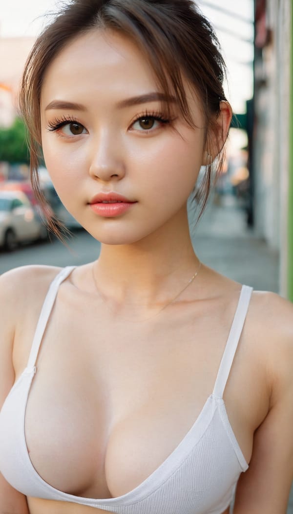 Tags: 21872187, SDXL
{"3": {"inputs": {"seed": 425056865662408, "steps": 32, "cfg": 7.37, "sampler_name": "dpmpp_2m", "scheduler": "karras", "denoise": 1.0, "model": ["27", 0], "positive": ["6", 0], "negative": ["7", 0], "latent_image": ["5", 0]}, "class_type": "KSampler"}, "4": {"inputs": {"ckpt_name": "juggernautxl.safetensors"}, "class_type": "CheckpointLoaderSimple"}, "5": {"inputs": {"width": 768, "height": 1344, "batch_size": 1}, "class_type": "EmptyLatentImage"}, "6": {"inputs": {"text": "22 year old girl, (ukrainian:1.05), (taiwanese:0.99), (russian:1.04), (beautiful eyes:1.04), (sexy lips:1.02), (pale skin:0.96), (cute:0.96), (double eyelids:0.95), (eyelashes:1.09), (temptress:0.95), (idol:1.08), (slim:1.13), (seductive facial expression:1.00), (detailed face:1.14), (seductive pose:1.07), (blush:1.10), (on all fours:1.14), (spreading ass cheeks:1.06), (from behind:1.14), (backboob:1.14), (white tanktop:1.14), busy street, (natural looking skin:1.05), (skin fuzz:1.02), (detailed skin:1.07), (soft lighting:1.00), (RAW:1.03), (portra:1.08), (textured skin:1.02), (candid cinema:1.01), (film:1.04)", "clip": ["27", 1]}, "class_type": "CLIPTextEncode"}, "7": {"inputs": {"text": "(low resolution:1.06), (distorted:1.11), (bad hands:1.05), (twisted:1.11), (worst quality:1.11), (open mouth:1.13), (watermark:1.10)", "clip": ["27", 1]}, "class_type": "CLIPTextEncode"}, "8": {"inputs": {"samples": ["3", 0], "vae": ["4", 2]}, "class_type": "VAEDecode"}, "25": {"inputs": {"lora_name": "nudify_xl.safetensors", "strength_model": 0.34, "strength_clip": 0.28, "model": ["4", 0], "clip": ["4", 1]}, "class_type": "LoraLoader"}, "26": {"inputs": {"lora_name": "shirtlift_SDXL_v2.safetensors", "strength_model": 0.09, "strength_clip": 0.02, "model": ["25", 0], "clip": ["25", 1]}, "class_type": "LoraLoader"}, "27": {"inputs": {"lora_name": "PerfectEyesXL.safetensors", "strength_model": 0.06, "strength_clip": 0.11, "model": ["26", 0], "clip": ["26", 1]}, "class_type": "LoraLoader"}, "30": {"inputs": {"model_name": "4x_NMKD-Superscale-SP_178000_G.pth"}, "class_type": "UpscaleModelLoader"}, "31": {"inputs": {"upscale_model": ["30", 0], "image": ["8", 0]}, "class_type": "ImageUpscaleWithModel"}, "32": {"inputs": {"upscale_method": "lanczos", "scale_by": 0.5, "image": ["31", 0]}, "class_type": "ImageScaleBy"}, "33": {"inputs": {"pixels": ["32", 0], "vae": ["4", 2]}, "class_type": "VAEEncode"}, "34": {"inputs": {"seed": 425056865662408, "steps": 32, "cfg": 7.37, "sampler_name": "dpmpp_2m", "scheduler": "karras", "denoise": 0.3, "model": ["27", 0], "positive": ["6", 0], "negative": ["7", 0], "latent_image": ["33", 0]}, "class_type": "KSampler"}, "36": {"inputs": {"samples": ["34", 0], "vae": ["4", 2]}, "class_type": "VAEDecode"}, "39": {"inputs": {"filename_prefix": "comfyapi-1723638555088", "images": ["36", 0]}, "class_type": "SaveImage"}}