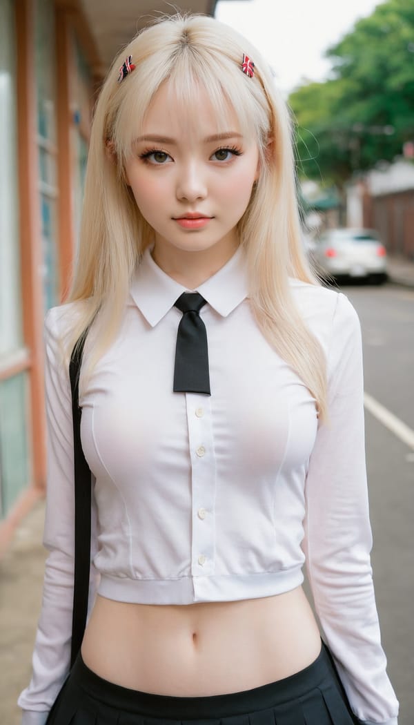 Tags: 21872187, SDXL
{"3": {"inputs": {"seed": 109398581347446, "steps": 64, "cfg": 6.64, "sampler_name": "dpmpp_2m", "scheduler": "karras", "denoise": 1.0, "model": ["27", 0], "positive": ["6", 0], "negative": ["7", 0], "latent_image": ["5", 0]}, "class_type": "KSampler"}, "4": {"inputs": {"ckpt_name": "juggernautxl.safetensors"}, "class_type": "CheckpointLoaderSimple"}, "5": {"inputs": {"width": 768, "height": 1344, "batch_size": 1}, "class_type": "EmptyLatentImage"}, "6": {"inputs": {"text": "26 year old girl, (blush:0.96), (idol:1.06), (pale skin:1.10), (double eyelids:1.08), (eyelashes:1.13), (seductive pose:0.97), (beautiful eyes:1.02), (detailed face:0.96), (slim:0.95), (seductive facial expression:0.95), (sexy lips:1.04), (temptress:1.01), (perky ass:0.95), (exposed ass:1.09), (looking back:1.14), (sexy ass:1.00), (thigh gap:1.01), (school uniform:1.06), choker, busy street, (skin fuzz:1.08), (detailed skin:1.00), (RAW:1.05), (natural looking skin:1.01), (candid cinema:1.01), (soft lighting:1.01), (portra:1.04), (film:1.03), (textured skin:1.03)", "clip": ["27", 1]}, "class_type": "CLIPTextEncode"}, "7": {"inputs": {"text": "(open mouth:1.06), (twisted:1.10), (low resolution:1.08), (worst quality:1.12), (bad hands:1.12), (watermark:1.06), (distorted:1.11)", "clip": ["27", 1]}, "class_type": "CLIPTextEncode"}, "8": {"inputs": {"samples": ["3", 0], "vae": ["4", 2]}, "class_type": "VAEDecode"}, "25": {"inputs": {"lora_name": "nudify_xl.safetensors", "strength_model": 0.35, "strength_clip": 0.13, "model": ["4", 0], "clip": ["4", 1]}, "class_type": "LoraLoader"}, "26": {"inputs": {"lora_name": "shirtlift_SDXL_v2.safetensors", "strength_model": 0.17, "strength_clip": 0.19, "model": ["25", 0], "clip": ["25", 1]}, "class_type": "LoraLoader"}, "27": {"inputs": {"lora_name": "PerfectEyesXL.safetensors", "strength_model": 0.08, "strength_clip": 0.02, "model": ["26", 0], "clip": ["26", 1]}, "class_type": "LoraLoader"}, "30": {"inputs": {"model_name": "4x_NMKD-Superscale-SP_178000_G.pth"}, "class_type": "UpscaleModelLoader"}, "31": {"inputs": {"upscale_model": ["30", 0], "image": ["8", 0]}, "class_type": "ImageUpscaleWithModel"}, "32": {"inputs": {"upscale_method": "lanczos", "scale_by": 0.5, "image": ["31", 0]}, "class_type": "ImageScaleBy"}, "33": {"inputs": {"pixels": ["32", 0], "vae": ["4", 2]}, "class_type": "VAEEncode"}, "34": {"inputs": {"seed": 109398581347446, "steps": 64, "cfg": 6.64, "sampler_name": "dpmpp_2m", "scheduler": "karras", "denoise": 0.3, "model": ["27", 0], "positive": ["6", 0], "negative": ["7", 0], "latent_image": ["33", 0]}, "class_type": "KSampler"}, "36": {"inputs": {"samples": ["34", 0], "vae": ["4", 2]}, "class_type": "VAEDecode"}, "39": {"inputs": {"filename_prefix": "comfyapi-1713881931749", "images": ["36", 0]}, "class_type": "SaveImage"}}