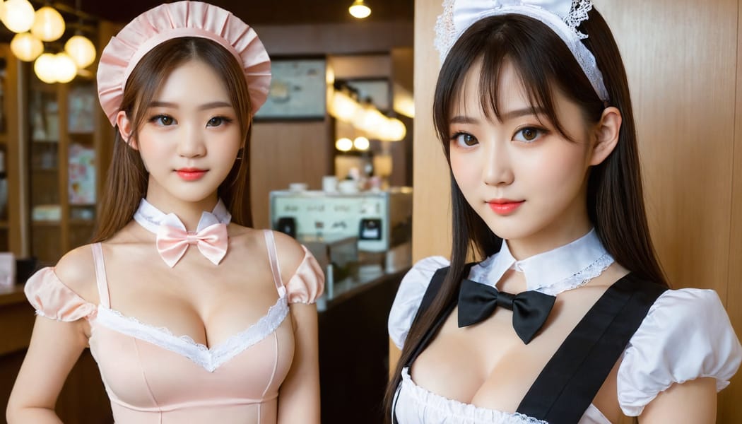 Tags: 21872187, SDXL
{"3": {"inputs": {"seed": 686440963413908, "steps": 64, "cfg": 7.99, "sampler_name": "dpmpp_2m", "scheduler": "karras", "denoise": 1.0, "model": ["27", 0], "positive": ["6", 0], "negative": ["7", 0], "latent_image": ["5", 0]}, "class_type": "KSampler"}, "4": {"inputs": {"ckpt_name": "juggernautXL_v8Rundiffusion.safetensors"}, "class_type": "CheckpointLoaderSimple"}, "5": {"inputs": {"width": 1344, "height": 768, "batch_size": 1}, "class_type": "EmptyLatentImage"}, "6": {"inputs": {"text": "19 year old girl, (russian:0.97), (korean:0.97), (japanese:1.08), (seductive pose:0.96), (double eyelids:1.05), (cute:1.02), (temptress:1.08), (detailed face:0.98), (slim:1.13), (beautiful eyes:1.07), (idol:1.12), (eyelashes:0.96), (sexy lips:1.03), (seductive facial expression:1.02), (pale skin:1.08), (blush:1.05), (in a seductive pose:1.00), (large perky breasts:0.96), (cleavage:0.99), (thigh gap:1.08), in a (skimpy maid costume:1.02) working at a maid cafe, choker, bowtie, headband, pleated skirt, (portra:1.04), (film:1.02), (skin fuzz:1.03), (natural looking skin:1.08), (candid cinema:1.06), (RAW:1.01), (soft lighting:1.06), (textured skin:1.03), (detailed skin:1.06)", "clip": ["27", 1]}, "class_type": "CLIPTextEncode"}, "7": {"inputs": {"text": "(distorted:1.13), (bad hands:1.14), (open mouth:1.12), (watermark:1.10), (worst quality:1.12), (twisted:1.14), (low resolution:1.06)", "clip": ["27", 1]}, "class_type": "CLIPTextEncode"}, "8": {"inputs": {"samples": ["3", 0], "vae": ["4", 2]}, "class_type": "VAEDecode"}, "25": {"inputs": {"lora_name": "nudify_xl.safetensors", "strength_model": 0.19, "strength_clip": 0.02, "model": ["4", 0], "clip": ["4", 1]}, "class_type": "LoraLoader"}, "26": {"inputs": {"lora_name": "shirtlift_SDXL_v2.safetensors", "strength_model": 0.05, "strength_clip": 0.05, "model": ["25", 0], "clip": ["25", 1]}, "class_type": "LoraLoader"}, "27": {"inputs": {"lora_name": "PerfectEyesXL.safetensors", "strength_model": 0.16, "strength_clip": 0.12, "model": ["26", 0], "clip": ["26", 1]}, "class_type": "LoraLoader"}, "30": {"inputs": {"model_name": "4x_NMKD-Superscale-SP_178000_G.pth"}, "class_type": "UpscaleModelLoader"}, "31": {"inputs": {"upscale_model": ["30", 0], "image": ["8", 0]}, "class_type": "ImageUpscaleWithModel"}, "32": {"inputs": {"upscale_method": "lanczos", "scale_by": 0.5, "image": ["31", 0]}, "class_type": "ImageScaleBy"}, "33": {"inputs": {"pixels": ["32", 0], "vae": ["4", 2]}, "class_type": "VAEEncode"}, "34": {"inputs": {"seed": 686440963413908, "steps": 64, "cfg": 7.99, "sampler_name": "dpmpp_2m", "scheduler": "karras", "denoise": 0.3, "model": ["27", 0], "positive": ["6", 0], "negative": ["7", 0], "latent_image": ["33", 0]}, "class_type": "KSampler"}, "36": {"inputs": {"samples": ["34", 0], "vae": ["4", 2]}, "class_type": "VAEDecode"}, "39": {"inputs": {"filename_prefix": "comfyapi-1708175742772", "images": ["36", 0]}, "class_type": "SaveImage"}}