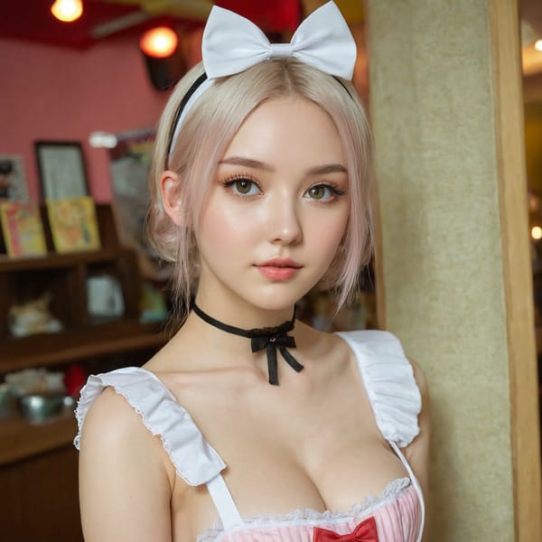 Tags: 21872187, SDXL
{"3": {"inputs": {"seed": 436801884067688, "steps": 32, "cfg": 5.34, "sampler_name": "dpmpp_2m", "scheduler": "karras", "denoise": 1.0, "model": ["27", 0], "positive": ["6", 0], "negative": ["7", 0], "latent_image": ["5", 0]}, "class_type": "KSampler"}, "4": {"inputs": {"ckpt_name": "juggernautxl.safetensors"}, "class_type": "CheckpointLoaderSimple"}, "5": {"inputs": {"width": 1024, "height": 1024, "batch_size": 1}, "class_type": "EmptyLatentImage"}, "6": {"inputs": {"text": "18 year old girl, (ukrainian:1.06), (blush:1.03), (detailed face:1.11), (idol:0.96), (temptress:1.03), (beautiful eyes:0.95), (cute:1.03), (seductive pose:1.07), (seductive facial expression:1.11), (pale skin:1.01), (sexy lips:1.00), (slim:1.06), (eyelashes:1.12), (double eyelids:1.07), (in a seductive pose:1.12), (large perky breasts:0.99), (cleavage:1.02), (thigh gap:1.08), in a (skimpy maid costume:1.13) working at a maid cafe, choker, bowtie, headband, pleated skirt, (film:1.00), (natural looking skin:1.01), (detailed skin:1.03), (soft lighting:1.00), (portra:1.07), (candid cinema:1.09), (skin fuzz:1.07), (RAW:1.04), (textured skin:1.04)", "clip": ["27", 1]}, "class_type": "CLIPTextEncode"}, "7": {"inputs": {"text": "(bad hands:1.05), (watermark:1.06), (low resolution:1.11), (worst quality:1.08), (distorted:1.09), (twisted:1.09), (open mouth:1.06)", "clip": ["27", 1]}, "class_type": "CLIPTextEncode"}, "8": {"inputs": {"samples": ["3", 0], "vae": ["4", 2]}, "class_type": "VAEDecode"}, "25": {"inputs": {"lora_name": "nudify_xl.safetensors", "strength_model": 0.06, "strength_clip": 0.36, "model": ["4", 0], "clip": ["4", 1]}, "class_type": "LoraLoader"}, "26": {"inputs": {"lora_name": "shirtlift_SDXL_v2.safetensors", "strength_model": 0.08, "strength_clip": 0.0, "model": ["25", 0], "clip": ["25", 1]}, "class_type": "LoraLoader"}, "27": {"inputs": {"lora_name": "PerfectEyesXL.safetensors", "strength_model": 0.08, "strength_clip": 0.09, "model": ["26", 0], "clip": ["26", 1]}, "class_type": "LoraLoader"}, "30": {"inputs": {"model_name": "4x_NMKD-Superscale-SP_178000_G.pth"}, "class_type": "UpscaleModelLoader"}, "31": {"inputs": {"upscale_model": ["30", 0], "image": ["8", 0]}, "class_type": "ImageUpscaleWithModel"}, "32": {"inputs": {"upscale_method": "lanczos", "scale_by": 0.5, "image": ["31", 0]}, "class_type": "ImageScaleBy"}, "33": {"inputs": {"pixels": ["32", 0], "vae": ["4", 2]}, "class_type": "VAEEncode"}, "34": {"inputs": {"seed": 436801884067688, "steps": 32, "cfg": 5.34, "sampler_name": "dpmpp_2m", "scheduler": "karras", "denoise": 0.3, "model": ["27", 0], "positive": ["6", 0], "negative": ["7", 0], "latent_image": ["33", 0]}, "class_type": "KSampler"}, "36": {"inputs": {"samples": ["34", 0], "vae": ["4", 2]}, "class_type": "VAEDecode"}, "39": {"inputs": {"filename_prefix": "comfyapi-1731481515565", "images": ["36", 0]}, "class_type": "SaveImage"}}