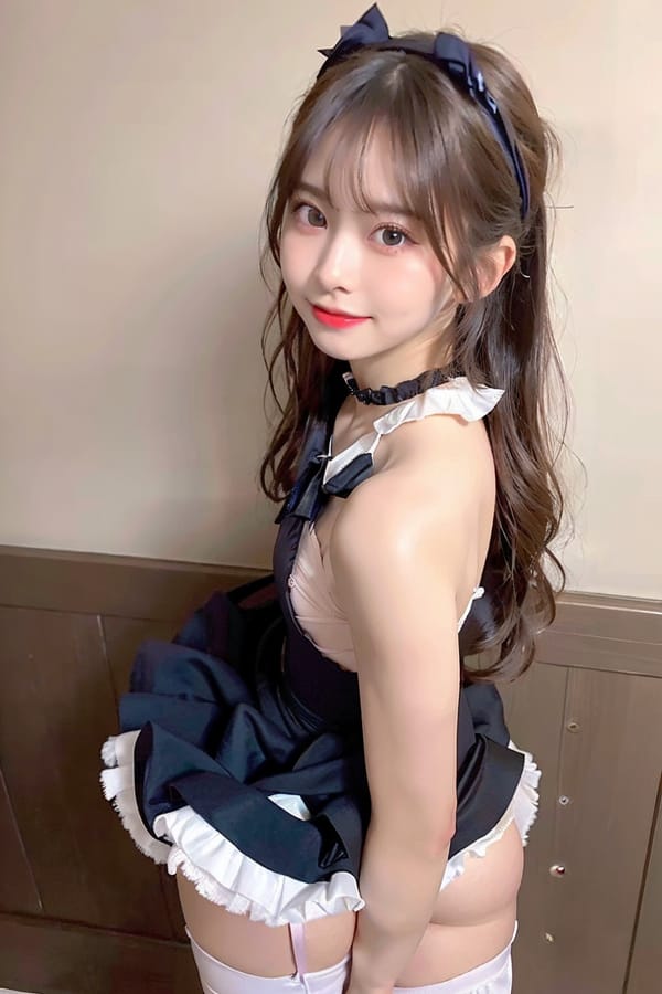 Tags: 21872187
<lora:mix4:0.54>, <lora:JapaneseDollLikeness_v15:0.73>, maid cafe, stockings, (maid costume:1.10), choker, bowtie, headband, (pleated skirt:0.98), <lora:Mooning:0.58>, <lora:Addams:0.24>, ass, from behind, clothes pull, looking back, pants pull, anus, pussy, undressing, extremely detailed face, (photorealistic:1.14), sexy lips, seductive smile, double eyelids, eyelashes, pale skin, perky breasts, 4K, sharp, hyper realistic, (long slim legs:1.07), blush, 1girl, solo, (stunningly attractive:1.07)
Negative prompt: sketches, paintings, anime, black and white, fat, (worst quality:1.91)
Steps: 48, Sampler: DPM++ 2M Karras, CFG scale: 7.17, Seed: 2259401374, Size: 512x768, Model hash: fc2511737a, Model: chilloutmix_NiPrunedFp32Fix, Seed resize from: -1x-1, Denoising strength: 0.3, Version: v1.2.1, Hires upscale: 2.0, Hires steps: 16, Hires upscaler: ESRGAN_4x