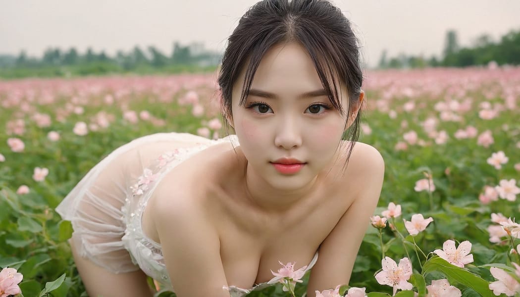 Tags: 21872187, SDXL
{"3": {"inputs": {"seed": 908184492654799, "steps": 32, "cfg": 5.18, "sampler_name": "dpmpp_2m", "scheduler": "karras", "denoise": 1.0, "model": ["27", 0], "positive": ["6", 0], "negative": ["7", 0], "latent_image": ["5", 0]}, "class_type": "KSampler"}, "4": {"inputs": {"ckpt_name": "juggernautxl.safetensors"}, "class_type": "CheckpointLoaderSimple"}, "5": {"inputs": {"width": 1344, "height": 768, "batch_size": 1}, "class_type": "EmptyLatentImage"}, "6": {"inputs": {"text": "21 year old girl, (russian:1.11), (japanese:1.09), (taiwanese:1.12), (chinese:1.10), (ukrainian:1.03), (seductive facial expression:1.05), (eyelashes:0.98), (pale skin:1.07), (temptress:1.03), (sexy lips:1.11), (detailed face:1.12), (blush:1.06), (cute:1.12), (slim:1.11), (beautiful eyes:1.08), (double eyelids:0.96), (idol:0.97), (on all fours:1.07), (spreading ass cheeks:1.13), (from behind:1.13), (backboob:1.00), wearing (translucent clothes:1.13) on a flower field, (detailed skin:1.02), (portra:1.06), (natural looking skin:1.03), (soft lighting:1.05), (skin fuzz:1.08), (RAW:1.05), (film:1.01), (candid cinema:1.08), (textured skin:1.05)", "clip": ["27", 1]}, "class_type": "CLIPTextEncode"}, "7": {"inputs": {"text": "(distorted:1.14), (twisted:1.05), (open mouth:1.11), (bad hands:1.11), (worst quality:1.07), (low resolution:1.07), (watermark:1.10)", "clip": ["27", 1]}, "class_type": "CLIPTextEncode"}, "8": {"inputs": {"samples": ["3", 0], "vae": ["4", 2]}, "class_type": "VAEDecode"}, "25": {"inputs": {"lora_name": "nudify_xl.safetensors", "strength_model": 0.08, "strength_clip": 0.31, "model": ["4", 0], "clip": ["4", 1]}, "class_type": "LoraLoader"}, "26": {"inputs": {"lora_name": "shirtlift_SDXL_v2.safetensors", "strength_model": 0.15, "strength_clip": 0.0, "model": ["25", 0], "clip": ["25", 1]}, "class_type": "LoraLoader"}, "27": {"inputs": {"lora_name": "PerfectEyesXL.safetensors", "strength_model": 0.12, "strength_clip": 0.15, "model": ["26", 0], "clip": ["26", 1]}, "class_type": "LoraLoader"}, "30": {"inputs": {"model_name": "4x_NMKD-Superscale-SP_178000_G.pth"}, "class_type": "UpscaleModelLoader"}, "31": {"inputs": {"upscale_model": ["30", 0], "image": ["8", 0]}, "class_type": "ImageUpscaleWithModel"}, "32": {"inputs": {"upscale_method": "lanczos", "scale_by": 0.5, "image": ["31", 0]}, "class_type": "ImageScaleBy"}, "33": {"inputs": {"pixels": ["32", 0], "vae": ["4", 2]}, "class_type": "VAEEncode"}, "34": {"inputs": {"seed": 908184492654799, "steps": 32, "cfg": 5.18, "sampler_name": "dpmpp_2m", "scheduler": "karras", "denoise": 0.3, "model": ["27", 0], "positive": ["6", 0], "negative": ["7", 0], "latent_image": ["33", 0]}, "class_type": "KSampler"}, "36": {"inputs": {"samples": ["34", 0], "vae": ["4", 2]}, "class_type": "VAEDecode"}, "39": {"inputs": {"filename_prefix": "comfyapi-1713374522872", "images": ["36", 0]}, "class_type": "SaveImage"}}