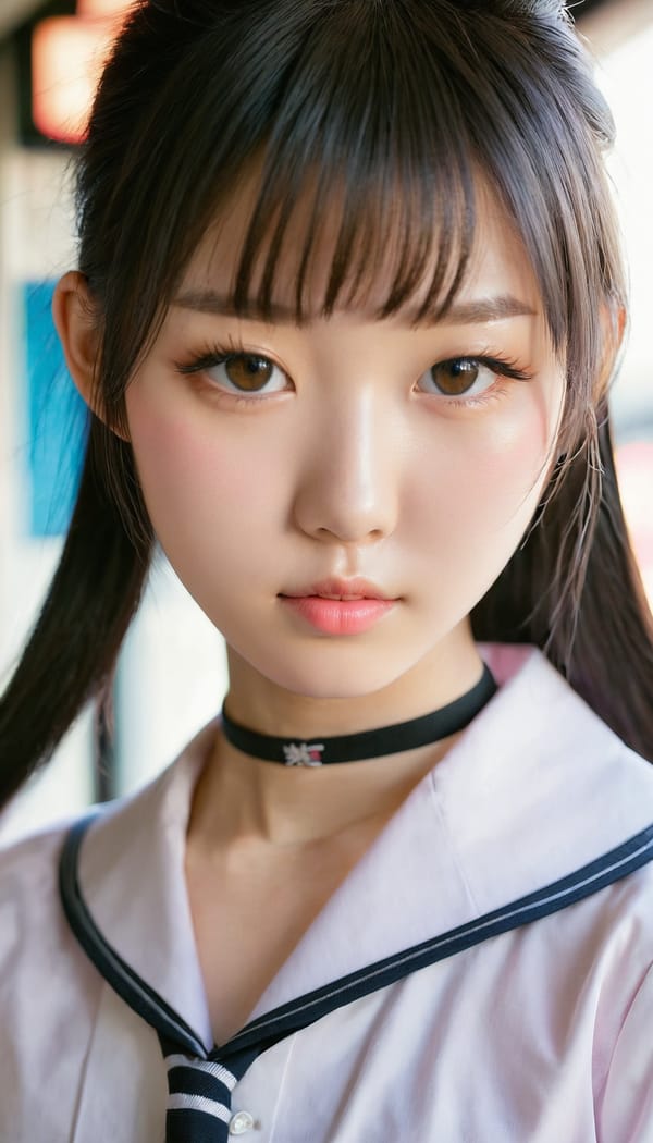 Tags: 21872187, SDXL
{"3": {"inputs": {"seed": 610206489988050, "steps": 64, "cfg": 7.68, "sampler_name": "dpmpp_2m", "scheduler": "karras", "denoise": 1.0, "model": ["27", 0], "positive": ["6", 0], "negative": ["7", 0], "latent_image": ["5", 0]}, "class_type": "KSampler"}, "4": {"inputs": {"ckpt_name": "juggernautxl.safetensors"}, "class_type": "CheckpointLoaderSimple"}, "5": {"inputs": {"width": 768, "height": 1344, "batch_size": 1}, "class_type": "EmptyLatentImage"}, "6": {"inputs": {"text": "18 year old girl, (japanese:0.95), (detailed face:1.03), (seductive facial expression:0.99), (temptress:1.00), (pale skin:1.08), (blush:0.97), (cute:1.11), (sexy lips:1.12), (beautiful eyes:1.07), (slim:1.08), (seductive pose:1.06), (eyelashes:0.99), (in a seductive pose:1.05), (large perky breasts:1.03), (cleavage:1.11), (thigh gap:1.06), (school uniform:1.11), choker, busy street, (candid cinema:1.02), (film:1.09), (natural looking skin:1.06), (detailed skin:1.06), (RAW:1.08), (portra:1.07), (skin fuzz:1.05), (textured skin:1.00), (soft lighting:1.01)", "clip": ["27", 1]}, "class_type": "CLIPTextEncode"}, "7": {"inputs": {"text": "(twisted:1.05), (worst quality:1.12), (distorted:1.12), (bad hands:1.05), (watermark:1.06), (low resolution:1.12), (open mouth:1.07)", "clip": ["27", 1]}, "class_type": "CLIPTextEncode"}, "8": {"inputs": {"samples": ["3", 0], "vae": ["4", 2]}, "class_type": "VAEDecode"}, "25": {"inputs": {"lora_name": "nudify_xl.safetensors", "strength_model": 0.03, "strength_clip": 0.3, "model": ["4", 0], "clip": ["4", 1]}, "class_type": "LoraLoader"}, "26": {"inputs": {"lora_name": "shirtlift_SDXL_v2.safetensors", "strength_model": 0.14, "strength_clip": 0.18, "model": ["25", 0], "clip": ["25", 1]}, "class_type": "LoraLoader"}, "27": {"inputs": {"lora_name": "PerfectEyesXL.safetensors", "strength_model": 0.11, "strength_clip": 0.12, "model": ["26", 0], "clip": ["26", 1]}, "class_type": "LoraLoader"}, "30": {"inputs": {"model_name": "4x_NMKD-Superscale-SP_178000_G.pth"}, "class_type": "UpscaleModelLoader"}, "31": {"inputs": {"upscale_model": ["30", 0], "image": ["8", 0]}, "class_type": "ImageUpscaleWithModel"}, "32": {"inputs": {"upscale_method": "lanczos", "scale_by": 0.5, "image": ["31", 0]}, "class_type": "ImageScaleBy"}, "33": {"inputs": {"pixels": ["32", 0], "vae": ["4", 2]}, "class_type": "VAEEncode"}, "34": {"inputs": {"seed": 610206489988050, "steps": 64, "cfg": 7.68, "sampler_name": "dpmpp_2m", "scheduler": "karras", "denoise": 0.3, "model": ["27", 0], "positive": ["6", 0], "negative": ["7", 0], "latent_image": ["33", 0]}, "class_type": "KSampler"}, "36": {"inputs": {"samples": ["34", 0], "vae": ["4", 2]}, "class_type": "VAEDecode"}, "39": {"inputs": {"filename_prefix": "comfyapi-1716740232722", "images": ["36", 0]}, "class_type": "SaveImage"}}