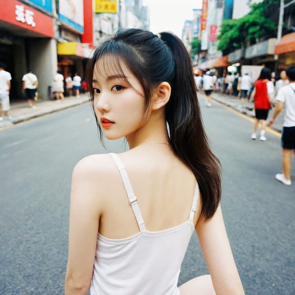 Tags: 21872187, SDXL
{"3": {"inputs": {"seed": 816097350045301, "steps": 64, "cfg": 5.75, "sampler_name": "dpmpp_2m", "scheduler": "karras", "denoise": 1.0, "model": ["27", 0], "positive": ["6", 0], "negative": ["7", 0], "latent_image": ["5", 0]}, "class_type": "KSampler"}, "4": {"inputs": {"ckpt_name": "leosamsHelloworldSDXL_helloworldSDXL32DPO.safetensors"}, "class_type": "CheckpointLoaderSimple"}, "5": {"inputs": {"width": 1024, "height": 1024, "batch_size": 1}, "class_type": "EmptyLatentImage"}, "6": {"inputs": {"text": "18 year old girl, (korean:0.95), (taiwanese:1.09), (japanese:0.99), (detailed face:1.13), (cute:1.02), (sexy lips:0.96), (slim:1.07), (seductive pose:1.12), (seductive facial expression:0.95), (pale skin:1.10), (temptress:1.07), (blush:1.03), (beautiful eyes:1.02), (double eyelids:1.03), (eyelashes:0.97), (idol:1.01), (perky ass:1.12), (exposed ass:1.07), (looking back:1.07), (sexy ass:1.14), (thigh gap:0.96), (white tanktop:1.08), busy street, (portra:1.01), (soft lighting:1.02), (skin fuzz:1.00), (film:1.02), (candid cinema:1.09), (RAW:1.05), (natural looking skin:1.06), (textured skin:1.00), (detailed skin:1.08)", "clip": ["27", 1]}, "class_type": "CLIPTextEncode"}, "7": {"inputs": {"text": "(low resolution:1.12), (open mouth:1.09), (worst quality:1.13), (distorted:1.10), (bad hands:1.09), (twisted:1.12), (watermark:1.10)", "clip": ["27", 1]}, "class_type": "CLIPTextEncode"}, "8": {"inputs": {"samples": ["3", 0], "vae": ["4", 2]}, "class_type": "VAEDecode"}, "25": {"inputs": {"lora_name": "nudify_xl.safetensors", "strength_model": 0.24, "strength_clip": 0.13, "model": ["4", 0], "clip": ["4", 1]}, "class_type": "LoraLoader"}, "26": {"inputs": {"lora_name": "shirtlift_SDXL_v2.safetensors", "strength_model": 0.07, "strength_clip": 0.17, "model": ["25", 0], "clip": ["25", 1]}, "class_type": "LoraLoader"}, "27": {"inputs": {"lora_name": "PerfectEyesXL.safetensors", "strength_model": 0.03, "strength_clip": 0.11, "model": ["26", 0], "clip": ["26", 1]}, "class_type": "LoraLoader"}, "30": {"inputs": {"model_name": "4x_NMKD-Superscale-SP_178000_G.pth"}, "class_type": "UpscaleModelLoader"}, "31": {"inputs": {"upscale_model": ["30", 0], "image": ["8", 0]}, "class_type": "ImageUpscaleWithModel"}, "32": {"inputs": {"upscale_method": "lanczos", "scale_by": 0.5, "image": ["31", 0]}, "class_type": "ImageScaleBy"}, "33": {"inputs": {"pixels": ["32", 0], "vae": ["4", 2]}, "class_type": "VAEEncode"}, "34": {"inputs": {"seed": 816097350045301, "steps": 64, "cfg": 5.75, "sampler_name": "dpmpp_2m", "scheduler": "karras", "denoise": 0.3, "model": ["27", 0], "positive": ["6", 0], "negative": ["7", 0], "latent_image": ["33", 0]}, "class_type": "KSampler"}, "36": {"inputs": {"samples": ["34", 0], "vae": ["4", 2]}, "class_type": "VAEDecode"}, "39": {"inputs": {"filename_prefix": "comfyapi-1707915477779", "images": ["36", 0]}, "class_type": "SaveImage"}}