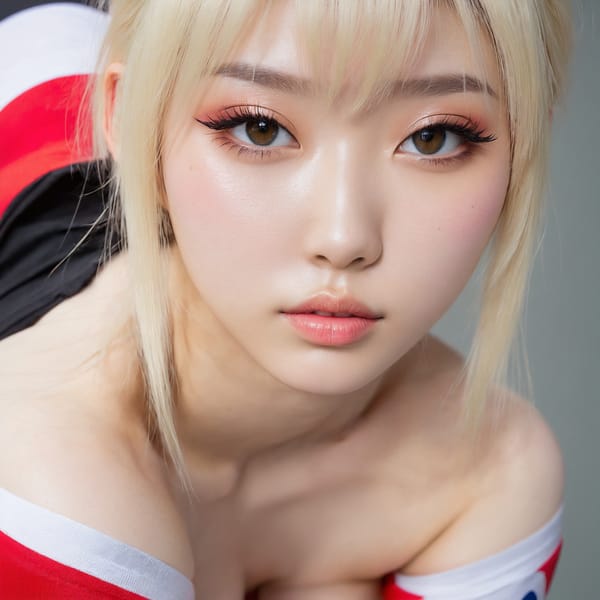 Tags: 21872187, SDXL
{"3": {"inputs": {"seed": 236961632785392, "steps": 64, "cfg": 7.44, "sampler_name": "dpmpp_2m", "scheduler": "karras", "denoise": 1.0, "model": ["27", 0], "positive": ["6", 0], "negative": ["7", 0], "latent_image": ["5", 0]}, "class_type": "KSampler"}, "4": {"inputs": {"ckpt_name": "juggernautxl.safetensors"}, "class_type": "CheckpointLoaderSimple"}, "5": {"inputs": {"width": 1024, "height": 1024, "batch_size": 1}, "class_type": "EmptyLatentImage"}, "6": {"inputs": {"text": "19 year old girl, (korean:1.03), (russian:0.99), (temptress:1.09), (detailed face:0.95), (double eyelids:1.07), (sexy lips:1.01), (blush:0.97), (pale skin:1.09), (beautiful eyes:1.04), (seductive facial expression:1.09), (seductive pose:1.07), (slim:1.08), (eyelashes:0.95), (idol:1.13), (cute:0.95), (perky ass:0.96), (exposed ass:0.95), (looking back:1.05), (sexy ass:0.95), (thigh gap:1.06), (in a cosplay:0.98) at comiket posing for camera, (natural looking skin:1.07), (detailed skin:1.05), (skin fuzz:1.02), (candid cinema:1.02), (textured skin:1.09), (soft lighting:1.04), (RAW:1.08), (portra:1.02)", "clip": ["27", 1]}, "class_type": "CLIPTextEncode"}, "7": {"inputs": {"text": "(low resolution:1.14), (open mouth:1.06), (worst quality:1.13), (twisted:1.12), (distorted:1.13), (bad hands:1.06), (watermark:1.07)", "clip": ["27", 1]}, "class_type": "CLIPTextEncode"}, "8": {"inputs": {"samples": ["3", 0], "vae": ["4", 2]}, "class_type": "VAEDecode"}, "25": {"inputs": {"lora_name": "nudify_xl.safetensors", "strength_model": 0.18, "strength_clip": 0.13, "model": ["4", 0], "clip": ["4", 1]}, "class_type": "LoraLoader"}, "26": {"inputs": {"lora_name": "shirtlift_SDXL_v2.safetensors", "strength_model": 0.0, "strength_clip": 0.1, "model": ["25", 0], "clip": ["25", 1]}, "class_type": "LoraLoader"}, "27": {"inputs": {"lora_name": "PerfectEyesXL.safetensors", "strength_model": 0.15, "strength_clip": 0.16, "model": ["26", 0], "clip": ["26", 1]}, "class_type": "LoraLoader"}, "30": {"inputs": {"model_name": "4x_NMKD-Superscale-SP_178000_G.pth"}, "class_type": "UpscaleModelLoader"}, "31": {"inputs": {"upscale_model": ["30", 0], "image": ["8", 0]}, "class_type": "ImageUpscaleWithModel"}, "32": {"inputs": {"upscale_method": "lanczos", "scale_by": 0.5, "image": ["31", 0]}, "class_type": "ImageScaleBy"}, "33": {"inputs": {"pixels": ["32", 0], "vae": ["4", 2]}, "class_type": "VAEEncode"}, "34": {"inputs": {"seed": 236961632785392, "steps": 64, "cfg": 7.44, "sampler_name": "dpmpp_2m", "scheduler": "karras", "denoise": 0.3, "model": ["27", 0], "positive": ["6", 0], "negative": ["7", 0], "latent_image": ["33", 0]}, "class_type": "KSampler"}, "36": {"inputs": {"samples": ["34", 0], "vae": ["4", 2]}, "class_type": "VAEDecode"}, "39": {"inputs": {"filename_prefix": "comfyapi-1714288340780", "images": ["36", 0]}, "class_type": "SaveImage"}}