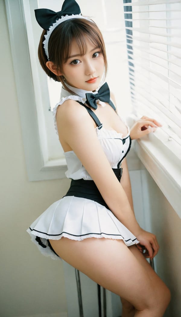 Tags: 21872187, SDXL
{"3": {"inputs": {"seed": 423352833761366, "steps": 64, "cfg": 7.08, "sampler_name": "dpmpp_2m", "scheduler": "karras", "denoise": 1.0, "model": ["27", 0], "positive": ["6", 0], "negative": ["7", 0], "latent_image": ["5", 0]}, "class_type": "KSampler"}, "4": {"inputs": {"ckpt_name": "leosamsHelloworldSDXL_helloworldSDXL32DPO.safetensors"}, "class_type": "CheckpointLoaderSimple"}, "5": {"inputs": {"width": 768, "height": 1344, "batch_size": 1}, "class_type": "EmptyLatentImage"}, "6": {"inputs": {"text": "23 year old girl, (irish:1.12), (taiwanese:0.95), (slim:1.03), (seductive pose:1.02), (double eyelids:1.07), (idol:1.01), (cute:0.95), (eyelashes:1.13), (pale skin:0.95), (temptress:1.07), (sexy lips:1.09), (detailed face:1.10), (beautiful eyes:1.03), (blush:0.95), (perky ass:1.10), (exposed ass:1.00), (looking back:1.02), (sexy ass:1.05), (thigh gap:1.13), in a (skimpy maid costume:1.04) working at a maid cafe, choker, bowtie, headband, pleated skirt, (portra:1.06), (film:1.01), (textured skin:1.03), (RAW:1.01), (soft lighting:1.04), (detailed skin:1.03), (natural looking skin:1.03), (skin fuzz:1.00), (candid cinema:1.05)", "clip": ["27", 1]}, "class_type": "CLIPTextEncode"}, "7": {"inputs": {"text": "(low resolution:1.05), (bad hands:1.10), (worst quality:1.06), (distorted:1.12), (watermark:1.09), (open mouth:1.13), (twisted:1.08)", "clip": ["27", 1]}, "class_type": "CLIPTextEncode"}, "8": {"inputs": {"samples": ["3", 0], "vae": ["4", 2]}, "class_type": "VAEDecode"}, "25": {"inputs": {"lora_name": "nudify_xl.safetensors", "strength_model": 0.23, "strength_clip": 0.15, "model": ["4", 0], "clip": ["4", 1]}, "class_type": "LoraLoader"}, "26": {"inputs": {"lora_name": "shirtlift_SDXL_v2.safetensors", "strength_model": 0.05, "strength_clip": 0.04, "model": ["25", 0], "clip": ["25", 1]}, "class_type": "LoraLoader"}, "27": {"inputs": {"lora_name": "PerfectEyesXL.safetensors", "strength_model": 0.11, "strength_clip": 0.07, "model": ["26", 0], "clip": ["26", 1]}, "class_type": "LoraLoader"}, "30": {"inputs": {"model_name": "4x_NMKD-Superscale-SP_178000_G.pth"}, "class_type": "UpscaleModelLoader"}, "31": {"inputs": {"upscale_model": ["30", 0], "image": ["8", 0]}, "class_type": "ImageUpscaleWithModel"}, "32": {"inputs": {"upscale_method": "lanczos", "scale_by": 0.5, "image": ["31", 0]}, "class_type": "ImageScaleBy"}, "33": {"inputs": {"pixels": ["32", 0], "vae": ["4", 2]}, "class_type": "VAEEncode"}, "34": {"inputs": {"seed": 423352833761366, "steps": 64, "cfg": 7.08, "sampler_name": "dpmpp_2m", "scheduler": "karras", "denoise": 0.3, "model": ["27", 0], "positive": ["6", 0], "negative": ["7", 0], "latent_image": ["33", 0]}, "class_type": "KSampler"}, "36": {"inputs": {"samples": ["34", 0], "vae": ["4", 2]}, "class_type": "VAEDecode"}, "39": {"inputs": {"filename_prefix": "comfyapi-1707863684217", "images": ["36", 0]}, "class_type": "SaveImage"}}