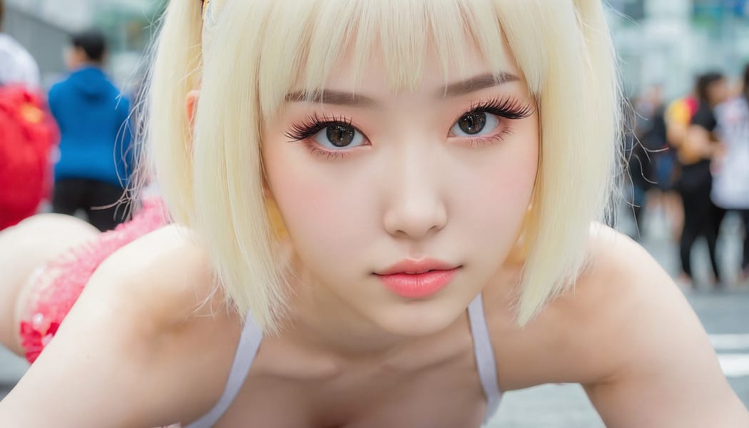 Tags: 21872187, SDXL
{"3": {"inputs": {"seed": 367167365874553, "steps": 32, "cfg": 5.28, "sampler_name": "dpmpp_2m", "scheduler": "karras", "denoise": 1.0, "model": ["27", 0], "positive": ["6", 0], "negative": ["7", 0], "latent_image": ["5", 0]}, "class_type": "KSampler"}, "4": {"inputs": {"ckpt_name": "juggernautxl.safetensors"}, "class_type": "CheckpointLoaderSimple"}, "5": {"inputs": {"width": 1344, "height": 768, "batch_size": 1}, "class_type": "EmptyLatentImage"}, "6": {"inputs": {"text": "19 year old girl, (ukrainian:1.11), (chinese:1.06), (sexy lips:0.95), (idol:1.08), (eyelashes:1.13), (pale skin:1.03), (detailed face:1.02), (blush:1.07), (cute:0.99), (temptress:0.97), (beautiful eyes:1.05), (seductive pose:1.14), (slim:1.05), (seductive facial expression:1.03), (on all fours:1.07), (spreading ass cheeks:1.02), (from behind:0.99), (backboob:1.06), (in a cosplay:0.96) at comiket posing for camera, (textured skin:1.06), (detailed skin:1.09), (soft lighting:1.08), (skin fuzz:1.04), (RAW:1.06), (candid cinema:1.00), (natural looking skin:1.09), (portra:1.00), (film:1.03)", "clip": ["27", 1]}, "class_type": "CLIPTextEncode"}, "7": {"inputs": {"text": "(distorted:1.06), (open mouth:1.05), (worst quality:1.10), (bad hands:1.05), (twisted:1.08), (low resolution:1.06), (watermark:1.11)", "clip": ["27", 1]}, "class_type": "CLIPTextEncode"}, "8": {"inputs": {"samples": ["3", 0], "vae": ["4", 2]}, "class_type": "VAEDecode"}, "25": {"inputs": {"lora_name": "nudify_xl.safetensors", "strength_model": 0.18, "strength_clip": 0.2, "model": ["4", 0], "clip": ["4", 1]}, "class_type": "LoraLoader"}, "26": {"inputs": {"lora_name": "shirtlift_SDXL_v2.safetensors", "strength_model": 0.03, "strength_clip": 0.12, "model": ["25", 0], "clip": ["25", 1]}, "class_type": "LoraLoader"}, "27": {"inputs": {"lora_name": "PerfectEyesXL.safetensors", "strength_model": 0.19, "strength_clip": 0.03, "model": ["26", 0], "clip": ["26", 1]}, "class_type": "LoraLoader"}, "30": {"inputs": {"model_name": "4x_NMKD-Superscale-SP_178000_G.pth"}, "class_type": "UpscaleModelLoader"}, "31": {"inputs": {"upscale_model": ["30", 0], "image": ["8", 0]}, "class_type": "ImageUpscaleWithModel"}, "32": {"inputs": {"upscale_method": "lanczos", "scale_by": 0.5, "image": ["31", 0]}, "class_type": "ImageScaleBy"}, "33": {"inputs": {"pixels": ["32", 0], "vae": ["4", 2]}, "class_type": "VAEEncode"}, "34": {"inputs": {"seed": 367167365874553, "steps": 32, "cfg": 5.28, "sampler_name": "dpmpp_2m", "scheduler": "karras", "denoise": 0.3, "model": ["27", 0], "positive": ["6", 0], "negative": ["7", 0], "latent_image": ["33", 0]}, "class_type": "KSampler"}, "36": {"inputs": {"samples": ["34", 0], "vae": ["4", 2]}, "class_type": "VAEDecode"}, "39": {"inputs": {"filename_prefix": "comfyapi-1732691261332", "images": ["36", 0]}, "class_type": "SaveImage"}}