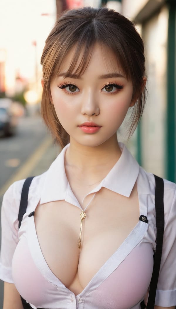 Tags: 21872187, SDXL
{"3": {"inputs": {"seed": 941031401489686, "steps": 32, "cfg": 5.75, "sampler_name": "dpmpp_2m", "scheduler": "karras", "denoise": 1.0, "model": ["27", 0], "positive": ["6", 0], "negative": ["7", 0], "latent_image": ["5", 0]}, "class_type": "KSampler"}, "4": {"inputs": {"ckpt_name": "juggernautxl.safetensors"}, "class_type": "CheckpointLoaderSimple"}, "5": {"inputs": {"width": 768, "height": 1344, "batch_size": 1}, "class_type": "EmptyLatentImage"}, "6": {"inputs": {"text": "23 year old girl, (seductive facial expression:0.96), (detailed face:1.06), (temptress:0.98), (blush:1.13), (pale skin:1.04), (eyelashes:1.11), (idol:1.11), (slim:1.06), (double eyelids:1.14), (cute:1.10), (seductive pose:1.02), (sexy lips:1.09), (beautiful eyes:1.12), (in a seductive pose:1.00), (large perky breasts:1.08), (cleavage:1.05), (thigh gap:0.97), (school uniform:0.98), choker, busy street, (skin fuzz:1.05), (detailed skin:1.09), (portra:1.01), (soft lighting:1.04), (textured skin:1.09), (natural looking skin:1.02), (RAW:1.07), (candid cinema:1.01), (film:1.01)", "clip": ["27", 1]}, "class_type": "CLIPTextEncode"}, "7": {"inputs": {"text": "(watermark:1.13), (twisted:1.10), (low resolution:1.11), (distorted:1.14), (open mouth:1.14), (bad hands:1.13), (worst quality:1.07)", "clip": ["27", 1]}, "class_type": "CLIPTextEncode"}, "8": {"inputs": {"samples": ["3", 0], "vae": ["4", 2]}, "class_type": "VAEDecode"}, "25": {"inputs": {"lora_name": "nudify_xl.safetensors", "strength_model": 0.28, "strength_clip": 0.31, "model": ["4", 0], "clip": ["4", 1]}, "class_type": "LoraLoader"}, "26": {"inputs": {"lora_name": "shirtlift_SDXL_v2.safetensors", "strength_model": 0.0, "strength_clip": 0.15, "model": ["25", 0], "clip": ["25", 1]}, "class_type": "LoraLoader"}, "27": {"inputs": {"lora_name": "PerfectEyesXL.safetensors", "strength_model": 0.13, "strength_clip": 0.16, "model": ["26", 0], "clip": ["26", 1]}, "class_type": "LoraLoader"}, "30": {"inputs": {"model_name": "4x_NMKD-Superscale-SP_178000_G.pth"}, "class_type": "UpscaleModelLoader"}, "31": {"inputs": {"upscale_model": ["30", 0], "image": ["8", 0]}, "class_type": "ImageUpscaleWithModel"}, "32": {"inputs": {"upscale_method": "lanczos", "scale_by": 0.5, "image": ["31", 0]}, "class_type": "ImageScaleBy"}, "33": {"inputs": {"pixels": ["32", 0], "vae": ["4", 2]}, "class_type": "VAEEncode"}, "34": {"inputs": {"seed": 941031401489686, "steps": 32, "cfg": 5.75, "sampler_name": "dpmpp_2m", "scheduler": "karras", "denoise": 0.3, "model": ["27", 0], "positive": ["6", 0], "negative": ["7", 0], "latent_image": ["33", 0]}, "class_type": "KSampler"}, "36": {"inputs": {"samples": ["34", 0], "vae": ["4", 2]}, "class_type": "VAEDecode"}, "39": {"inputs": {"filename_prefix": "comfyapi-1718341830160", "images": ["36", 0]}, "class_type": "SaveImage"}}