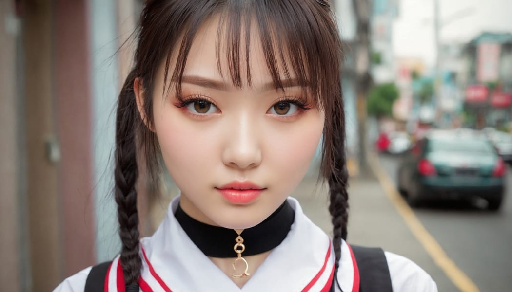 Tags: 21872187, SDXL
{"3": {"inputs": {"seed": 176992032815699, "steps": 32, "cfg": 6.08, "sampler_name": "dpmpp_2m", "scheduler": "karras", "denoise": 1.0, "model": ["27", 0], "positive": ["6", 0], "negative": ["7", 0], "latent_image": ["5", 0]}, "class_type": "KSampler"}, "4": {"inputs": {"ckpt_name": "juggernautxl.safetensors"}, "class_type": "CheckpointLoaderSimple"}, "5": {"inputs": {"width": 1344, "height": 768, "batch_size": 1}, "class_type": "EmptyLatentImage"}, "6": {"inputs": {"text": "19 year old girl, (ukrainian:1.14), (taiwanese:1.03), (cute:0.95), (sexy lips:0.96), (temptress:1.02), (idol:0.98), (pale skin:1.05), (double eyelids:0.97), (beautiful eyes:0.95), (blush:1.01), (eyelashes:1.05), (slim:1.05), (seductive facial expression:1.06), (detailed face:1.08), (seductive pose:1.00), (in a seductive pose:1.11), (large perky breasts:0.99), (cleavage:1.08), (thigh gap:0.98), (school uniform:1.02), choker, busy street, (portra:1.01), (soft lighting:1.05), (RAW:1.00), (film:1.07), (detailed skin:1.02), (candid cinema:1.04), (natural looking skin:1.05), (textured skin:1.07)", "clip": ["27", 1]}, "class_type": "CLIPTextEncode"}, "7": {"inputs": {"text": "(watermark:1.09), (distorted:1.06), (twisted:1.09), (low resolution:1.11), (worst quality:1.14), (bad hands:1.10), (open mouth:1.08)", "clip": ["27", 1]}, "class_type": "CLIPTextEncode"}, "8": {"inputs": {"samples": ["3", 0], "vae": ["4", 2]}, "class_type": "VAEDecode"}, "25": {"inputs": {"lora_name": "nudify_xl.safetensors", "strength_model": 0.23, "strength_clip": 0.27, "model": ["4", 0], "clip": ["4", 1]}, "class_type": "LoraLoader"}, "26": {"inputs": {"lora_name": "shirtlift_SDXL_v2.safetensors", "strength_model": 0.03, "strength_clip": 0.04, "model": ["25", 0], "clip": ["25", 1]}, "class_type": "LoraLoader"}, "27": {"inputs": {"lora_name": "PerfectEyesXL.safetensors", "strength_model": 0.06, "strength_clip": 0.12, "model": ["26", 0], "clip": ["26", 1]}, "class_type": "LoraLoader"}, "30": {"inputs": {"model_name": "4x_NMKD-Superscale-SP_178000_G.pth"}, "class_type": "UpscaleModelLoader"}, "31": {"inputs": {"upscale_model": ["30", 0], "image": ["8", 0]}, "class_type": "ImageUpscaleWithModel"}, "32": {"inputs": {"upscale_method": "lanczos", "scale_by": 0.5, "image": ["31", 0]}, "class_type": "ImageScaleBy"}, "33": {"inputs": {"pixels": ["32", 0], "vae": ["4", 2]}, "class_type": "VAEEncode"}, "34": {"inputs": {"seed": 176992032815699, "steps": 32, "cfg": 6.08, "sampler_name": "dpmpp_2m", "scheduler": "karras", "denoise": 0.3, "model": ["27", 0], "positive": ["6", 0], "negative": ["7", 0], "latent_image": ["33", 0]}, "class_type": "KSampler"}, "36": {"inputs": {"samples": ["34", 0], "vae": ["4", 2]}, "class_type": "VAEDecode"}, "39": {"inputs": {"filename_prefix": "comfyapi-1713644895426", "images": ["36", 0]}, "class_type": "SaveImage"}}