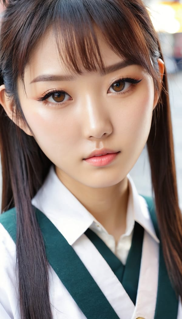 Tags: 21872187, SDXL
{"3": {"inputs": {"seed": 736111685320120, "steps": 32, "cfg": 7.42, "sampler_name": "dpmpp_2m", "scheduler": "karras", "denoise": 1.0, "model": ["27", 0], "positive": ["6", 0], "negative": ["7", 0], "latent_image": ["5", 0]}, "class_type": "KSampler"}, "4": {"inputs": {"ckpt_name": "juggernautxl.safetensors"}, "class_type": "CheckpointLoaderSimple"}, "5": {"inputs": {"width": 768, "height": 1344, "batch_size": 1}, "class_type": "EmptyLatentImage"}, "6": {"inputs": {"text": "23 year old girl, (taiwanese:0.97), (korean:1.08), (seductive facial expression:1.11), (sexy lips:1.04), (eyelashes:0.99), (cute:1.07), (temptress:1.03), (double eyelids:1.09), (detailed face:1.03), (beautiful eyes:1.08), (blush:0.98), (idol:0.95), (slim:0.96), (pale skin:1.02), (perky ass:1.11), (exposed ass:1.01), (looking back:0.95), (sexy ass:1.12), (thigh gap:1.01), (school uniform:1.05), choker, busy street, (RAW:1.00), (textured skin:1.05), (portra:1.08), (natural looking skin:1.00), (skin fuzz:1.07), (candid cinema:1.06), (soft lighting:1.07), (film:1.00), (detailed skin:1.09)", "clip": ["27", 1]}, "class_type": "CLIPTextEncode"}, "7": {"inputs": {"text": "(worst quality:1.14), (watermark:1.08), (low resolution:1.12), (twisted:1.13), (open mouth:1.12), (distorted:1.09), (bad hands:1.05)", "clip": ["27", 1]}, "class_type": "CLIPTextEncode"}, "8": {"inputs": {"samples": ["3", 0], "vae": ["4", 2]}, "class_type": "VAEDecode"}, "25": {"inputs": {"lora_name": "nudify_xl.safetensors", "strength_model": 0.26, "strength_clip": 0.04, "model": ["4", 0], "clip": ["4", 1]}, "class_type": "LoraLoader"}, "26": {"inputs": {"lora_name": "shirtlift_SDXL_v2.safetensors", "strength_model": 0.0, "strength_clip": 0.06, "model": ["25", 0], "clip": ["25", 1]}, "class_type": "LoraLoader"}, "27": {"inputs": {"lora_name": "PerfectEyesXL.safetensors", "strength_model": 0.17, "strength_clip": 0.08, "model": ["26", 0], "clip": ["26", 1]}, "class_type": "LoraLoader"}, "30": {"inputs": {"model_name": "4x_NMKD-Superscale-SP_178000_G.pth"}, "class_type": "UpscaleModelLoader"}, "31": {"inputs": {"upscale_model": ["30", 0], "image": ["8", 0]}, "class_type": "ImageUpscaleWithModel"}, "32": {"inputs": {"upscale_method": "lanczos", "scale_by": 0.5, "image": ["31", 0]}, "class_type": "ImageScaleBy"}, "33": {"inputs": {"pixels": ["32", 0], "vae": ["4", 2]}, "class_type": "VAEEncode"}, "34": {"inputs": {"seed": 736111685320120, "steps": 32, "cfg": 7.42, "sampler_name": "dpmpp_2m", "scheduler": "karras", "denoise": 0.3, "model": ["27", 0], "positive": ["6", 0], "negative": ["7", 0], "latent_image": ["33", 0]}, "class_type": "KSampler"}, "36": {"inputs": {"samples": ["34", 0], "vae": ["4", 2]}, "class_type": "VAEDecode"}, "39": {"inputs": {"filename_prefix": "comfyapi-1716409150768", "images": ["36", 0]}, "class_type": "SaveImage"}}