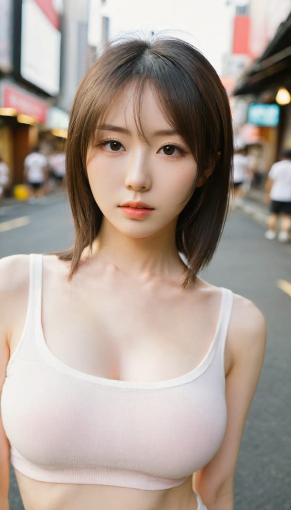 Tags: 21872187, SDXL
{"3": {"inputs": {"seed": 226106014998898, "steps": 32, "cfg": 7.2, "sampler_name": "dpmpp_2m", "scheduler": "karras", "denoise": 1.0, "model": ["27", 0], "positive": ["6", 0], "negative": ["7", 0], "latent_image": ["5", 0]}, "class_type": "KSampler"}, "4": {"inputs": {"ckpt_name": "leosamsHelloworldSDXL_helloworldSDXL32DPO.safetensors"}, "class_type": "CheckpointLoaderSimple"}, "5": {"inputs": {"width": 768, "height": 1344, "batch_size": 1}, "class_type": "EmptyLatentImage"}, "6": {"inputs": {"text": "28 year old girl, (japanese:1.12), (seductive facial expression:0.96), (detailed face:1.10), (beautiful eyes:1.00), (slim:1.09), (seductive pose:1.09), (blush:1.07), (idol:1.14), (double eyelids:1.08), (pale skin:1.07), (cute:1.11), (eyelashes:1.12), (in a seductive pose:1.12), (large perky breasts:1.06), (cleavage:0.97), (thigh gap:0.95), (white tanktop:1.05), busy street, (natural looking skin:1.05), (detailed skin:1.08), (soft lighting:1.09), (film:1.02), (RAW:1.06), (candid cinema:1.00), (skin fuzz:1.05), (portra:1.09), (textured skin:1.05)", "clip": ["27", 1]}, "class_type": "CLIPTextEncode"}, "7": {"inputs": {"text": "(watermark:1.08), (bad hands:1.05), (twisted:1.11), (distorted:1.05), (open mouth:1.11), (worst quality:1.08), (low resolution:1.06)", "clip": ["27", 1]}, "class_type": "CLIPTextEncode"}, "8": {"inputs": {"samples": ["3", 0], "vae": ["4", 2]}, "class_type": "VAEDecode"}, "25": {"inputs": {"lora_name": "nudify_xl.safetensors", "strength_model": 0.08, "strength_clip": 0.29, "model": ["4", 0], "clip": ["4", 1]}, "class_type": "LoraLoader"}, "26": {"inputs": {"lora_name": "shirtlift_SDXL_v2.safetensors", "strength_model": 0.19, "strength_clip": 0.02, "model": ["25", 0], "clip": ["25", 1]}, "class_type": "LoraLoader"}, "27": {"inputs": {"lora_name": "PerfectEyesXL.safetensors", "strength_model": 0.16, "strength_clip": 0.19, "model": ["26", 0], "clip": ["26", 1]}, "class_type": "LoraLoader"}, "30": {"inputs": {"model_name": "4x_NMKD-Superscale-SP_178000_G.pth"}, "class_type": "UpscaleModelLoader"}, "31": {"inputs": {"upscale_model": ["30", 0], "image": ["8", 0]}, "class_type": "ImageUpscaleWithModel"}, "32": {"inputs": {"upscale_method": "lanczos", "scale_by": 0.5, "image": ["31", 0]}, "class_type": "ImageScaleBy"}, "33": {"inputs": {"pixels": ["32", 0], "vae": ["4", 2]}, "class_type": "VAEEncode"}, "34": {"inputs": {"seed": 226106014998898, "steps": 32, "cfg": 7.2, "sampler_name": "dpmpp_2m", "scheduler": "karras", "denoise": 0.3, "model": ["27", 0], "positive": ["6", 0], "negative": ["7", 0], "latent_image": ["33", 0]}, "class_type": "KSampler"}, "36": {"inputs": {"samples": ["34", 0], "vae": ["4", 2]}, "class_type": "VAEDecode"}, "39": {"inputs": {"filename_prefix": "comfyapi-1708080193613", "images": ["36", 0]}, "class_type": "SaveImage"}}