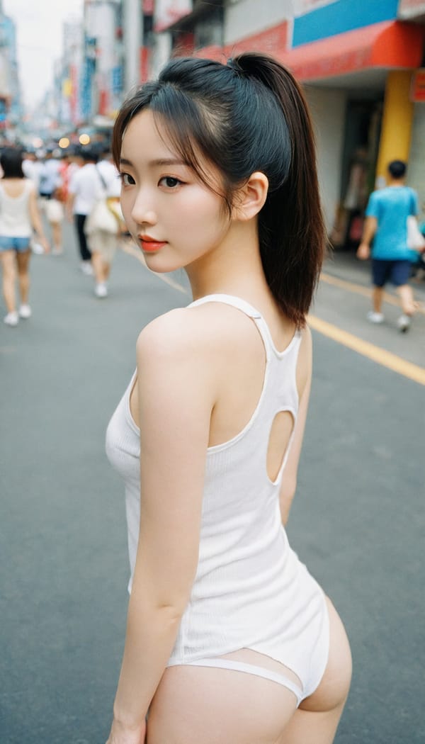 Tags: 21872187, SDXL
{"3": {"inputs": {"seed": 716538532154396, "steps": 64, "cfg": 6.84, "sampler_name": "dpmpp_2m", "scheduler": "karras", "denoise": 1.0, "model": ["27", 0], "positive": ["6", 0], "negative": ["7", 0], "latent_image": ["5", 0]}, "class_type": "KSampler"}, "4": {"inputs": {"ckpt_name": "leosamsHelloworldSDXL_helloworldSDXL32DPO.safetensors"}, "class_type": "CheckpointLoaderSimple"}, "5": {"inputs": {"width": 768, "height": 1344, "batch_size": 1}, "class_type": "EmptyLatentImage"}, "6": {"inputs": {"text": "26 year old girl, (chinese:0.98), (russian:1.00), (taiwanese:1.12), (korean:0.97), (japanese:1.13), (pale skin:1.03), (eyelashes:1.11), (idol:1.11), (seductive pose:0.98), (blush:1.01), (seductive facial expression:0.96), (temptress:1.14), (detailed face:1.07), (slim:0.98), (cute:1.09), (double eyelids:0.95), (sexy lips:0.97), (perky ass:0.97), (exposed ass:1.12), (looking back:0.95), (sexy ass:0.97), (thigh gap:1.03), (white tanktop:1.02), busy street, (candid cinema:1.03), (film:1.05), (RAW:1.01), (portra:1.08), (textured skin:1.01), (skin fuzz:1.00), (natural looking skin:1.04), (soft lighting:1.09), (detailed skin:1.07)", "clip": ["27", 1]}, "class_type": "CLIPTextEncode"}, "7": {"inputs": {"text": "(worst quality:1.07), (open mouth:1.09), (twisted:1.13), (distorted:1.10), (low resolution:1.08), (bad hands:1.10), (watermark:1.10)", "clip": ["27", 1]}, "class_type": "CLIPTextEncode"}, "8": {"inputs": {"samples": ["3", 0], "vae": ["4", 2]}, "class_type": "VAEDecode"}, "25": {"inputs": {"lora_name": "nudify_xl.safetensors", "strength_model": 0.19, "strength_clip": 0.36, "model": ["4", 0], "clip": ["4", 1]}, "class_type": "LoraLoader"}, "26": {"inputs": {"lora_name": "shirtlift_SDXL_v2.safetensors", "strength_model": 0.03, "strength_clip": 0.02, "model": ["25", 0], "clip": ["25", 1]}, "class_type": "LoraLoader"}, "27": {"inputs": {"lora_name": "PerfectEyesXL.safetensors", "strength_model": 0.04, "strength_clip": 0.07, "model": ["26", 0], "clip": ["26", 1]}, "class_type": "LoraLoader"}, "30": {"inputs": {"model_name": "4x_NMKD-Superscale-SP_178000_G.pth"}, "class_type": "UpscaleModelLoader"}, "31": {"inputs": {"upscale_model": ["30", 0], "image": ["8", 0]}, "class_type": "ImageUpscaleWithModel"}, "32": {"inputs": {"upscale_method": "lanczos", "scale_by": 0.5, "image": ["31", 0]}, "class_type": "ImageScaleBy"}, "33": {"inputs": {"pixels": ["32", 0], "vae": ["4", 2]}, "class_type": "VAEEncode"}, "34": {"inputs": {"seed": 716538532154396, "steps": 64, "cfg": 6.84, "sampler_name": "dpmpp_2m", "scheduler": "karras", "denoise": 0.3, "model": ["27", 0], "positive": ["6", 0], "negative": ["7", 0], "latent_image": ["33", 0]}, "class_type": "KSampler"}, "36": {"inputs": {"samples": ["34", 0], "vae": ["4", 2]}, "class_type": "VAEDecode"}, "39": {"inputs": {"filename_prefix": "comfyapi-1707917768556", "images": ["36", 0]}, "class_type": "SaveImage"}}