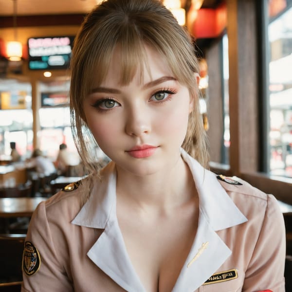 Tags: 21872187, SDXL
{"3": {"inputs": {"seed": 896029503676462, "steps": 32, "cfg": 5.16, "sampler_name": "dpmpp_2m", "scheduler": "karras", "denoise": 1.0, "model": ["27", 0], "positive": ["6", 0], "negative": ["7", 0], "latent_image": ["5", 0]}, "class_type": "KSampler"}, "4": {"inputs": {"ckpt_name": "juggernautxl.safetensors"}, "class_type": "CheckpointLoaderSimple"}, "5": {"inputs": {"width": 1024, "height": 1024, "batch_size": 1}, "class_type": "EmptyLatentImage"}, "6": {"inputs": {"text": "23 year old girl, (idol:1.13), (beautiful eyes:1.14), (pale skin:1.03), (sexy lips:0.97), (blush:1.04), (seductive facial expression:1.09), (slim:1.00), (cute:0.96), (eyelashes:1.03), (temptress:0.99), (detailed face:1.07), (seductive pose:1.02), (double eyelids:1.12), (perky ass:1.03), (exposed ass:1.02), (looking back:1.07), (sexy ass:0.98), (thigh gap:0.99), (a waitress in uniform:1.00) working at a restaurant, (soft lighting:1.04), (portra:1.08), (candid cinema:1.00), (RAW:1.07), (film:1.09), (textured skin:1.00), (detailed skin:1.03), (skin fuzz:1.05), (natural looking skin:1.01)", "clip": ["27", 1]}, "class_type": "CLIPTextEncode"}, "7": {"inputs": {"text": "(worst quality:1.11), (low resolution:1.05), (twisted:1.10), (distorted:1.12), (bad hands:1.10), (open mouth:1.07), (watermark:1.11)", "clip": ["27", 1]}, "class_type": "CLIPTextEncode"}, "8": {"inputs": {"samples": ["3", 0], "vae": ["4", 2]}, "class_type": "VAEDecode"}, "25": {"inputs": {"lora_name": "nudify_xl.safetensors", "strength_model": 0.25, "strength_clip": 0.38, "model": ["4", 0], "clip": ["4", 1]}, "class_type": "LoraLoader"}, "26": {"inputs": {"lora_name": "shirtlift_SDXL_v2.safetensors", "strength_model": 0.07, "strength_clip": 0.15, "model": ["25", 0], "clip": ["25", 1]}, "class_type": "LoraLoader"}, "27": {"inputs": {"lora_name": "PerfectEyesXL.safetensors", "strength_model": 0.07, "strength_clip": 0.06, "model": ["26", 0], "clip": ["26", 1]}, "class_type": "LoraLoader"}, "30": {"inputs": {"model_name": "4x_NMKD-Superscale-SP_178000_G.pth"}, "class_type": "UpscaleModelLoader"}, "31": {"inputs": {"upscale_model": ["30", 0], "image": ["8", 0]}, "class_type": "ImageUpscaleWithModel"}, "32": {"inputs": {"upscale_method": "lanczos", "scale_by": 0.5, "image": ["31", 0]}, "class_type": "ImageScaleBy"}, "33": {"inputs": {"pixels": ["32", 0], "vae": ["4", 2]}, "class_type": "VAEEncode"}, "34": {"inputs": {"seed": 896029503676462, "steps": 32, "cfg": 5.16, "sampler_name": "dpmpp_2m", "scheduler": "karras", "denoise": 0.3, "model": ["27", 0], "positive": ["6", 0], "negative": ["7", 0], "latent_image": ["33", 0]}, "class_type": "KSampler"}, "36": {"inputs": {"samples": ["34", 0], "vae": ["4", 2]}, "class_type": "VAEDecode"}, "39": {"inputs": {"filename_prefix": "comfyapi-1724987290251", "images": ["36", 0]}, "class_type": "SaveImage"}}