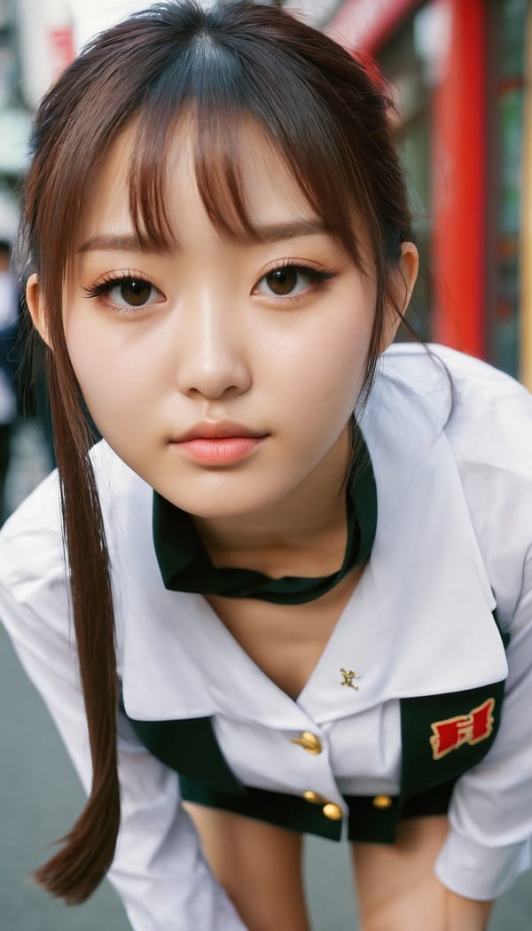 Tags: 21872187, SDXL
{"3": {"inputs": {"seed": 200020181539606, "steps": 32, "cfg": 6.68, "sampler_name": "dpmpp_2m", "scheduler": "karras", "denoise": 1.0, "model": ["27", 0], "positive": ["6", 0], "negative": ["7", 0], "latent_image": ["5", 0]}, "class_type": "KSampler"}, "4": {"inputs": {"ckpt_name": "juggernautxl.safetensors"}, "class_type": "CheckpointLoaderSimple"}, "5": {"inputs": {"width": 768, "height": 1344, "batch_size": 1}, "class_type": "EmptyLatentImage"}, "6": {"inputs": {"text": "19 year old girl, (japanese:1.02), (russian:1.02), (double eyelids:0.96), (cute:0.98), (seductive pose:0.98), (seductive facial expression:1.08), (beautiful eyes:0.96), (idol:1.14), (blush:1.00), (slim:1.04), (sexy lips:1.10), (eyelashes:1.10), (temptress:1.10), (perky ass:1.07), (exposed ass:1.11), (looking back:0.95), (sexy ass:1.05), (thigh gap:1.13), (school uniform:1.14), choker, busy street, (RAW:1.00), (candid cinema:1.09), (detailed skin:1.02), (soft lighting:1.05), (natural looking skin:1.09), (textured skin:1.06), (skin fuzz:1.08), (portra:1.02), (film:1.05)", "clip": ["27", 1]}, "class_type": "CLIPTextEncode"}, "7": {"inputs": {"text": "(open mouth:1.07), (twisted:1.09), (worst quality:1.09), (distorted:1.10), (low resolution:1.08), (watermark:1.11), (bad hands:1.14)", "clip": ["27", 1]}, "class_type": "CLIPTextEncode"}, "8": {"inputs": {"samples": ["3", 0], "vae": ["4", 2]}, "class_type": "VAEDecode"}, "25": {"inputs": {"lora_name": "nudify_xl.safetensors", "strength_model": 0.39, "strength_clip": 0.02, "model": ["4", 0], "clip": ["4", 1]}, "class_type": "LoraLoader"}, "26": {"inputs": {"lora_name": "shirtlift_SDXL_v2.safetensors", "strength_model": 0.06, "strength_clip": 0.19, "model": ["25", 0], "clip": ["25", 1]}, "class_type": "LoraLoader"}, "27": {"inputs": {"lora_name": "PerfectEyesXL.safetensors", "strength_model": 0.05, "strength_clip": 0.0, "model": ["26", 0], "clip": ["26", 1]}, "class_type": "LoraLoader"}, "30": {"inputs": {"model_name": "4x_NMKD-Superscale-SP_178000_G.pth"}, "class_type": "UpscaleModelLoader"}, "31": {"inputs": {"upscale_model": ["30", 0], "image": ["8", 0]}, "class_type": "ImageUpscaleWithModel"}, "32": {"inputs": {"upscale_method": "lanczos", "scale_by": 0.5, "image": ["31", 0]}, "class_type": "ImageScaleBy"}, "33": {"inputs": {"pixels": ["32", 0], "vae": ["4", 2]}, "class_type": "VAEEncode"}, "34": {"inputs": {"seed": 200020181539606, "steps": 32, "cfg": 6.68, "sampler_name": "dpmpp_2m", "scheduler": "karras", "denoise": 0.3, "model": ["27", 0], "positive": ["6", 0], "negative": ["7", 0], "latent_image": ["33", 0]}, "class_type": "KSampler"}, "36": {"inputs": {"samples": ["34", 0], "vae": ["4", 2]}, "class_type": "VAEDecode"}, "39": {"inputs": {"filename_prefix": "comfyapi-1732048188274", "images": ["36", 0]}, "class_type": "SaveImage"}}