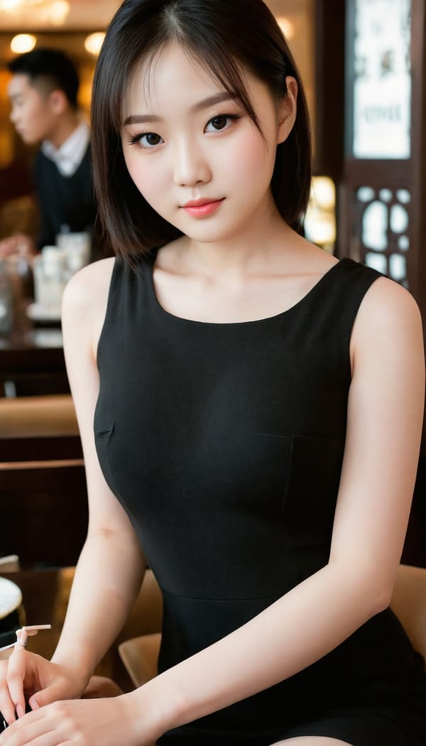 Tags: 21872187, SDXL
{"3": {"inputs": {"seed": 970059534283615, "steps": 64, "cfg": 5.47, "sampler_name": "dpmpp_2m", "scheduler": "karras", "denoise": 1.0, "model": ["27", 0], "positive": ["6", 0], "negative": ["7", 0], "latent_image": ["5", 0]}, "class_type": "KSampler"}, "4": {"inputs": {"ckpt_name": "juggernautXL_v8Rundiffusion.safetensors"}, "class_type": "CheckpointLoaderSimple"}, "5": {"inputs": {"width": 768, "height": 1344, "batch_size": 1}, "class_type": "EmptyLatentImage"}, "6": {"inputs": {"text": "18 year old girl, (chinese:1.09), (korean:1.10), (double eyelids:1.13), (temptress:1.07), (detailed face:1.07), (eyelashes:1.06), (blush:1.02), (sexy lips:1.09), (pale skin:1.07), (slim:1.03), (beautiful eyes:1.07), (cute:1.09), (idol:1.11), (seductive facial expression:1.03), (in a seductive pose:1.05), (large perky breasts:1.08), (cleavage:0.96), (thigh gap:0.97), (wearing a little black dress:0.96) at a fine dining restaurant, (RAW:1.07), (film:1.09), (portra:1.06), (skin fuzz:1.06), (natural looking skin:1.09), (candid cinema:1.08), (textured skin:1.07), (soft lighting:1.09), (detailed skin:1.08)", "clip": ["27", 1]}, "class_type": "CLIPTextEncode"}, "7": {"inputs": {"text": "(worst quality:1.12), (distorted:1.10), (low resolution:1.09), (bad hands:1.07), (open mouth:1.09), (twisted:1.11), (watermark:1.07)", "clip": ["27", 1]}, "class_type": "CLIPTextEncode"}, "8": {"inputs": {"samples": ["3", 0], "vae": ["4", 2]}, "class_type": "VAEDecode"}, "25": {"inputs": {"lora_name": "nudify_xl.safetensors", "strength_model": 0.33, "strength_clip": 0.0, "model": ["4", 0], "clip": ["4", 1]}, "class_type": "LoraLoader"}, "26": {"inputs": {"lora_name": "shirtlift_SDXL_v2.safetensors", "strength_model": 0.05, "strength_clip": 0.19, "model": ["25", 0], "clip": ["25", 1]}, "class_type": "LoraLoader"}, "27": {"inputs": {"lora_name": "PerfectEyesXL.safetensors", "strength_model": 0.0, "strength_clip": 0.19, "model": ["26", 0], "clip": ["26", 1]}, "class_type": "LoraLoader"}, "30": {"inputs": {"model_name": "4x_NMKD-Superscale-SP_178000_G.pth"}, "class_type": "UpscaleModelLoader"}, "31": {"inputs": {"upscale_model": ["30", 0], "image": ["8", 0]}, "class_type": "ImageUpscaleWithModel"}, "32": {"inputs": {"upscale_method": "lanczos", "scale_by": 0.5, "image": ["31", 0]}, "class_type": "ImageScaleBy"}, "33": {"inputs": {"pixels": ["32", 0], "vae": ["4", 2]}, "class_type": "VAEEncode"}, "34": {"inputs": {"seed": 970059534283615, "steps": 64, "cfg": 5.47, "sampler_name": "dpmpp_2m", "scheduler": "karras", "denoise": 0.3, "model": ["27", 0], "positive": ["6", 0], "negative": ["7", 0], "latent_image": ["33", 0]}, "class_type": "KSampler"}, "36": {"inputs": {"samples": ["34", 0], "vae": ["4", 2]}, "class_type": "VAEDecode"}, "39": {"inputs": {"filename_prefix": "comfyapi-1707794566378", "images": ["36", 0]}, "class_type": "SaveImage"}}