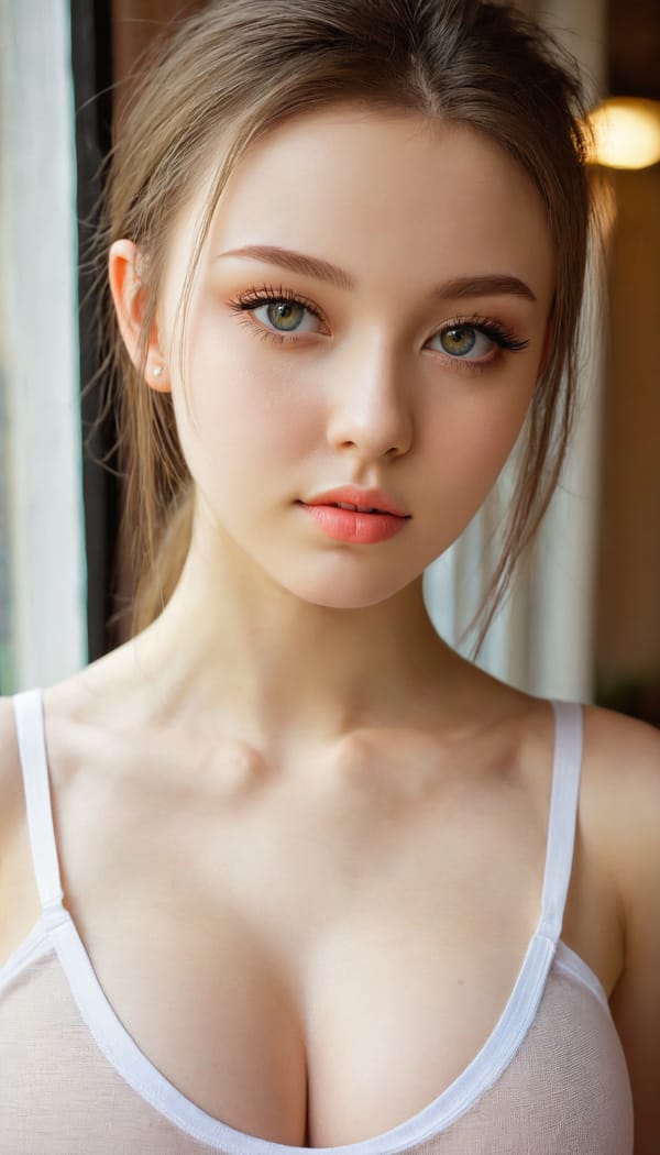 Tags: 21872187, SDXL
{"3": {"inputs": {"seed": 535800334659034, "steps": 64, "cfg": 5.84, "sampler_name": "dpmpp_2m", "scheduler": "karras", "denoise": 1.0, "model": ["27", 0], "positive": ["6", 0], "negative": ["7", 0], "latent_image": ["5", 0]}, "class_type": "KSampler"}, "4": {"inputs": {"ckpt_name": "juggernautxl.safetensors"}, "class_type": "CheckpointLoaderSimple"}, "5": {"inputs": {"width": 768, "height": 1344, "batch_size": 1}, "class_type": "EmptyLatentImage"}, "6": {"inputs": {"text": "19 year old girl, (ukrainian:0.99), (double eyelids:0.96), (cute:1.09), (seductive pose:1.11), (seductive facial expression:1.10), (detailed face:1.09), (sexy lips:1.05), (temptress:1.11), (beautiful eyes:1.11), (blush:0.96), (pale skin:1.07), (slim:1.11), (eyelashes:1.09), (idol:1.14), (in a seductive pose:1.08), (large perky breasts:1.13), (cleavage:1.13), (thigh gap:1.04), (white tanktop:0.97), busy street, (detailed skin:1.01), (soft lighting:1.01), (portra:1.00), (natural looking skin:1.09), (textured skin:1.05), (candid cinema:1.01), (film:1.04), (skin fuzz:1.07), (RAW:1.03)", "clip": ["27", 1]}, "class_type": "CLIPTextEncode"}, "7": {"inputs": {"text": "(twisted:1.09), (watermark:1.14), (worst quality:1.14), (low resolution:1.11), (open mouth:1.09), (distorted:1.07), (bad hands:1.10)", "clip": ["27", 1]}, "class_type": "CLIPTextEncode"}, "8": {"inputs": {"samples": ["3", 0], "vae": ["4", 2]}, "class_type": "VAEDecode"}, "25": {"inputs": {"lora_name": "nudify_xl.safetensors", "strength_model": 0.32, "strength_clip": 0.3, "model": ["4", 0], "clip": ["4", 1]}, "class_type": "LoraLoader"}, "26": {"inputs": {"lora_name": "shirtlift_SDXL_v2.safetensors", "strength_model": 0.07, "strength_clip": 0.08, "model": ["25", 0], "clip": ["25", 1]}, "class_type": "LoraLoader"}, "27": {"inputs": {"lora_name": "PerfectEyesXL.safetensors", "strength_model": 0.12, "strength_clip": 0.17, "model": ["26", 0], "clip": ["26", 1]}, "class_type": "LoraLoader"}, "30": {"inputs": {"model_name": "4x_NMKD-Superscale-SP_178000_G.pth"}, "class_type": "UpscaleModelLoader"}, "31": {"inputs": {"upscale_model": ["30", 0], "image": ["8", 0]}, "class_type": "ImageUpscaleWithModel"}, "32": {"inputs": {"upscale_method": "lanczos", "scale_by": 0.5, "image": ["31", 0]}, "class_type": "ImageScaleBy"}, "33": {"inputs": {"pixels": ["32", 0], "vae": ["4", 2]}, "class_type": "VAEEncode"}, "34": {"inputs": {"seed": 535800334659034, "steps": 64, "cfg": 5.84, "sampler_name": "dpmpp_2m", "scheduler": "karras", "denoise": 0.3, "model": ["27", 0], "positive": ["6", 0], "negative": ["7", 0], "latent_image": ["33", 0]}, "class_type": "KSampler"}, "36": {"inputs": {"samples": ["34", 0], "vae": ["4", 2]}, "class_type": "VAEDecode"}, "39": {"inputs": {"filename_prefix": "comfyapi-1731218560799", "images": ["36", 0]}, "class_type": "SaveImage"}}