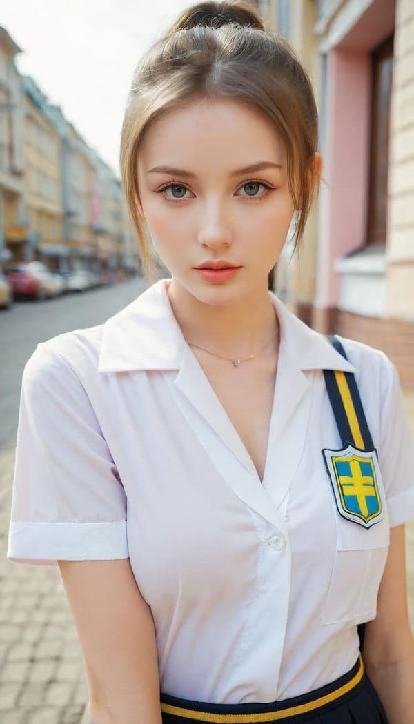 Tags: 21872187, SDXL
{"3": {"inputs": {"seed": 709646318232800, "steps": 64, "cfg": 6.86, "sampler_name": "dpmpp_2m", "scheduler": "karras", "denoise": 1.0, "model": ["27", 0], "positive": ["6", 0], "negative": ["7", 0], "latent_image": ["5", 0]}, "class_type": "KSampler"}, "4": {"inputs": {"ckpt_name": "leosamsHelloworldSDXL_helloworldSDXL30.safetensors"}, "class_type": "CheckpointLoaderSimple"}, "5": {"inputs": {"width": 768, "height": 1344, "batch_size": 1}, "class_type": "EmptyLatentImage"}, "6": {"inputs": {"text": "26 year old girl, (ukrainian:0.99), (blush:1.03), (temptress:0.97), (cute:1.11), (slim:1.05), (beautiful eyes:0.96), (idol:1.12), (detailed face:1.12), (seductive pose:1.02), (double eyelids:1.12), (sexy lips:1.10), (seductive facial expression:0.96), (eyelashes:0.97), (pale skin:0.95), (in a seductive pose:0.99), (large perky breasts:0.95), (cleavage:1.06), (thigh gap:0.99), (school uniform:1.09), choker, busy street, (portra:1.08), (natural looking skin:1.08), (soft lighting:1.03), (detailed skin:1.02), (candid cinema:1.09), (film:1.08), (textured skin:1.00), (RAW:1.06), (skin fuzz:1.09)", "clip": ["27", 1]}, "class_type": "CLIPTextEncode"}, "7": {"inputs": {"text": "(low resolution:1.05), (bad hands:1.08), (open mouth:1.07), (twisted:1.11), (worst quality:1.08), (watermark:1.13), (distorted:1.05)", "clip": ["27", 1]}, "class_type": "CLIPTextEncode"}, "8": {"inputs": {"samples": ["3", 0], "vae": ["4", 2]}, "class_type": "VAEDecode"}, "25": {"inputs": {"lora_name": "nudify_xl.safetensors", "strength_model": 0.28, "strength_clip": 0.2, "model": ["4", 0], "clip": ["4", 1]}, "class_type": "LoraLoader"}, "26": {"inputs": {"lora_name": "shirtlift_SDXL_v2.safetensors", "strength_model": 0.07, "strength_clip": 0.06, "model": ["25", 0], "clip": ["25", 1]}, "class_type": "LoraLoader"}, "27": {"inputs": {"lora_name": "PerfectEyesXL.safetensors", "strength_model": 0.0, "strength_clip": 0.12, "model": ["26", 0], "clip": ["26", 1]}, "class_type": "LoraLoader"}, "30": {"inputs": {"model_name": "4x_NMKD-Superscale-SP_178000_G.pth"}, "class_type": "UpscaleModelLoader"}, "31": {"inputs": {"upscale_model": ["30", 0], "image": ["8", 0]}, "class_type": "ImageUpscaleWithModel"}, "32": {"inputs": {"upscale_method": "lanczos", "scale_by": 0.5, "image": ["31", 0]}, "class_type": "ImageScaleBy"}, "33": {"inputs": {"pixels": ["32", 0], "vae": ["4", 2]}, "class_type": "VAEEncode"}, "34": {"inputs": {"seed": 709646318232800, "steps": 64, "cfg": 6.86, "sampler_name": "dpmpp_2m", "scheduler": "karras", "denoise": 0.3, "model": ["27", 0], "positive": ["6", 0], "negative": ["7", 0], "latent_image": ["33", 0]}, "class_type": "KSampler"}, "36": {"inputs": {"samples": ["34", 0], "vae": ["4", 2]}, "class_type": "VAEDecode"}, "39": {"inputs": {"filename_prefix": "comfyapi-1705386454719", "images": ["36", 0]}, "class_type": "SaveImage"}}