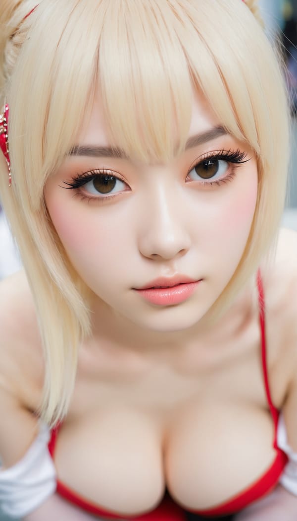 Tags: 21872187, SDXL
{"3": {"inputs": {"seed": 282818622840017, "steps": 32, "cfg": 7.17, "sampler_name": "dpmpp_2m", "scheduler": "karras", "denoise": 1.0, "model": ["27", 0], "positive": ["6", 0], "negative": ["7", 0], "latent_image": ["5", 0]}, "class_type": "KSampler"}, "4": {"inputs": {"ckpt_name": "juggernautxl.safetensors"}, "class_type": "CheckpointLoaderSimple"}, "5": {"inputs": {"width": 768, "height": 1344, "batch_size": 1}, "class_type": "EmptyLatentImage"}, "6": {"inputs": {"text": "23 year old girl, (pale skin:0.97), (blush:1.02), (sexy lips:0.96), (beautiful eyes:0.96), (seductive pose:1.03), (cute:1.00), (double eyelids:1.03), (slim:1.00), (detailed face:1.11), (eyelashes:1.03), (temptress:1.11), (seductive facial expression:0.96), (idol:1.05), (on all fours:1.01), (spreading ass cheeks:1.07), (from behind:0.97), (backboob:1.01), (in a cosplay:1.03) at comiket posing for camera, (RAW:1.04), (textured skin:1.09), (detailed skin:1.09), (candid cinema:1.08), (soft lighting:1.05), (portra:1.09), (natural looking skin:1.06), (skin fuzz:1.00), (film:1.04)", "clip": ["27", 1]}, "class_type": "CLIPTextEncode"}, "7": {"inputs": {"text": "(twisted:1.11), (low resolution:1.10), (worst quality:1.07), (watermark:1.08), (bad hands:1.13), (open mouth:1.10), (distorted:1.08)", "clip": ["27", 1]}, "class_type": "CLIPTextEncode"}, "8": {"inputs": {"samples": ["3", 0], "vae": ["4", 2]}, "class_type": "VAEDecode"}, "25": {"inputs": {"lora_name": "nudify_xl.safetensors", "strength_model": 0.02, "strength_clip": 0.01, "model": ["4", 0], "clip": ["4", 1]}, "class_type": "LoraLoader"}, "26": {"inputs": {"lora_name": "shirtlift_SDXL_v2.safetensors", "strength_model": 0.07, "strength_clip": 0.09, "model": ["25", 0], "clip": ["25", 1]}, "class_type": "LoraLoader"}, "27": {"inputs": {"lora_name": "PerfectEyesXL.safetensors", "strength_model": 0.06, "strength_clip": 0.19, "model": ["26", 0], "clip": ["26", 1]}, "class_type": "LoraLoader"}, "30": {"inputs": {"model_name": "4x_NMKD-Superscale-SP_178000_G.pth"}, "class_type": "UpscaleModelLoader"}, "31": {"inputs": {"upscale_model": ["30", 0], "image": ["8", 0]}, "class_type": "ImageUpscaleWithModel"}, "32": {"inputs": {"upscale_method": "lanczos", "scale_by": 0.5, "image": ["31", 0]}, "class_type": "ImageScaleBy"}, "33": {"inputs": {"pixels": ["32", 0], "vae": ["4", 2]}, "class_type": "VAEEncode"}, "34": {"inputs": {"seed": 282818622840017, "steps": 32, "cfg": 7.17, "sampler_name": "dpmpp_2m", "scheduler": "karras", "denoise": 0.3, "model": ["27", 0], "positive": ["6", 0], "negative": ["7", 0], "latent_image": ["33", 0]}, "class_type": "KSampler"}, "36": {"inputs": {"samples": ["34", 0], "vae": ["4", 2]}, "class_type": "VAEDecode"}, "39": {"inputs": {"filename_prefix": "comfyapi-1732616845498", "images": ["36", 0]}, "class_type": "SaveImage"}}