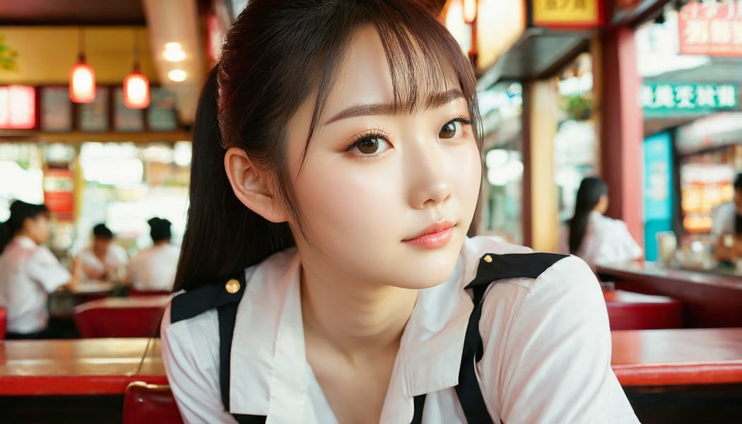 Tags: 21872187, SDXL
{"3": {"inputs": {"seed": 340892280564942, "steps": 64, "cfg": 7.38, "sampler_name": "dpmpp_2m", "scheduler": "karras", "denoise": 1.0, "model": ["27", 0], "positive": ["6", 0], "negative": ["7", 0], "latent_image": ["5", 0]}, "class_type": "KSampler"}, "4": {"inputs": {"ckpt_name": "juggernautxl.safetensors"}, "class_type": "CheckpointLoaderSimple"}, "5": {"inputs": {"width": 1344, "height": 768, "batch_size": 1}, "class_type": "EmptyLatentImage"}, "6": {"inputs": {"text": "19 year old girl, (taiwanese:0.97), (double eyelids:1.10), (beautiful eyes:1.11), (pale skin:1.12), (blush:1.01), (cute:1.06), (slim:0.96), (eyelashes:1.06), (temptress:1.10), (seductive pose:0.98), (seductive facial expression:0.95), (sexy lips:1.06), (in a seductive pose:1.00), (large perky breasts:0.97), (cleavage:1.00), (thigh gap:1.14), (a waitress in uniform:1.00) working at a restaurant, (natural looking skin:1.09), (RAW:1.02), (textured skin:1.07), (film:1.01), (skin fuzz:1.03), (detailed skin:1.07), (candid cinema:1.00), (portra:1.09), (soft lighting:1.00)", "clip": ["27", 1]}, "class_type": "CLIPTextEncode"}, "7": {"inputs": {"text": "(twisted:1.12), (distorted:1.11), (watermark:1.10), (bad hands:1.07), (low resolution:1.06), (worst quality:1.08), (open mouth:1.14)", "clip": ["27", 1]}, "class_type": "CLIPTextEncode"}, "8": {"inputs": {"samples": ["3", 0], "vae": ["4", 2]}, "class_type": "VAEDecode"}, "25": {"inputs": {"lora_name": "nudify_xl.safetensors", "strength_model": 0.16, "strength_clip": 0.03, "model": ["4", 0], "clip": ["4", 1]}, "class_type": "LoraLoader"}, "26": {"inputs": {"lora_name": "shirtlift_SDXL_v2.safetensors", "strength_model": 0.08, "strength_clip": 0.15, "model": ["25", 0], "clip": ["25", 1]}, "class_type": "LoraLoader"}, "27": {"inputs": {"lora_name": "PerfectEyesXL.safetensors", "strength_model": 0.1, "strength_clip": 0.07, "model": ["26", 0], "clip": ["26", 1]}, "class_type": "LoraLoader"}, "30": {"inputs": {"model_name": "4x_NMKD-Superscale-SP_178000_G.pth"}, "class_type": "UpscaleModelLoader"}, "31": {"inputs": {"upscale_model": ["30", 0], "image": ["8", 0]}, "class_type": "ImageUpscaleWithModel"}, "32": {"inputs": {"upscale_method": "lanczos", "scale_by": 0.5, "image": ["31", 0]}, "class_type": "ImageScaleBy"}, "33": {"inputs": {"pixels": ["32", 0], "vae": ["4", 2]}, "class_type": "VAEEncode"}, "34": {"inputs": {"seed": 340892280564942, "steps": 64, "cfg": 7.38, "sampler_name": "dpmpp_2m", "scheduler": "karras", "denoise": 0.3, "model": ["27", 0], "positive": ["6", 0], "negative": ["7", 0], "latent_image": ["33", 0]}, "class_type": "KSampler"}, "36": {"inputs": {"samples": ["34", 0], "vae": ["4", 2]}, "class_type": "VAEDecode"}, "39": {"inputs": {"filename_prefix": "comfyapi-1714968565380", "images": ["36", 0]}, "class_type": "SaveImage"}}