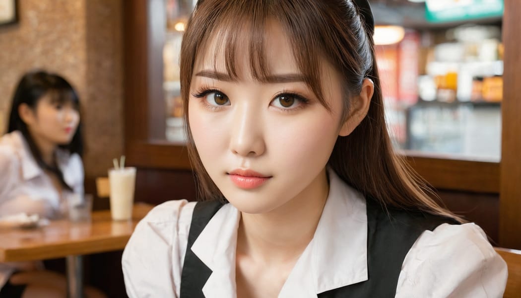 Tags: 21872187, SDXL
{"3": {"inputs": {"seed": 312550286216048, "steps": 32, "cfg": 5.11, "sampler_name": "dpmpp_2m", "scheduler": "karras", "denoise": 1.0, "model": ["27", 0], "positive": ["6", 0], "negative": ["7", 0], "latent_image": ["5", 0]}, "class_type": "KSampler"}, "4": {"inputs": {"ckpt_name": "juggernautxl.safetensors"}, "class_type": "CheckpointLoaderSimple"}, "5": {"inputs": {"width": 1344, "height": 768, "batch_size": 1}, "class_type": "EmptyLatentImage"}, "6": {"inputs": {"text": "23 year old girl, (japanese:1.02), (detailed face:1.08), (eyelashes:1.12), (seductive facial expression:1.04), (slim:1.10), (seductive pose:1.14), (double eyelids:0.95), (beautiful eyes:1.01), (sexy lips:1.13), (cute:1.10), (temptress:1.02), (blush:1.00), (idol:1.03), (pale skin:1.14), (in a seductive pose:1.12), (large perky breasts:1.09), (cleavage:1.05), (thigh gap:0.99), (a waitress in uniform:1.09) working at a restaurant, (RAW:1.08), (film:1.04), (natural looking skin:1.03), (portra:1.06), (soft lighting:1.07), (textured skin:1.01), (detailed skin:1.07), (candid cinema:1.01), (skin fuzz:1.00)", "clip": ["27", 1]}, "class_type": "CLIPTextEncode"}, "7": {"inputs": {"text": "(distorted:1.08), (worst quality:1.10), (watermark:1.13), (bad hands:1.13), (low resolution:1.10), (open mouth:1.14), (twisted:1.13)", "clip": ["27", 1]}, "class_type": "CLIPTextEncode"}, "8": {"inputs": {"samples": ["3", 0], "vae": ["4", 2]}, "class_type": "VAEDecode"}, "25": {"inputs": {"lora_name": "nudify_xl.safetensors", "strength_model": 0.25, "strength_clip": 0.08, "model": ["4", 0], "clip": ["4", 1]}, "class_type": "LoraLoader"}, "26": {"inputs": {"lora_name": "shirtlift_SDXL_v2.safetensors", "strength_model": 0.03, "strength_clip": 0.03, "model": ["25", 0], "clip": ["25", 1]}, "class_type": "LoraLoader"}, "27": {"inputs": {"lora_name": "PerfectEyesXL.safetensors", "strength_model": 0.15, "strength_clip": 0.11, "model": ["26", 0], "clip": ["26", 1]}, "class_type": "LoraLoader"}, "30": {"inputs": {"model_name": "4x_NMKD-Superscale-SP_178000_G.pth"}, "class_type": "UpscaleModelLoader"}, "31": {"inputs": {"upscale_model": ["30", 0], "image": ["8", 0]}, "class_type": "ImageUpscaleWithModel"}, "32": {"inputs": {"upscale_method": "lanczos", "scale_by": 0.5, "image": ["31", 0]}, "class_type": "ImageScaleBy"}, "33": {"inputs": {"pixels": ["32", 0], "vae": ["4", 2]}, "class_type": "VAEEncode"}, "34": {"inputs": {"seed": 312550286216048, "steps": 32, "cfg": 5.11, "sampler_name": "dpmpp_2m", "scheduler": "karras", "denoise": 0.3, "model": ["27", 0], "positive": ["6", 0], "negative": ["7", 0], "latent_image": ["33", 0]}, "class_type": "KSampler"}, "36": {"inputs": {"samples": ["34", 0], "vae": ["4", 2]}, "class_type": "VAEDecode"}, "39": {"inputs": {"filename_prefix": "comfyapi-1715948503534", "images": ["36", 0]}, "class_type": "SaveImage"}}