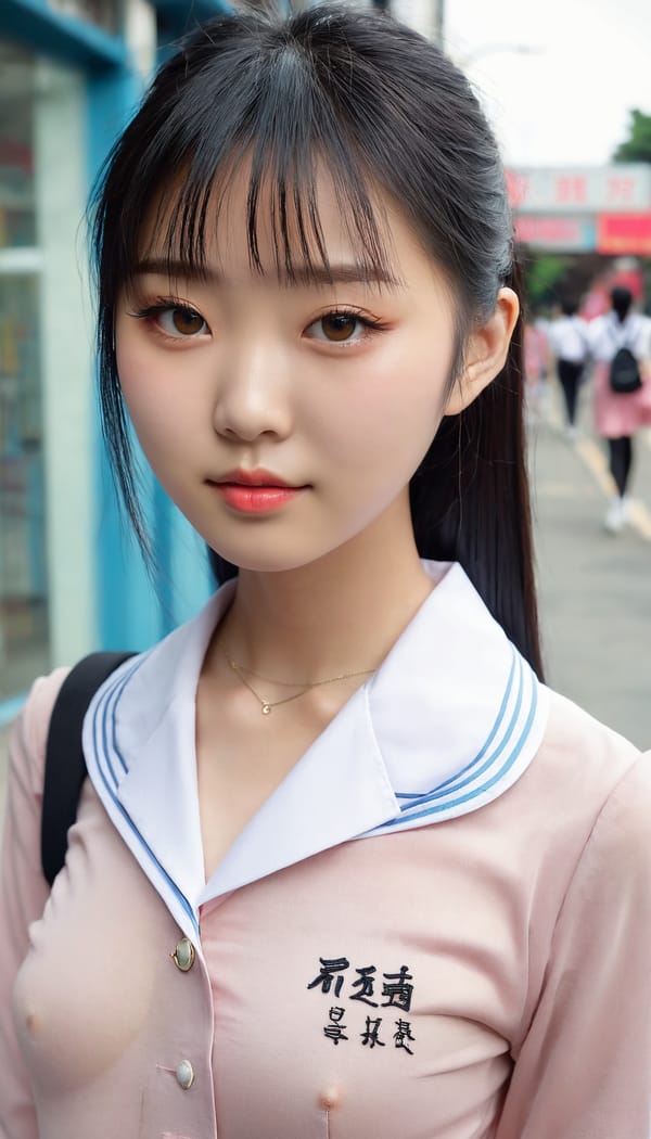 Tags: 21872187, SDXL
{"3": {"inputs": {"seed": 611253876376598, "steps": 64, "cfg": 7.43, "sampler_name": "dpmpp_2m", "scheduler": "karras", "denoise": 1.0, "model": ["27", 0], "positive": ["6", 0], "negative": ["7", 0], "latent_image": ["5", 0]}, "class_type": "KSampler"}, "4": {"inputs": {"ckpt_name": "juggernautxl.safetensors"}, "class_type": "CheckpointLoaderSimple"}, "5": {"inputs": {"width": 768, "height": 1344, "batch_size": 1}, "class_type": "EmptyLatentImage"}, "6": {"inputs": {"text": "20 year old girl, (chinese:1.13), (slim:1.11), (cute:0.96), (double eyelids:1.03), (temptress:1.01), (detailed face:1.03), (sexy lips:0.95), (idol:1.01), (pale skin:0.98), (beautiful eyes:0.95), (seductive pose:1.10), (eyelashes:1.00), (blush:1.01), (seductive facial expression:0.97), (perky ass:1.04), (exposed ass:1.05), (looking back:1.04), (sexy ass:1.09), (thigh gap:0.98), (school uniform:1.14), choker, busy street, (candid cinema:1.01), (film:1.04), (RAW:1.01), (textured skin:1.06), (soft lighting:1.03), (skin fuzz:1.06), (detailed skin:1.07), (portra:1.00), (natural looking skin:1.02)", "clip": ["27", 1]}, "class_type": "CLIPTextEncode"}, "7": {"inputs": {"text": "(worst quality:1.08), (bad hands:1.10), (distorted:1.11), (watermark:1.09), (low resolution:1.11), (twisted:1.11), (open mouth:1.10)", "clip": ["27", 1]}, "class_type": "CLIPTextEncode"}, "8": {"inputs": {"samples": ["3", 0], "vae": ["4", 2]}, "class_type": "VAEDecode"}, "25": {"inputs": {"lora_name": "nudify_xl.safetensors", "strength_model": 0.14, "strength_clip": 0.15, "model": ["4", 0], "clip": ["4", 1]}, "class_type": "LoraLoader"}, "26": {"inputs": {"lora_name": "shirtlift_SDXL_v2.safetensors", "strength_model": 0.16, "strength_clip": 0.19, "model": ["25", 0], "clip": ["25", 1]}, "class_type": "LoraLoader"}, "27": {"inputs": {"lora_name": "PerfectEyesXL.safetensors", "strength_model": 0.14, "strength_clip": 0.11, "model": ["26", 0], "clip": ["26", 1]}, "class_type": "LoraLoader"}, "30": {"inputs": {"model_name": "4x_NMKD-Superscale-SP_178000_G.pth"}, "class_type": "UpscaleModelLoader"}, "31": {"inputs": {"upscale_model": ["30", 0], "image": ["8", 0]}, "class_type": "ImageUpscaleWithModel"}, "32": {"inputs": {"upscale_method": "lanczos", "scale_by": 0.5, "image": ["31", 0]}, "class_type": "ImageScaleBy"}, "33": {"inputs": {"pixels": ["32", 0], "vae": ["4", 2]}, "class_type": "VAEEncode"}, "34": {"inputs": {"seed": 611253876376598, "steps": 64, "cfg": 7.43, "sampler_name": "dpmpp_2m", "scheduler": "karras", "denoise": 0.3, "model": ["27", 0], "positive": ["6", 0], "negative": ["7", 0], "latent_image": ["33", 0]}, "class_type": "KSampler"}, "36": {"inputs": {"samples": ["34", 0], "vae": ["4", 2]}, "class_type": "VAEDecode"}, "39": {"inputs": {"filename_prefix": "comfyapi-1716826612764", "images": ["36", 0]}, "class_type": "SaveImage"}}