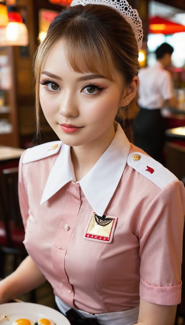 Tags: 21872187, SDXL
{"3": {"inputs": {"seed": 674736583464363, "steps": 32, "cfg": 7.79, "sampler_name": "dpmpp_2m", "scheduler": "karras", "denoise": 1.0, "model": ["27", 0], "positive": ["6", 0], "negative": ["7", 0], "latent_image": ["5", 0]}, "class_type": "KSampler"}, "4": {"inputs": {"ckpt_name": "juggernautxl.safetensors"}, "class_type": "CheckpointLoaderSimple"}, "5": {"inputs": {"width": 768, "height": 1344, "batch_size": 1}, "class_type": "EmptyLatentImage"}, "6": {"inputs": {"text": "24 year old girl, (russian:0.95), (japanese:1.00), (eyelashes:1.14), (blush:1.09), (beautiful eyes:1.00), (cute:1.13), (detailed face:1.03), (slim:1.13), (temptress:0.97), (double eyelids:1.06), (pale skin:1.06), (seductive facial expression:1.14), (seductive pose:1.10), (perky ass:1.05), (exposed ass:1.01), (looking back:0.97), (sexy ass:1.12), (thigh gap:1.10), (a waitress in uniform:1.13) working at a restaurant, (textured skin:1.01), (soft lighting:1.05), (film:1.03), (detailed skin:1.02), (candid cinema:1.06), (portra:1.01), (skin fuzz:1.03), (RAW:1.07), (natural looking skin:1.06)", "clip": ["27", 1]}, "class_type": "CLIPTextEncode"}, "7": {"inputs": {"text": "(watermark:1.11), (distorted:1.12), (open mouth:1.11), (twisted:1.05), (worst quality:1.08), (bad hands:1.12), (low resolution:1.09)", "clip": ["27", 1]}, "class_type": "CLIPTextEncode"}, "8": {"inputs": {"samples": ["3", 0], "vae": ["4", 2]}, "class_type": "VAEDecode"}, "25": {"inputs": {"lora_name": "nudify_xl.safetensors", "strength_model": 0.2, "strength_clip": 0.06, "model": ["4", 0], "clip": ["4", 1]}, "class_type": "LoraLoader"}, "26": {"inputs": {"lora_name": "shirtlift_SDXL_v2.safetensors", "strength_model": 0.11, "strength_clip": 0.03, "model": ["25", 0], "clip": ["25", 1]}, "class_type": "LoraLoader"}, "27": {"inputs": {"lora_name": "PerfectEyesXL.safetensors", "strength_model": 0.07, "strength_clip": 0.01, "model": ["26", 0], "clip": ["26", 1]}, "class_type": "LoraLoader"}, "30": {"inputs": {"model_name": "4x_NMKD-Superscale-SP_178000_G.pth"}, "class_type": "UpscaleModelLoader"}, "31": {"inputs": {"upscale_model": ["30", 0], "image": ["8", 0]}, "class_type": "ImageUpscaleWithModel"}, "32": {"inputs": {"upscale_method": "lanczos", "scale_by": 0.5, "image": ["31", 0]}, "class_type": "ImageScaleBy"}, "33": {"inputs": {"pixels": ["32", 0], "vae": ["4", 2]}, "class_type": "VAEEncode"}, "34": {"inputs": {"seed": 674736583464363, "steps": 32, "cfg": 7.79, "sampler_name": "dpmpp_2m", "scheduler": "karras", "denoise": 0.3, "model": ["27", 0], "positive": ["6", 0], "negative": ["7", 0], "latent_image": ["33", 0]}, "class_type": "KSampler"}, "36": {"inputs": {"samples": ["34", 0], "vae": ["4", 2]}, "class_type": "VAEDecode"}, "39": {"inputs": {"filename_prefix": "comfyapi-1731776522749", "images": ["36", 0]}, "class_type": "SaveImage"}}