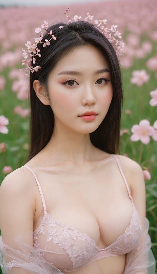 Tags: 21872187, SDXL
{"3": {"inputs": {"seed": 106943074710411, "steps": 32, "cfg": 5.55, "sampler_name": "dpmpp_2m", "scheduler": "karras", "denoise": 1.0, "model": ["27", 0], "positive": ["6", 0], "negative": ["7", 0], "latent_image": ["5", 0]}, "class_type": "KSampler"}, "4": {"inputs": {"ckpt_name": "juggernautxl.safetensors"}, "class_type": "CheckpointLoaderSimple"}, "5": {"inputs": {"width": 768, "height": 1344, "batch_size": 1}, "class_type": "EmptyLatentImage"}, "6": {"inputs": {"text": "25 year old girl, (ukrainian:0.96), (chinese:1.07), (slim:0.96), (sexy lips:1.10), (pale skin:1.02), (eyelashes:1.07), (temptress:1.09), (blush:1.08), (seductive facial expression:1.09), (cute:1.06), (beautiful eyes:1.03), (seductive pose:1.11), (detailed face:1.07), (double eyelids:1.13), (idol:1.02), (in a seductive pose:1.12), (large perky breasts:1.00), (cleavage:1.04), (thigh gap:1.03), wearing (translucent clothes:1.13) on a flower field, (candid cinema:1.01), (detailed skin:1.05), (natural looking skin:1.01), (portra:1.03), (RAW:1.01), (film:1.08), (textured skin:1.07), (soft lighting:1.00), (skin fuzz:1.03)", "clip": ["27", 1]}, "class_type": "CLIPTextEncode"}, "7": {"inputs": {"text": "(open mouth:1.14), (low resolution:1.11), (twisted:1.12), (watermark:1.09), (distorted:1.12), (bad hands:1.08), (worst quality:1.14)", "clip": ["27", 1]}, "class_type": "CLIPTextEncode"}, "8": {"inputs": {"samples": ["3", 0], "vae": ["4", 2]}, "class_type": "VAEDecode"}, "25": {"inputs": {"lora_name": "nudify_xl.safetensors", "strength_model": 0.08, "strength_clip": 0.21, "model": ["4", 0], "clip": ["4", 1]}, "class_type": "LoraLoader"}, "26": {"inputs": {"lora_name": "shirtlift_SDXL_v2.safetensors", "strength_model": 0.06, "strength_clip": 0.02, "model": ["25", 0], "clip": ["25", 1]}, "class_type": "LoraLoader"}, "27": {"inputs": {"lora_name": "PerfectEyesXL.safetensors", "strength_model": 0.16, "strength_clip": 0.14, "model": ["26", 0], "clip": ["26", 1]}, "class_type": "LoraLoader"}, "30": {"inputs": {"model_name": "4x_NMKD-Superscale-SP_178000_G.pth"}, "class_type": "UpscaleModelLoader"}, "31": {"inputs": {"upscale_model": ["30", 0], "image": ["8", 0]}, "class_type": "ImageUpscaleWithModel"}, "32": {"inputs": {"upscale_method": "lanczos", "scale_by": 0.5, "image": ["31", 0]}, "class_type": "ImageScaleBy"}, "33": {"inputs": {"pixels": ["32", 0], "vae": ["4", 2]}, "class_type": "VAEEncode"}, "34": {"inputs": {"seed": 106943074710411, "steps": 32, "cfg": 5.55, "sampler_name": "dpmpp_2m", "scheduler": "karras", "denoise": 0.3, "model": ["27", 0], "positive": ["6", 0], "negative": ["7", 0], "latent_image": ["33", 0]}, "class_type": "KSampler"}, "36": {"inputs": {"samples": ["34", 0], "vae": ["4", 2]}, "class_type": "VAEDecode"}, "39": {"inputs": {"filename_prefix": "comfyapi-1715980688282", "images": ["36", 0]}, "class_type": "SaveImage"}}