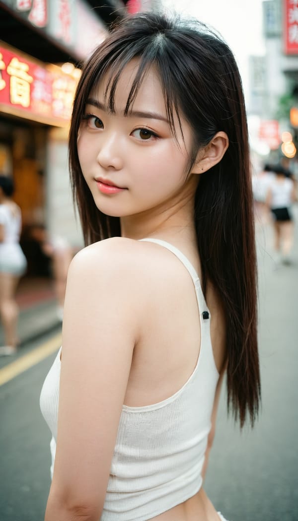 Tags: 21872187, SDXL
{"3": {"inputs": {"seed": 667360301069831, "steps": 64, "cfg": 7.85, "sampler_name": "dpmpp_2m", "scheduler": "karras", "denoise": 1.0, "model": ["27", 0], "positive": ["6", 0], "negative": ["7", 0], "latent_image": ["5", 0]}, "class_type": "KSampler"}, "4": {"inputs": {"ckpt_name": "juggernautxl.safetensors"}, "class_type": "CheckpointLoaderSimple"}, "5": {"inputs": {"width": 768, "height": 1344, "batch_size": 1}, "class_type": "EmptyLatentImage"}, "6": {"inputs": {"text": "20 year old girl, (taiwanese:0.97), (japanese:1.01), (chinese:1.11), (blush:1.00), (slim:1.01), (seductive facial expression:1.02), (temptress:0.99), (beautiful eyes:1.13), (eyelashes:1.00), (pale skin:1.02), (cute:1.12), (detailed face:1.02), (double eyelids:1.02), (idol:1.07), (perky ass:1.05), (exposed ass:0.98), (looking back:1.10), (sexy ass:1.13), (thigh gap:1.14), (white tanktop:0.96), busy street, (textured skin:1.05), (detailed skin:1.01), (soft lighting:1.08), (film:1.00), (candid cinema:1.03), (portra:1.03), (natural looking skin:1.04), (RAW:1.03), (skin fuzz:1.03)", "clip": ["27", 1]}, "class_type": "CLIPTextEncode"}, "7": {"inputs": {"text": "(low resolution:1.08), (twisted:1.09), (open mouth:1.10), (bad hands:1.07), (watermark:1.11), (distorted:1.11), (worst quality:1.06)", "clip": ["27", 1]}, "class_type": "CLIPTextEncode"}, "8": {"inputs": {"samples": ["3", 0], "vae": ["4", 2]}, "class_type": "VAEDecode"}, "25": {"inputs": {"lora_name": "nudify_xl.safetensors", "strength_model": 0.34, "strength_clip": 0.3, "model": ["4", 0], "clip": ["4", 1]}, "class_type": "LoraLoader"}, "26": {"inputs": {"lora_name": "shirtlift_SDXL_v2.safetensors", "strength_model": 0.12, "strength_clip": 0.0, "model": ["25", 0], "clip": ["25", 1]}, "class_type": "LoraLoader"}, "27": {"inputs": {"lora_name": "PerfectEyesXL.safetensors", "strength_model": 0.19, "strength_clip": 0.19, "model": ["26", 0], "clip": ["26", 1]}, "class_type": "LoraLoader"}, "30": {"inputs": {"model_name": "4x_NMKD-Superscale-SP_178000_G.pth"}, "class_type": "UpscaleModelLoader"}, "31": {"inputs": {"upscale_model": ["30", 0], "image": ["8", 0]}, "class_type": "ImageUpscaleWithModel"}, "32": {"inputs": {"upscale_method": "lanczos", "scale_by": 0.5, "image": ["31", 0]}, "class_type": "ImageScaleBy"}, "33": {"inputs": {"pixels": ["32", 0], "vae": ["4", 2]}, "class_type": "VAEEncode"}, "34": {"inputs": {"seed": 667360301069831, "steps": 64, "cfg": 7.85, "sampler_name": "dpmpp_2m", "scheduler": "karras", "denoise": 0.3, "model": ["27", 0], "positive": ["6", 0], "negative": ["7", 0], "latent_image": ["33", 0]}, "class_type": "KSampler"}, "36": {"inputs": {"samples": ["34", 0], "vae": ["4", 2]}, "class_type": "VAEDecode"}, "39": {"inputs": {"filename_prefix": "comfyapi-1732793265706", "images": ["36", 0]}, "class_type": "SaveImage"}}