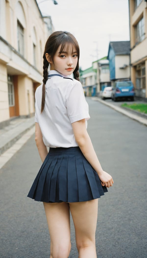 Tags: 21872187, SDXL
{"3": {"inputs": {"seed": 424413081164262, "steps": 64, "cfg": 6.34, "sampler_name": "dpmpp_2m", "scheduler": "karras", "denoise": 1.0, "model": ["27", 0], "positive": ["6", 0], "negative": ["7", 0], "latent_image": ["5", 0]}, "class_type": "KSampler"}, "4": {"inputs": {"ckpt_name": "helloworldxl.safetensors"}, "class_type": "CheckpointLoaderSimple"}, "5": {"inputs": {"width": 768, "height": 1344, "batch_size": 1}, "class_type": "EmptyLatentImage"}, "6": {"inputs": {"text": "20 year old girl, (russian:1.08), (ukrainian:1.03), (japanese:1.00), (eyelashes:0.98), (idol:1.05), (seductive pose:1.08), (pale skin:1.14), (double eyelids:1.12), (slim:1.02), (detailed face:0.97), (beautiful eyes:1.11), (cute:1.02), (seductive facial expression:0.95), (blush:1.09), (temptress:1.09), (sexy lips:0.95), (perky ass:1.04), (exposed ass:1.02), (looking back:1.05), (sexy ass:0.97), (thigh gap:1.10), (school uniform:1.11), choker, busy street, (film:1.09), (textured skin:1.04), (soft lighting:1.04), (candid cinema:1.05), (RAW:1.08), (detailed skin:1.09), (portra:1.00), (natural looking skin:1.02), (skin fuzz:1.05)", "clip": ["27", 1]}, "class_type": "CLIPTextEncode"}, "7": {"inputs": {"text": "(open mouth:1.09), (low resolution:1.11), (watermark:1.05), (distorted:1.05), (worst quality:1.13), (twisted:1.07), (bad hands:1.13)", "clip": ["27", 1]}, "class_type": "CLIPTextEncode"}, "8": {"inputs": {"samples": ["3", 0], "vae": ["4", 2]}, "class_type": "VAEDecode"}, "25": {"inputs": {"lora_name": "nudify_xl.safetensors", "strength_model": 0.0, "strength_clip": 0.18, "model": ["4", 0], "clip": ["4", 1]}, "class_type": "LoraLoader"}, "26": {"inputs": {"lora_name": "shirtlift_SDXL_v2.safetensors", "strength_model": 0.1, "strength_clip": 0.07, "model": ["25", 0], "clip": ["25", 1]}, "class_type": "LoraLoader"}, "27": {"inputs": {"lora_name": "PerfectEyesXL.safetensors", "strength_model": 0.05, "strength_clip": 0.01, "model": ["26", 0], "clip": ["26", 1]}, "class_type": "LoraLoader"}, "30": {"inputs": {"model_name": "4x_NMKD-Superscale-SP_178000_G.pth"}, "class_type": "UpscaleModelLoader"}, "31": {"inputs": {"upscale_model": ["30", 0], "image": ["8", 0]}, "class_type": "ImageUpscaleWithModel"}, "32": {"inputs": {"upscale_method": "lanczos", "scale_by": 0.5, "image": ["31", 0]}, "class_type": "ImageScaleBy"}, "33": {"inputs": {"pixels": ["32", 0], "vae": ["4", 2]}, "class_type": "VAEEncode"}, "34": {"inputs": {"seed": 424413081164262, "steps": 64, "cfg": 6.34, "sampler_name": "dpmpp_2m", "scheduler": "karras", "denoise": 0.3, "model": ["27", 0], "positive": ["6", 0], "negative": ["7", 0], "latent_image": ["33", 0]}, "class_type": "KSampler"}, "36": {"inputs": {"samples": ["34", 0], "vae": ["4", 2]}, "class_type": "VAEDecode"}, "39": {"inputs": {"filename_prefix": "comfyapi-1718246879801", "images": ["36", 0]}, "class_type": "SaveImage"}}