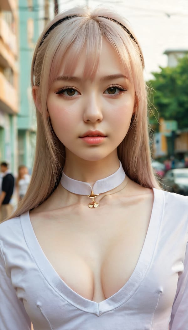 Tags: 21872187, SDXL
{"3": {"inputs": {"seed": 138018765496786, "steps": 64, "cfg": 7.86, "sampler_name": "dpmpp_2m", "scheduler": "karras", "denoise": 1.0, "model": ["27", 0], "positive": ["6", 0], "negative": ["7", 0], "latent_image": ["5", 0]}, "class_type": "KSampler"}, "4": {"inputs": {"ckpt_name": "juggernautxl.safetensors"}, "class_type": "CheckpointLoaderSimple"}, "5": {"inputs": {"width": 768, "height": 1344, "batch_size": 1}, "class_type": "EmptyLatentImage"}, "6": {"inputs": {"text": "18 year old girl, (ukrainian:0.95), (russian:1.07), (taiwanese:0.97), (seductive facial expression:0.96), (slim:1.13), (sexy lips:1.01), (seductive pose:1.03), (temptress:1.00), (detailed face:1.01), (pale skin:1.07), (blush:1.11), (double eyelids:0.96), (eyelashes:1.07), (idol:1.11), (in a seductive pose:0.97), (large perky breasts:1.06), (cleavage:1.08), (thigh gap:1.05), (school uniform:1.13), choker, busy street, (textured skin:1.09), (skin fuzz:1.07), (RAW:1.05), (film:1.04), (detailed skin:1.03), (portra:1.07), (candid cinema:1.05), (natural looking skin:1.06), (soft lighting:1.01)", "clip": ["27", 1]}, "class_type": "CLIPTextEncode"}, "7": {"inputs": {"text": "(bad hands:1.09), (watermark:1.08), (open mouth:1.11), (worst quality:1.07), (low resolution:1.08), (twisted:1.12), (distorted:1.05)", "clip": ["27", 1]}, "class_type": "CLIPTextEncode"}, "8": {"inputs": {"samples": ["3", 0], "vae": ["4", 2]}, "class_type": "VAEDecode"}, "25": {"inputs": {"lora_name": "nudify_xl.safetensors", "strength_model": 0.17, "strength_clip": 0.12, "model": ["4", 0], "clip": ["4", 1]}, "class_type": "LoraLoader"}, "26": {"inputs": {"lora_name": "shirtlift_SDXL_v2.safetensors", "strength_model": 0.12, "strength_clip": 0.15, "model": ["25", 0], "clip": ["25", 1]}, "class_type": "LoraLoader"}, "27": {"inputs": {"lora_name": "PerfectEyesXL.safetensors", "strength_model": 0.19, "strength_clip": 0.1, "model": ["26", 0], "clip": ["26", 1]}, "class_type": "LoraLoader"}, "30": {"inputs": {"model_name": "4x_NMKD-Superscale-SP_178000_G.pth"}, "class_type": "UpscaleModelLoader"}, "31": {"inputs": {"upscale_model": ["30", 0], "image": ["8", 0]}, "class_type": "ImageUpscaleWithModel"}, "32": {"inputs": {"upscale_method": "lanczos", "scale_by": 0.5, "image": ["31", 0]}, "class_type": "ImageScaleBy"}, "33": {"inputs": {"pixels": ["32", 0], "vae": ["4", 2]}, "class_type": "VAEEncode"}, "34": {"inputs": {"seed": 138018765496786, "steps": 64, "cfg": 7.86, "sampler_name": "dpmpp_2m", "scheduler": "karras", "denoise": 0.3, "model": ["27", 0], "positive": ["6", 0], "negative": ["7", 0], "latent_image": ["33", 0]}, "class_type": "KSampler"}, "36": {"inputs": {"samples": ["34", 0], "vae": ["4", 2]}, "class_type": "VAEDecode"}, "39": {"inputs": {"filename_prefix": "comfyapi-1724457689601", "images": ["36", 0]}, "class_type": "SaveImage"}}