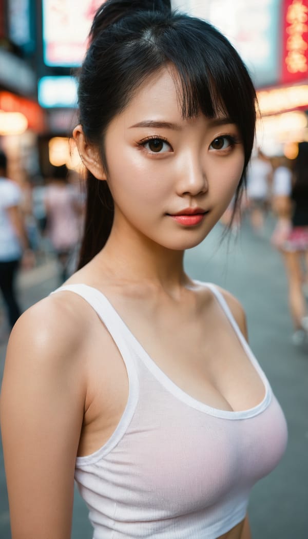 Tags: 21872187, SDXL
{"3": {"inputs": {"seed": 382773111259372, "steps": 64, "cfg": 5.94, "sampler_name": "dpmpp_2m", "scheduler": "karras", "denoise": 1.0, "model": ["27", 0], "positive": ["6", 0], "negative": ["7", 0], "latent_image": ["5", 0]}, "class_type": "KSampler"}, "4": {"inputs": {"ckpt_name": "juggernautxl.safetensors"}, "class_type": "CheckpointLoaderSimple"}, "5": {"inputs": {"width": 768, "height": 1344, "batch_size": 1}, "class_type": "EmptyLatentImage"}, "6": {"inputs": {"text": "24 year old girl, (chinese:1.12), (idol:0.96), (slim:0.95), (blush:1.11), (temptress:1.11), (double eyelids:1.13), (seductive pose:0.96), (eyelashes:1.09), (beautiful eyes:0.99), (sexy lips:1.14), (cute:0.98), (perky ass:0.99), (exposed ass:1.04), (looking back:1.14), (sexy ass:1.00), (thigh gap:1.13), (white tanktop:1.01), busy street, (candid cinema:1.07), (natural looking skin:1.09), (detailed skin:1.00), (soft lighting:1.04), (RAW:1.08), (film:1.07), (skin fuzz:1.05), (textured skin:1.00), (portra:1.03)", "clip": ["27", 1]}, "class_type": "CLIPTextEncode"}, "7": {"inputs": {"text": "(open mouth:1.13), (watermark:1.08), (worst quality:1.10), (twisted:1.13), (distorted:1.05), (low resolution:1.06)", "clip": ["27", 1]}, "class_type": "CLIPTextEncode"}, "8": {"inputs": {"samples": ["3", 0], "vae": ["4", 2]}, "class_type": "VAEDecode"}, "25": {"inputs": {"lora_name": "nudify_xl.safetensors", "strength_model": 0.32, "strength_clip": 0.27, "model": ["4", 0], "clip": ["4", 1]}, "class_type": "LoraLoader"}, "26": {"inputs": {"lora_name": "shirtlift_SDXL_v2.safetensors", "strength_model": 0.09, "strength_clip": 0.18, "model": ["25", 0], "clip": ["25", 1]}, "class_type": "LoraLoader"}, "27": {"inputs": {"lora_name": "PerfectEyesXL.safetensors", "strength_model": 0.06, "strength_clip": 0.11, "model": ["26", 0], "clip": ["26", 1]}, "class_type": "LoraLoader"}, "30": {"inputs": {"model_name": "4x_NMKD-Superscale-SP_178000_G.pth"}, "class_type": "UpscaleModelLoader"}, "31": {"inputs": {"upscale_model": ["30", 0], "image": ["8", 0]}, "class_type": "ImageUpscaleWithModel"}, "32": {"inputs": {"upscale_method": "lanczos", "scale_by": 0.5, "image": ["31", 0]}, "class_type": "ImageScaleBy"}, "33": {"inputs": {"pixels": ["32", 0], "vae": ["4", 2]}, "class_type": "VAEEncode"}, "34": {"inputs": {"seed": 382773111259372, "steps": 64, "cfg": 5.94, "sampler_name": "dpmpp_2m", "scheduler": "karras", "denoise": 0.3, "model": ["27", 0], "positive": ["6", 0], "negative": ["7", 0], "latent_image": ["33", 0]}, "class_type": "KSampler"}, "36": {"inputs": {"samples": ["34", 0], "vae": ["4", 2]}, "class_type": "VAEDecode"}, "39": {"inputs": {"filename_prefix": "comfyapi-1728284493623", "images": ["36", 0]}, "class_type": "SaveImage"}}