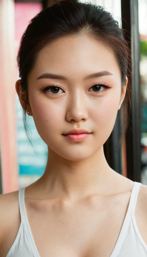 Tags: 21872187, SDXL
{"3": {"inputs": {"seed": 755501931419604, "steps": 64, "cfg": 6.3, "sampler_name": "dpmpp_2m", "scheduler": "karras", "denoise": 1.0, "model": ["27", 0], "positive": ["6", 0], "negative": ["7", 0], "latent_image": ["5", 0]}, "class_type": "KSampler"}, "4": {"inputs": {"ckpt_name": "juggernautXL_v8Rundiffusion.safetensors"}, "class_type": "CheckpointLoaderSimple"}, "5": {"inputs": {"width": 768, "height": 1344, "batch_size": 1}, "class_type": "EmptyLatentImage"}, "6": {"inputs": {"text": "20 year old girl, (taiwanese:0.96), (irish:1.01), (russian:1.10), (sexy lips:1.08), (detailed face:1.00), (seductive facial expression:0.97), (seductive pose:1.09), (blush:1.07), (slim:1.06), (idol:0.97), (double eyelids:0.97), (pale skin:0.97), (beautiful eyes:0.96), (eyelashes:1.14), (in a seductive pose:1.08), (large perky breasts:1.05), (cleavage:1.08), (thigh gap:1.08), (white tanktop:1.00), busy street, (skin fuzz:1.08), (portra:1.07), (film:1.08), (candid cinema:1.05), (soft lighting:1.04), (natural looking skin:1.05), (detailed skin:1.04), (textured skin:1.02), (RAW:1.04)", "clip": ["27", 1]}, "class_type": "CLIPTextEncode"}, "7": {"inputs": {"text": "(watermark:1.06), (low resolution:1.14), (worst quality:1.08), (twisted:1.05), (open mouth:1.14), (bad hands:1.08), (distorted:1.08)", "clip": ["27", 1]}, "class_type": "CLIPTextEncode"}, "8": {"inputs": {"samples": ["3", 0], "vae": ["4", 2]}, "class_type": "VAEDecode"}, "25": {"inputs": {"lora_name": "nudify_xl.safetensors", "strength_model": 0.19, "strength_clip": 0.13, "model": ["4", 0], "clip": ["4", 1]}, "class_type": "LoraLoader"}, "26": {"inputs": {"lora_name": "shirtlift_SDXL_v2.safetensors", "strength_model": 0.1, "strength_clip": 0.07, "model": ["25", 0], "clip": ["25", 1]}, "class_type": "LoraLoader"}, "27": {"inputs": {"lora_name": "PerfectEyesXL.safetensors", "strength_model": 0.08, "strength_clip": 0.0, "model": ["26", 0], "clip": ["26", 1]}, "class_type": "LoraLoader"}, "30": {"inputs": {"model_name": "4x_NMKD-Superscale-SP_178000_G.pth"}, "class_type": "UpscaleModelLoader"}, "31": {"inputs": {"upscale_model": ["30", 0], "image": ["8", 0]}, "class_type": "ImageUpscaleWithModel"}, "32": {"inputs": {"upscale_method": "lanczos", "scale_by": 0.5, "image": ["31", 0]}, "class_type": "ImageScaleBy"}, "33": {"inputs": {"pixels": ["32", 0], "vae": ["4", 2]}, "class_type": "VAEEncode"}, "34": {"inputs": {"seed": 755501931419604, "steps": 64, "cfg": 6.3, "sampler_name": "dpmpp_2m", "scheduler": "karras", "denoise": 0.3, "model": ["27", 0], "positive": ["6", 0], "negative": ["7", 0], "latent_image": ["33", 0]}, "class_type": "KSampler"}, "36": {"inputs": {"samples": ["34", 0], "vae": ["4", 2]}, "class_type": "VAEDecode"}, "39": {"inputs": {"filename_prefix": "comfyapi-1708133126551", "images": ["36", 0]}, "class_type": "SaveImage"}}