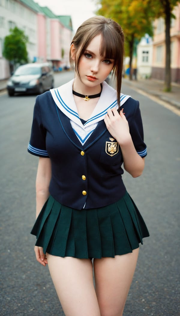 Tags: 21872187, SDXL
{"3": {"inputs": {"seed": 148629122971246, "steps": 64, "cfg": 6.85, "sampler_name": "dpmpp_2m", "scheduler": "karras", "denoise": 1.0, "model": ["27", 0], "positive": ["6", 0], "negative": ["7", 0], "latent_image": ["5", 0]}, "class_type": "KSampler"}, "4": {"inputs": {"ckpt_name": "helloworldxl.safetensors"}, "class_type": "CheckpointLoaderSimple"}, "5": {"inputs": {"width": 768, "height": 1344, "batch_size": 1}, "class_type": "EmptyLatentImage"}, "6": {"inputs": {"text": "28 year old girl, (russian:0.96), (irish:0.98), (temptress:1.13), (double eyelids:0.97), (cute:1.11), (seductive facial expression:1.12), (seductive pose:1.03), (beautiful eyes:1.05), (blush:1.14), (slim:1.08), (pale skin:0.98), (detailed face:1.04), (idol:1.08), (eyelashes:0.98), (sexy lips:1.02), (in a seductive pose:0.99), (large perky breasts:0.99), (cleavage:1.04), (thigh gap:1.08), (school uniform:1.14), choker, busy street, (soft lighting:1.00), (textured skin:1.01), (RAW:1.09), (candid cinema:1.03), (natural looking skin:1.05), (portra:1.04), (detailed skin:1.09), (skin fuzz:1.01), (film:1.04)", "clip": ["27", 1]}, "class_type": "CLIPTextEncode"}, "7": {"inputs": {"text": "(open mouth:1.10), (low resolution:1.07), (twisted:1.11), (worst quality:1.05), (watermark:1.05), (distorted:1.13), (bad hands:1.13)", "clip": ["27", 1]}, "class_type": "CLIPTextEncode"}, "8": {"inputs": {"samples": ["3", 0], "vae": ["4", 2]}, "class_type": "VAEDecode"}, "25": {"inputs": {"lora_name": "nudify_xl.safetensors", "strength_model": 0.04, "strength_clip": 0.24, "model": ["4", 0], "clip": ["4", 1]}, "class_type": "LoraLoader"}, "26": {"inputs": {"lora_name": "shirtlift_SDXL_v2.safetensors", "strength_model": 0.16, "strength_clip": 0.19, "model": ["25", 0], "clip": ["25", 1]}, "class_type": "LoraLoader"}, "27": {"inputs": {"lora_name": "PerfectEyesXL.safetensors", "strength_model": 0.03, "strength_clip": 0.04, "model": ["26", 0], "clip": ["26", 1]}, "class_type": "LoraLoader"}, "30": {"inputs": {"model_name": "4x_NMKD-Superscale-SP_178000_G.pth"}, "class_type": "UpscaleModelLoader"}, "31": {"inputs": {"upscale_model": ["30", 0], "image": ["8", 0]}, "class_type": "ImageUpscaleWithModel"}, "32": {"inputs": {"upscale_method": "lanczos", "scale_by": 0.5, "image": ["31", 0]}, "class_type": "ImageScaleBy"}, "33": {"inputs": {"pixels": ["32", 0], "vae": ["4", 2]}, "class_type": "VAEEncode"}, "34": {"inputs": {"seed": 148629122971246, "steps": 64, "cfg": 6.85, "sampler_name": "dpmpp_2m", "scheduler": "karras", "denoise": 0.3, "model": ["27", 0], "positive": ["6", 0], "negative": ["7", 0], "latent_image": ["33", 0]}, "class_type": "KSampler"}, "36": {"inputs": {"samples": ["34", 0], "vae": ["4", 2]}, "class_type": "VAEDecode"}, "39": {"inputs": {"filename_prefix": "comfyapi-1714347525325", "images": ["36", 0]}, "class_type": "SaveImage"}}