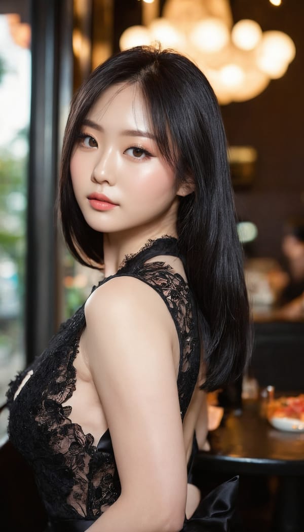 Tags: 21872187, SDXL
{"3": {"inputs": {"seed": 806962156469319, "steps": 64, "cfg": 5.09, "sampler_name": "dpmpp_2m", "scheduler": "karras", "denoise": 1.0, "model": ["27", 0], "positive": ["6", 0], "negative": ["7", 0], "latent_image": ["5", 0]}, "class_type": "KSampler"}, "4": {"inputs": {"ckpt_name": "juggernautxl.safetensors"}, "class_type": "CheckpointLoaderSimple"}, "5": {"inputs": {"width": 768, "height": 1344, "batch_size": 1}, "class_type": "EmptyLatentImage"}, "6": {"inputs": {"text": "25 year old girl, (korean:0.95), (irish:1.05), (russian:1.11), (japanese:1.02), (detailed face:1.10), (double eyelids:0.97), (eyelashes:1.06), (blush:1.08), (seductive facial expression:1.09), (sexy lips:1.08), (slim:1.02), (idol:1.05), (pale skin:0.95), (temptress:1.02), (beautiful eyes:1.08), (in a seductive pose:1.10), (large perky breasts:0.96), (cleavage:1.03), (thigh gap:1.04), (wearing a little black dress:1.10) at a fine dining restaurant, (detailed skin:1.03), (RAW:1.09), (candid cinema:1.01), (portra:1.03), (film:1.08), (skin fuzz:1.07), (natural looking skin:1.03), (textured skin:1.03), (soft lighting:1.01)", "clip": ["27", 1]}, "class_type": "CLIPTextEncode"}, "7": {"inputs": {"text": "(watermark:1.10), (bad hands:1.14), (low resolution:1.13), (worst quality:1.10), (open mouth:1.05), (distorted:1.08), (twisted:1.07)", "clip": ["27", 1]}, "class_type": "CLIPTextEncode"}, "8": {"inputs": {"samples": ["3", 0], "vae": ["4", 2]}, "class_type": "VAEDecode"}, "25": {"inputs": {"lora_name": "nudify_xl.safetensors", "strength_model": 0.2, "strength_clip": 0.06, "model": ["4", 0], "clip": ["4", 1]}, "class_type": "LoraLoader"}, "26": {"inputs": {"lora_name": "shirtlift_SDXL_v2.safetensors", "strength_model": 0.04, "strength_clip": 0.14, "model": ["25", 0], "clip": ["25", 1]}, "class_type": "LoraLoader"}, "27": {"inputs": {"lora_name": "PerfectEyesXL.safetensors", "strength_model": 0.14, "strength_clip": 0.05, "model": ["26", 0], "clip": ["26", 1]}, "class_type": "LoraLoader"}, "30": {"inputs": {"model_name": "4x_NMKD-Superscale-SP_178000_G.pth"}, "class_type": "UpscaleModelLoader"}, "31": {"inputs": {"upscale_model": ["30", 0], "image": ["8", 0]}, "class_type": "ImageUpscaleWithModel"}, "32": {"inputs": {"upscale_method": "lanczos", "scale_by": 0.5, "image": ["31", 0]}, "class_type": "ImageScaleBy"}, "33": {"inputs": {"pixels": ["32", 0], "vae": ["4", 2]}, "class_type": "VAEEncode"}, "34": {"inputs": {"seed": 806962156469319, "steps": 64, "cfg": 5.09, "sampler_name": "dpmpp_2m", "scheduler": "karras", "denoise": 0.3, "model": ["27", 0], "positive": ["6", 0], "negative": ["7", 0], "latent_image": ["33", 0]}, "class_type": "KSampler"}, "36": {"inputs": {"samples": ["34", 0], "vae": ["4", 2]}, "class_type": "VAEDecode"}, "39": {"inputs": {"filename_prefix": "comfyapi-1726853304764", "images": ["36", 0]}, "class_type": "SaveImage"}}