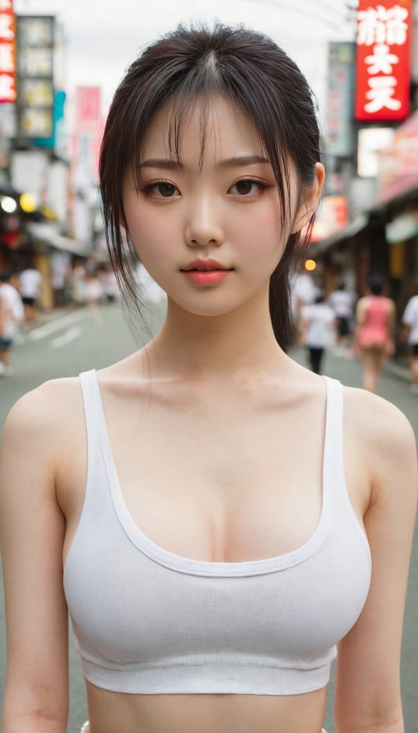 Tags: 21872187, SDXL
{"3": {"inputs": {"seed": 484046668085171, "steps": 32, "cfg": 6.65, "sampler_name": "dpmpp_2m", "scheduler": "karras", "denoise": 1.0, "model": ["27", 0], "positive": ["6", 0], "negative": ["7", 0], "latent_image": ["5", 0]}, "class_type": "KSampler"}, "4": {"inputs": {"ckpt_name": "juggernautxl.safetensors"}, "class_type": "CheckpointLoaderSimple"}, "5": {"inputs": {"width": 768, "height": 1344, "batch_size": 1}, "class_type": "EmptyLatentImage"}, "6": {"inputs": {"text": "18 year old girl, (japanese:0.97), (chinese:0.95), (korean:1.00), (irish:1.08), (seductive pose:1.02), (pale skin:1.09), (double eyelids:0.95), (blush:1.13), (seductive facial expression:0.99), (slim:1.10), (idol:0.95), (eyelashes:0.98), (beautiful eyes:0.96), (temptress:0.98), (detailed face:0.98), (cute:1.04), (sexy lips:1.13), (in a seductive pose:1.01), (large perky breasts:1.01), (cleavage:1.07), (thigh gap:1.09), (white tanktop:1.12), busy street, (film:1.01), (natural looking skin:1.07), (skin fuzz:1.02), (candid cinema:1.02), (textured skin:1.09), (detailed skin:1.03), (portra:1.02), (soft lighting:1.01), (RAW:1.09)", "clip": ["27", 1]}, "class_type": "CLIPTextEncode"}, "7": {"inputs": {"text": "(bad hands:1.07), (watermark:1.10), (worst quality:1.05), (distorted:1.08), (twisted:1.08), (low resolution:1.11), (open mouth:1.10)", "clip": ["27", 1]}, "class_type": "CLIPTextEncode"}, "8": {"inputs": {"samples": ["3", 0], "vae": ["4", 2]}, "class_type": "VAEDecode"}, "25": {"inputs": {"lora_name": "nudify_xl.safetensors", "strength_model": 0.04, "strength_clip": 0.28, "model": ["4", 0], "clip": ["4", 1]}, "class_type": "LoraLoader"}, "26": {"inputs": {"lora_name": "shirtlift_SDXL_v2.safetensors", "strength_model": 0.14, "strength_clip": 0.03, "model": ["25", 0], "clip": ["25", 1]}, "class_type": "LoraLoader"}, "27": {"inputs": {"lora_name": "PerfectEyesXL.safetensors", "strength_model": 0.01, "strength_clip": 0.14, "model": ["26", 0], "clip": ["26", 1]}, "class_type": "LoraLoader"}, "30": {"inputs": {"model_name": "4x_NMKD-Superscale-SP_178000_G.pth"}, "class_type": "UpscaleModelLoader"}, "31": {"inputs": {"upscale_model": ["30", 0], "image": ["8", 0]}, "class_type": "ImageUpscaleWithModel"}, "32": {"inputs": {"upscale_method": "lanczos", "scale_by": 0.5, "image": ["31", 0]}, "class_type": "ImageScaleBy"}, "33": {"inputs": {"pixels": ["32", 0], "vae": ["4", 2]}, "class_type": "VAEEncode"}, "34": {"inputs": {"seed": 484046668085171, "steps": 32, "cfg": 6.65, "sampler_name": "dpmpp_2m", "scheduler": "karras", "denoise": 0.3, "model": ["27", 0], "positive": ["6", 0], "negative": ["7", 0], "latent_image": ["33", 0]}, "class_type": "KSampler"}, "36": {"inputs": {"samples": ["34", 0], "vae": ["4", 2]}, "class_type": "VAEDecode"}, "39": {"inputs": {"filename_prefix": "comfyapi-1713301608964", "images": ["36", 0]}, "class_type": "SaveImage"}}