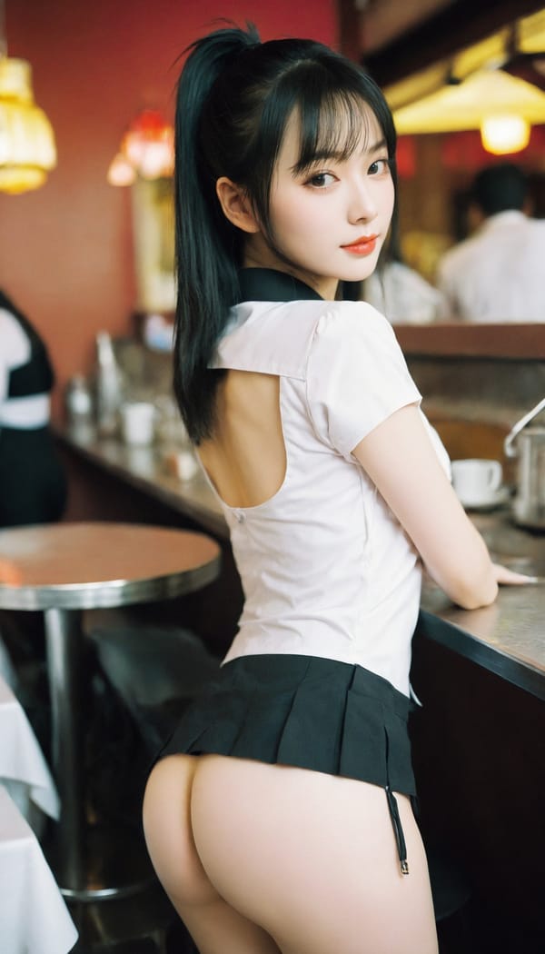 Tags: 21872187, SDXL
{"3": {"inputs": {"seed": 602771393323737, "steps": 64, "cfg": 5.29, "sampler_name": "dpmpp_2m", "scheduler": "karras", "denoise": 1.0, "model": ["27", 0], "positive": ["6", 0], "negative": ["7", 0], "latent_image": ["5", 0]}, "class_type": "KSampler"}, "4": {"inputs": {"ckpt_name": "helloworldxl.safetensors"}, "class_type": "CheckpointLoaderSimple"}, "5": {"inputs": {"width": 768, "height": 1344, "batch_size": 1}, "class_type": "EmptyLatentImage"}, "6": {"inputs": {"text": "21 year old girl, (chinese:1.00), (russian:1.06), (cute:0.95), (detailed face:1.09), (slim:1.08), (pale skin:1.07), (seductive facial expression:1.11), (beautiful eyes:1.08), (double eyelids:1.03), (blush:1.08), (eyelashes:0.98), (temptress:1.11), (seductive pose:1.03), (sexy lips:1.11), (idol:1.13), (perky ass:1.07), (exposed ass:1.08), (looking back:1.01), (sexy ass:1.03), (thigh gap:0.99), (a waitress in uniform:0.95) working at a restaurant, (film:1.02), (skin fuzz:1.06), (detailed skin:1.08), (natural looking skin:1.07), (soft lighting:1.07), (RAW:1.04), (portra:1.00), (candid cinema:1.01), (textured skin:1.05)", "clip": ["27", 1]}, "class_type": "CLIPTextEncode"}, "7": {"inputs": {"text": "(low resolution:1.14), (distorted:1.09), (bad hands:1.12), (open mouth:1.08), (worst quality:1.12), (twisted:1.08), (watermark:1.13)", "clip": ["27", 1]}, "class_type": "CLIPTextEncode"}, "8": {"inputs": {"samples": ["3", 0], "vae": ["4", 2]}, "class_type": "VAEDecode"}, "25": {"inputs": {"lora_name": "nudify_xl.safetensors", "strength_model": 0.22, "strength_clip": 0.09, "model": ["4", 0], "clip": ["4", 1]}, "class_type": "LoraLoader"}, "26": {"inputs": {"lora_name": "shirtlift_SDXL_v2.safetensors", "strength_model": 0.01, "strength_clip": 0.19, "model": ["25", 0], "clip": ["25", 1]}, "class_type": "LoraLoader"}, "27": {"inputs": {"lora_name": "PerfectEyesXL.safetensors", "strength_model": 0.1, "strength_clip": 0.08, "model": ["26", 0], "clip": ["26", 1]}, "class_type": "LoraLoader"}, "30": {"inputs": {"model_name": "4x_NMKD-Superscale-SP_178000_G.pth"}, "class_type": "UpscaleModelLoader"}, "31": {"inputs": {"upscale_model": ["30", 0], "image": ["8", 0]}, "class_type": "ImageUpscaleWithModel"}, "32": {"inputs": {"upscale_method": "lanczos", "scale_by": 0.5, "image": ["31", 0]}, "class_type": "ImageScaleBy"}, "33": {"inputs": {"pixels": ["32", 0], "vae": ["4", 2]}, "class_type": "VAEEncode"}, "34": {"inputs": {"seed": 602771393323737, "steps": 64, "cfg": 5.29, "sampler_name": "dpmpp_2m", "scheduler": "karras", "denoise": 0.3, "model": ["27", 0], "positive": ["6", 0], "negative": ["7", 0], "latent_image": ["33", 0]}, "class_type": "KSampler"}, "36": {"inputs": {"samples": ["34", 0], "vae": ["4", 2]}, "class_type": "VAEDecode"}, "39": {"inputs": {"filename_prefix": "comfyapi-1717598738867", "images": ["36", 0]}, "class_type": "SaveImage"}}