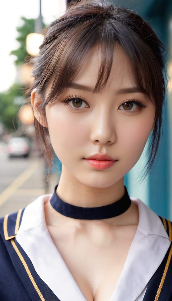 Tags: 21872187, SDXL
{"3": {"inputs": {"seed": 287572342358862, "steps": 64, "cfg": 7.91, "sampler_name": "dpmpp_2m", "scheduler": "karras", "denoise": 1.0, "model": ["27", 0], "positive": ["6", 0], "negative": ["7", 0], "latent_image": ["5", 0]}, "class_type": "KSampler"}, "4": {"inputs": {"ckpt_name": "juggernautxl.safetensors"}, "class_type": "CheckpointLoaderSimple"}, "5": {"inputs": {"width": 768, "height": 1344, "batch_size": 1}, "class_type": "EmptyLatentImage"}, "6": {"inputs": {"text": "28 year old girl, (detailed face:0.98), (beautiful eyes:1.10), (sexy lips:1.14), (idol:1.01), (eyelashes:1.01), (double eyelids:0.96), (seductive pose:1.00), (seductive facial expression:1.11), (pale skin:1.00), (temptress:0.95), (blush:1.03), (slim:0.97), (cute:0.99), (in a seductive pose:1.11), (large perky breasts:1.09), (cleavage:1.11), (thigh gap:0.98), (school uniform:1.09), choker, busy street, (textured skin:1.04), (portra:1.06), (RAW:1.00), (soft lighting:1.07), (natural looking skin:1.02), (detailed skin:1.06), (candid cinema:1.00), (skin fuzz:1.09), (film:1.09)", "clip": ["27", 1]}, "class_type": "CLIPTextEncode"}, "7": {"inputs": {"text": "(open mouth:1.07), (low resolution:1.12), (bad hands:1.09), (distorted:1.10), (twisted:1.09), (worst quality:1.05), (watermark:1.14)", "clip": ["27", 1]}, "class_type": "CLIPTextEncode"}, "8": {"inputs": {"samples": ["3", 0], "vae": ["4", 2]}, "class_type": "VAEDecode"}, "25": {"inputs": {"lora_name": "nudify_xl.safetensors", "strength_model": 0.15, "strength_clip": 0.39, "model": ["4", 0], "clip": ["4", 1]}, "class_type": "LoraLoader"}, "26": {"inputs": {"lora_name": "shirtlift_SDXL_v2.safetensors", "strength_model": 0.1, "strength_clip": 0.0, "model": ["25", 0], "clip": ["25", 1]}, "class_type": "LoraLoader"}, "27": {"inputs": {"lora_name": "PerfectEyesXL.safetensors", "strength_model": 0.05, "strength_clip": 0.05, "model": ["26", 0], "clip": ["26", 1]}, "class_type": "LoraLoader"}, "30": {"inputs": {"model_name": "4x_NMKD-Superscale-SP_178000_G.pth"}, "class_type": "UpscaleModelLoader"}, "31": {"inputs": {"upscale_model": ["30", 0], "image": ["8", 0]}, "class_type": "ImageUpscaleWithModel"}, "32": {"inputs": {"upscale_method": "lanczos", "scale_by": 0.5, "image": ["31", 0]}, "class_type": "ImageScaleBy"}, "33": {"inputs": {"pixels": ["32", 0], "vae": ["4", 2]}, "class_type": "VAEEncode"}, "34": {"inputs": {"seed": 287572342358862, "steps": 64, "cfg": 7.91, "sampler_name": "dpmpp_2m", "scheduler": "karras", "denoise": 0.3, "model": ["27", 0], "positive": ["6", 0], "negative": ["7", 0], "latent_image": ["33", 0]}, "class_type": "KSampler"}, "36": {"inputs": {"samples": ["34", 0], "vae": ["4", 2]}, "class_type": "VAEDecode"}, "39": {"inputs": {"filename_prefix": "comfyapi-1716736462805", "images": ["36", 0]}, "class_type": "SaveImage"}}