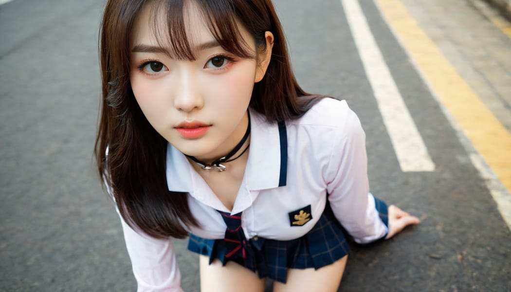 Tags: 21872187, SDXL
{"3": {"inputs": {"seed": 189321365644671, "steps": 32, "cfg": 7.72, "sampler_name": "dpmpp_2m", "scheduler": "karras", "denoise": 1.0, "model": ["27", 0], "positive": ["6", 0], "negative": ["7", 0], "latent_image": ["5", 0]}, "class_type": "KSampler"}, "4": {"inputs": {"ckpt_name": "helloworldxl.safetensors"}, "class_type": "CheckpointLoaderSimple"}, "5": {"inputs": {"width": 1344, "height": 768, "batch_size": 1}, "class_type": "EmptyLatentImage"}, "6": {"inputs": {"text": "18 year old girl, (korean:1.12), (seductive facial expression:1.10), (beautiful eyes:0.97), (detailed face:1.04), (blush:1.10), (eyelashes:0.99), (pale skin:0.95), (idol:1.10), (cute:1.01), (seductive pose:0.95), (slim:1.02), (sexy lips:0.96), (double eyelids:1.14), (temptress:1.11), (in a seductive pose:1.14), (large perky breasts:1.01), (cleavage:1.01), (thigh gap:1.08), (school uniform:1.10), choker, busy street, (soft lighting:1.06), (textured skin:1.06), (RAW:1.01), (portra:1.09), (film:1.01), (natural looking skin:1.02), (skin fuzz:1.04), (candid cinema:1.04), (detailed skin:1.00)", "clip": ["27", 1]}, "class_type": "CLIPTextEncode"}, "7": {"inputs": {"text": "(low resolution:1.08), (bad hands:1.06), (watermark:1.10), (distorted:1.10), (twisted:1.12), (worst quality:1.12), (open mouth:1.07)", "clip": ["27", 1]}, "class_type": "CLIPTextEncode"}, "8": {"inputs": {"samples": ["3", 0], "vae": ["4", 2]}, "class_type": "VAEDecode"}, "25": {"inputs": {"lora_name": "nudify_xl.safetensors", "strength_model": 0.36, "strength_clip": 0.35, "model": ["4", 0], "clip": ["4", 1]}, "class_type": "LoraLoader"}, "26": {"inputs": {"lora_name": "shirtlift_SDXL_v2.safetensors", "strength_model": 0.01, "strength_clip": 0.15, "model": ["25", 0], "clip": ["25", 1]}, "class_type": "LoraLoader"}, "27": {"inputs": {"lora_name": "PerfectEyesXL.safetensors", "strength_model": 0.13, "strength_clip": 0.09, "model": ["26", 0], "clip": ["26", 1]}, "class_type": "LoraLoader"}, "30": {"inputs": {"model_name": "4x_NMKD-Superscale-SP_178000_G.pth"}, "class_type": "UpscaleModelLoader"}, "31": {"inputs": {"upscale_model": ["30", 0], "image": ["8", 0]}, "class_type": "ImageUpscaleWithModel"}, "32": {"inputs": {"upscale_method": "lanczos", "scale_by": 0.5, "image": ["31", 0]}, "class_type": "ImageScaleBy"}, "33": {"inputs": {"pixels": ["32", 0], "vae": ["4", 2]}, "class_type": "VAEEncode"}, "34": {"inputs": {"seed": 189321365644671, "steps": 32, "cfg": 7.72, "sampler_name": "dpmpp_2m", "scheduler": "karras", "denoise": 0.3, "model": ["27", 0], "positive": ["6", 0], "negative": ["7", 0], "latent_image": ["33", 0]}, "class_type": "KSampler"}, "36": {"inputs": {"samples": ["34", 0], "vae": ["4", 2]}, "class_type": "VAEDecode"}, "39": {"inputs": {"filename_prefix": "comfyapi-1713782760809", "images": ["36", 0]}, "class_type": "SaveImage"}}