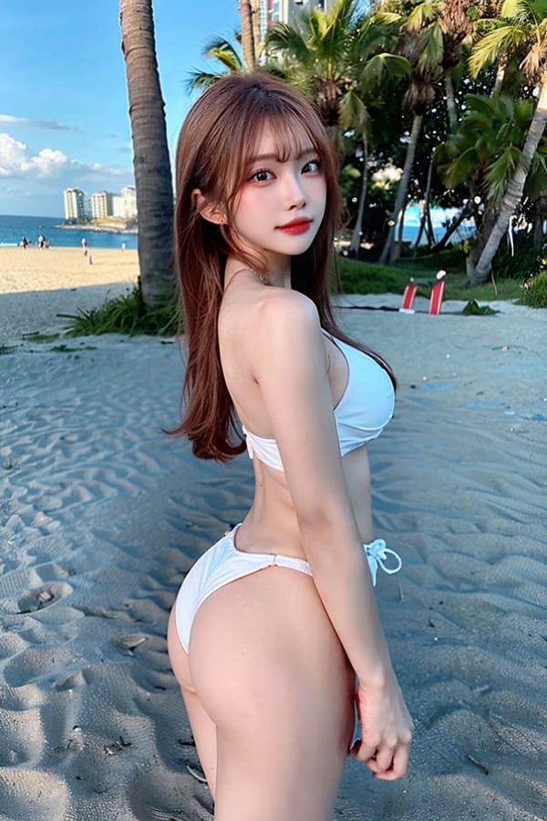 Tags: 21872187
<lora:JapaneseDollLikeness_v15:0.73>, <lora:koreanDollLikeness:0.55>, <lora:taiwanDollLikeness_v20:0.59>, <lora:YaeMiko_Test:0.54>, (ukrainian:1.00), beach, (bikini:1.12), (perky ass:0.95), (exposed ass:1.06), (looking back:0.92), <lora:Addams:0.35>, extremely detailed eyes, extremely detailed face, sexy lips, seductive smile, double eyelids, eyelashes, pale skin, perky breasts, RAW, best quality, hyper realistic, tall, (long slim legs:1.12), 1girl, (dramatic:1.05)
Negative prompt: sketches, paintings, anime, fat, (normal quality:2.11), (worst quality:2.03)
Steps: 32, Sampler: DPM++ 2M Karras, CFG scale: 7.45, Seed: 3997637834, Size: 512x768, Model hash: fc2511737a, Model: chilloutmix_NiPrunedFp32Fix, Seed resize from: -1x-1, Denoising strength: 0.3, Version: v1.2.1, Hires upscale: 2.0, Hires steps: 16, Hires upscaler: ESRGAN_4x