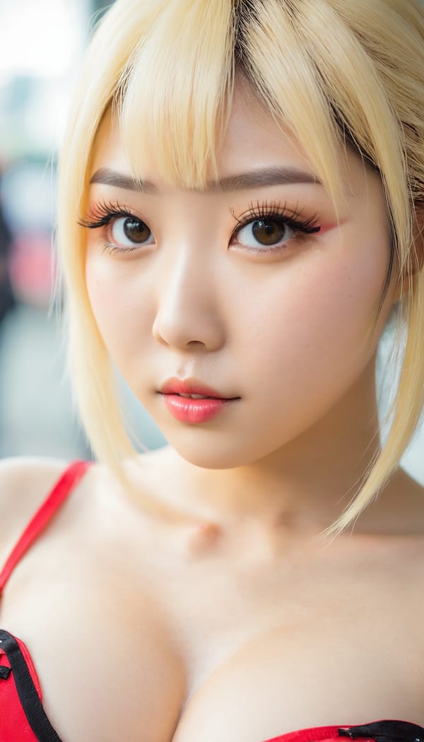 Tags: 21872187, SDXL
{"3": {"inputs": {"seed": 531670896129394, "steps": 32, "cfg": 6.59, "sampler_name": "dpmpp_2m", "scheduler": "karras", "denoise": 1.0, "model": ["27", 0], "positive": ["6", 0], "negative": ["7", 0], "latent_image": ["5", 0]}, "class_type": "KSampler"}, "4": {"inputs": {"ckpt_name": "juggernautxl.safetensors"}, "class_type": "CheckpointLoaderSimple"}, "5": {"inputs": {"width": 768, "height": 1344, "batch_size": 1}, "class_type": "EmptyLatentImage"}, "6": {"inputs": {"text": "25 year old girl, (taiwanese:1.12), (korean:1.13), (slim:1.06), (eyelashes:1.09), (detailed face:1.09), (idol:0.97), (blush:0.97), (cute:0.97), (pale skin:0.97), (double eyelids:1.09), (sexy lips:0.99), (seductive facial expression:1.09), (seductive pose:1.06), (beautiful eyes:0.97), (temptress:1.05), (in a seductive pose:0.95), (large perky breasts:1.05), (cleavage:1.03), (thigh gap:1.04), (in a cosplay:1.01) at comiket posing for camera, (film:1.04), (RAW:1.05), (textured skin:1.07), (natural looking skin:1.05), (candid cinema:1.05), (detailed skin:1.03), (skin fuzz:1.04), (soft lighting:1.00), (portra:1.09)", "clip": ["27", 1]}, "class_type": "CLIPTextEncode"}, "7": {"inputs": {"text": "(distorted:1.12), (bad hands:1.14), (low resolution:1.06), (watermark:1.06), (twisted:1.10), (worst quality:1.06), (open mouth:1.13)", "clip": ["27", 1]}, "class_type": "CLIPTextEncode"}, "8": {"inputs": {"samples": ["3", 0], "vae": ["4", 2]}, "class_type": "VAEDecode"}, "25": {"inputs": {"lora_name": "nudify_xl.safetensors", "strength_model": 0.37, "strength_clip": 0.22, "model": ["4", 0], "clip": ["4", 1]}, "class_type": "LoraLoader"}, "26": {"inputs": {"lora_name": "shirtlift_SDXL_v2.safetensors", "strength_model": 0.13, "strength_clip": 0.03, "model": ["25", 0], "clip": ["25", 1]}, "class_type": "LoraLoader"}, "27": {"inputs": {"lora_name": "PerfectEyesXL.safetensors", "strength_model": 0.18, "strength_clip": 0.19, "model": ["26", 0], "clip": ["26", 1]}, "class_type": "LoraLoader"}, "30": {"inputs": {"model_name": "4x_NMKD-Superscale-SP_178000_G.pth"}, "class_type": "UpscaleModelLoader"}, "31": {"inputs": {"upscale_model": ["30", 0], "image": ["8", 0]}, "class_type": "ImageUpscaleWithModel"}, "32": {"inputs": {"upscale_method": "lanczos", "scale_by": 0.5, "image": ["31", 0]}, "class_type": "ImageScaleBy"}, "33": {"inputs": {"pixels": ["32", 0], "vae": ["4", 2]}, "class_type": "VAEEncode"}, "34": {"inputs": {"seed": 531670896129394, "steps": 32, "cfg": 6.59, "sampler_name": "dpmpp_2m", "scheduler": "karras", "denoise": 0.3, "model": ["27", 0], "positive": ["6", 0], "negative": ["7", 0], "latent_image": ["33", 0]}, "class_type": "KSampler"}, "36": {"inputs": {"samples": ["34", 0], "vae": ["4", 2]}, "class_type": "VAEDecode"}, "39": {"inputs": {"filename_prefix": "comfyapi-1716603475374", "images": ["36", 0]}, "class_type": "SaveImage"}}