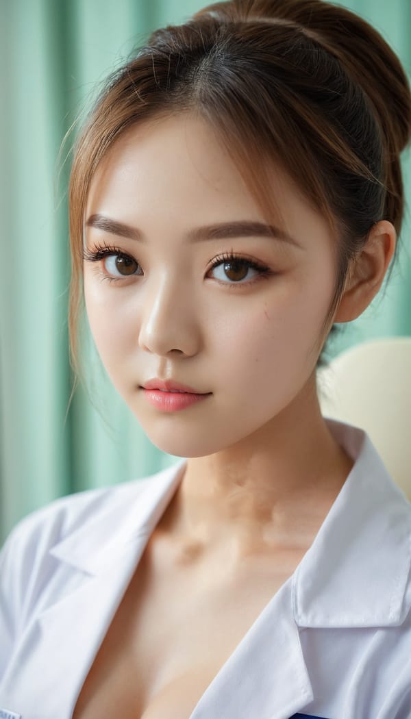 Tags: 21872187, SDXL
{"3": {"inputs": {"seed": 226212833971151, "steps": 64, "cfg": 6.31, "sampler_name": "dpmpp_2m", "scheduler": "karras", "denoise": 1.0, "model": ["27", 0], "positive": ["6", 0], "negative": ["7", 0], "latent_image": ["5", 0]}, "class_type": "KSampler"}, "4": {"inputs": {"ckpt_name": "juggernautxl.safetensors"}, "class_type": "CheckpointLoaderSimple"}, "5": {"inputs": {"width": 768, "height": 1344, "batch_size": 1}, "class_type": "EmptyLatentImage"}, "6": {"inputs": {"text": "19 year old girl, (beautiful eyes:1.12), (cute:1.08), (blush:1.04), (double eyelids:1.10), (slim:1.03), (seductive facial expression:1.07), (detailed face:0.99), (idol:1.04), (eyelashes:1.06), (temptress:1.10), (seductive pose:1.05), (sexy lips:1.06), (in a seductive pose:1.10), (large perky breasts:1.10), (cleavage:0.96), (thigh gap:1.12), (nurse in uniform:1.11) working in a hospital ward, (detailed skin:1.06), (portra:1.05), (RAW:1.02), (candid cinema:1.07), (textured skin:1.04), (film:1.03), (natural looking skin:1.03), (skin fuzz:1.09), (soft lighting:1.05)", "clip": ["27", 1]}, "class_type": "CLIPTextEncode"}, "7": {"inputs": {"text": "(distorted:1.11), (watermark:1.12), (open mouth:1.13), (twisted:1.06), (worst quality:1.07), (low resolution:1.11), (bad hands:1.12)", "clip": ["27", 1]}, "class_type": "CLIPTextEncode"}, "8": {"inputs": {"samples": ["3", 0], "vae": ["4", 2]}, "class_type": "VAEDecode"}, "25": {"inputs": {"lora_name": "nudify_xl.safetensors", "strength_model": 0.34, "strength_clip": 0.39, "model": ["4", 0], "clip": ["4", 1]}, "class_type": "LoraLoader"}, "26": {"inputs": {"lora_name": "shirtlift_SDXL_v2.safetensors", "strength_model": 0.11, "strength_clip": 0.02, "model": ["25", 0], "clip": ["25", 1]}, "class_type": "LoraLoader"}, "27": {"inputs": {"lora_name": "PerfectEyesXL.safetensors", "strength_model": 0.0, "strength_clip": 0.08, "model": ["26", 0], "clip": ["26", 1]}, "class_type": "LoraLoader"}, "30": {"inputs": {"model_name": "4x_NMKD-Superscale-SP_178000_G.pth"}, "class_type": "UpscaleModelLoader"}, "31": {"inputs": {"upscale_model": ["30", 0], "image": ["8", 0]}, "class_type": "ImageUpscaleWithModel"}, "32": {"inputs": {"upscale_method": "lanczos", "scale_by": 0.5, "image": ["31", 0]}, "class_type": "ImageScaleBy"}, "33": {"inputs": {"pixels": ["32", 0], "vae": ["4", 2]}, "class_type": "VAEEncode"}, "34": {"inputs": {"seed": 226212833971151, "steps": 64, "cfg": 6.31, "sampler_name": "dpmpp_2m", "scheduler": "karras", "denoise": 0.3, "model": ["27", 0], "positive": ["6", 0], "negative": ["7", 0], "latent_image": ["33", 0]}, "class_type": "KSampler"}, "36": {"inputs": {"samples": ["34", 0], "vae": ["4", 2]}, "class_type": "VAEDecode"}, "39": {"inputs": {"filename_prefix": "comfyapi-1715987515037", "images": ["36", 0]}, "class_type": "SaveImage"}}