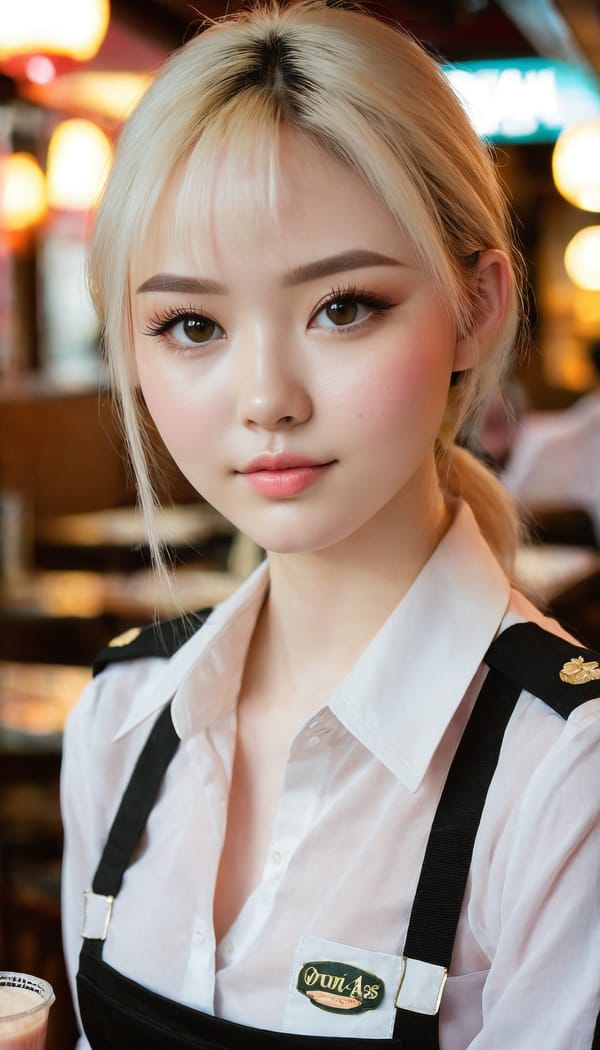 Tags: 21872187, SDXL
{"3": {"inputs": {"seed": 408636601845960, "steps": 64, "cfg": 7.96, "sampler_name": "dpmpp_2m", "scheduler": "karras", "denoise": 1.0, "model": ["27", 0], "positive": ["6", 0], "negative": ["7", 0], "latent_image": ["5", 0]}, "class_type": "KSampler"}, "4": {"inputs": {"ckpt_name": "juggernautxl.safetensors"}, "class_type": "CheckpointLoaderSimple"}, "5": {"inputs": {"width": 768, "height": 1344, "batch_size": 1}, "class_type": "EmptyLatentImage"}, "6": {"inputs": {"text": "23 year old girl, (blush:1.11), (double eyelids:1.06), (sexy lips:1.04), (cute:1.00), (slim:1.07), (temptress:0.95), (seductive facial expression:1.11), (detailed face:1.01), (beautiful eyes:0.96), (pale skin:1.07), (eyelashes:1.05), (idol:1.04), (perky ass:1.02), (exposed ass:1.12), (looking back:1.12), (sexy ass:0.98), (thigh gap:1.12), (a waitress in uniform:0.96) working at a restaurant, (RAW:1.07), (textured skin:1.08), (soft lighting:1.03), (skin fuzz:1.09), (natural looking skin:1.02), (detailed skin:1.02), (candid cinema:1.09), (film:1.07), (portra:1.06)", "clip": ["27", 1]}, "class_type": "CLIPTextEncode"}, "7": {"inputs": {"text": "(bad hands:1.09), (low resolution:1.07), (worst quality:1.11), (twisted:1.08), (open mouth:1.06), (distorted:1.08), (watermark:1.12)", "clip": ["27", 1]}, "class_type": "CLIPTextEncode"}, "8": {"inputs": {"samples": ["3", 0], "vae": ["4", 2]}, "class_type": "VAEDecode"}, "25": {"inputs": {"lora_name": "nudify_xl.safetensors", "strength_model": 0.33, "strength_clip": 0.15, "model": ["4", 0], "clip": ["4", 1]}, "class_type": "LoraLoader"}, "26": {"inputs": {"lora_name": "shirtlift_SDXL_v2.safetensors", "strength_model": 0.02, "strength_clip": 0.09, "model": ["25", 0], "clip": ["25", 1]}, "class_type": "LoraLoader"}, "27": {"inputs": {"lora_name": "PerfectEyesXL.safetensors", "strength_model": 0.15, "strength_clip": 0.03, "model": ["26", 0], "clip": ["26", 1]}, "class_type": "LoraLoader"}, "30": {"inputs": {"model_name": "4x_NMKD-Superscale-SP_178000_G.pth"}, "class_type": "UpscaleModelLoader"}, "31": {"inputs": {"upscale_model": ["30", 0], "image": ["8", 0]}, "class_type": "ImageUpscaleWithModel"}, "32": {"inputs": {"upscale_method": "lanczos", "scale_by": 0.5, "image": ["31", 0]}, "class_type": "ImageScaleBy"}, "33": {"inputs": {"pixels": ["32", 0], "vae": ["4", 2]}, "class_type": "VAEEncode"}, "34": {"inputs": {"seed": 408636601845960, "steps": 64, "cfg": 7.96, "sampler_name": "dpmpp_2m", "scheduler": "karras", "denoise": 0.3, "model": ["27", 0], "positive": ["6", 0], "negative": ["7", 0], "latent_image": ["33", 0]}, "class_type": "KSampler"}, "36": {"inputs": {"samples": ["34", 0], "vae": ["4", 2]}, "class_type": "VAEDecode"}, "39": {"inputs": {"filename_prefix": "comfyapi-1713478928503", "images": ["36", 0]}, "class_type": "SaveImage"}}